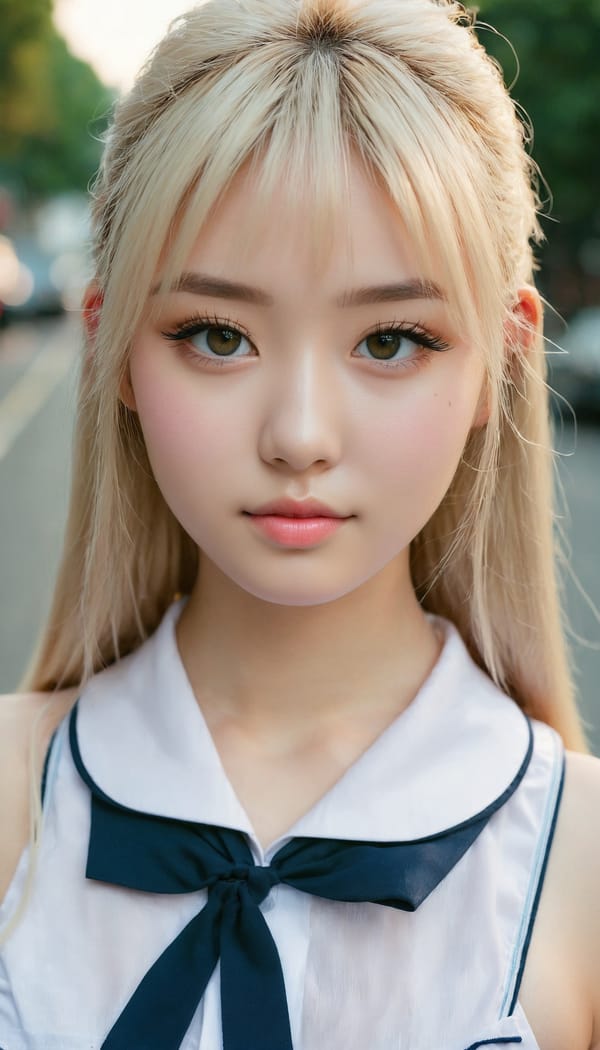 Tags: 21872187, SDXL
{"3": {"inputs": {"seed": 964572248160893, "steps": 32, "cfg": 7.4, "sampler_name": "dpmpp_2m", "scheduler": "karras", "denoise": 1.0, "model": ["27", 0], "positive": ["6", 0], "negative": ["7", 0], "latent_image": ["5", 0]}, "class_type": "KSampler"}, "4": {"inputs": {"ckpt_name": "juggernautxl.safetensors"}, "class_type": "CheckpointLoaderSimple"}, "5": {"inputs": {"width": 768, "height": 1344, "batch_size": 1}, "class_type": "EmptyLatentImage"}, "6": {"inputs": {"text": "20 year old girl, (eyelashes:0.99), (seductive pose:1.02), (slim:1.09), (seductive facial expression:0.99), (cute:1.08), (idol:1.00), (blush:1.05), (beautiful eyes:1.06), (sexy lips:1.03), (pale skin:0.97), (double eyelids:0.99), (in a seductive pose:1.05), (large perky breasts:1.03), (cleavage:1.11), (thigh gap:0.97), (school uniform:1.13), choker, busy street, (detailed skin:1.04), (soft lighting:1.08), (skin fuzz:1.04), (film:1.03), (textured skin:1.08), (candid cinema:1.06), (RAW:1.09), (natural looking skin:1.07), (portra:1.07)", "clip": ["27", 1]}, "class_type": "CLIPTextEncode"}, "7": {"inputs": {"text": "(distorted:1.09), (twisted:1.11), (open mouth:1.12), (bad hands:1.11), (worst quality:1.09), (low resolution:1.07)", "clip": ["27", 1]}, "class_type": "CLIPTextEncode"}, "8": {"inputs": {"samples": ["3", 0], "vae": ["4", 2]}, "class_type": "VAEDecode"}, "25": {"inputs": {"lora_name": "nudify_xl.safetensors", "strength_model": 0.27, "strength_clip": 0.08, "model": ["4", 0], "clip": ["4", 1]}, "class_type": "LoraLoader"}, "26": {"inputs": {"lora_name": "shirtlift_SDXL_v2.safetensors", "strength_model": 0.07, "strength_clip": 0.05, "model": ["25", 0], "clip": ["25", 1]}, "class_type": "LoraLoader"}, "27": {"inputs": {"lora_name": "PerfectEyesXL.safetensors", "strength_model": 0.18, "strength_clip": 0.0, "model": ["26", 0], "clip": ["26", 1]}, "class_type": "LoraLoader"}, "30": {"inputs": {"model_name": "4x_NMKD-Superscale-SP_178000_G.pth"}, "class_type": "UpscaleModelLoader"}, "31": {"inputs": {"upscale_model": ["30", 0], "image": ["8", 0]}, "class_type": "ImageUpscaleWithModel"}, "32": {"inputs": {"upscale_method": "lanczos", "scale_by": 0.5, "image": ["31", 0]}, "class_type": "ImageScaleBy"}, "33": {"inputs": {"pixels": ["32", 0], "vae": ["4", 2]}, "class_type": "VAEEncode"}, "34": {"inputs": {"seed": 964572248160893, "steps": 32, "cfg": 7.4, "sampler_name": "dpmpp_2m", "scheduler": "karras", "denoise": 0.3, "model": ["27", 0], "positive": ["6", 0], "negative": ["7", 0], "latent_image": ["33", 0]}, "class_type": "KSampler"}, "36": {"inputs": {"samples": ["34", 0], "vae": ["4", 2]}, "class_type": "VAEDecode"}, "39": {"inputs": {"filename_prefix": "comfyapi-1732252063030", "images": ["36", 0]}, "class_type": "SaveImage"}}