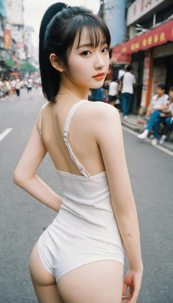 Tags: 21872187, SDXL
{"3": {"inputs": {"seed": 563461601314107, "steps": 64, "cfg": 5.75, "sampler_name": "dpmpp_2m", "scheduler": "karras", "denoise": 1.0, "model": ["27", 0], "positive": ["6", 0], "negative": ["7", 0], "latent_image": ["5", 0]}, "class_type": "KSampler"}, "4": {"inputs": {"ckpt_name": "helloworldxl.safetensors"}, "class_type": "CheckpointLoaderSimple"}, "5": {"inputs": {"width": 768, "height": 1344, "batch_size": 1}, "class_type": "EmptyLatentImage"}, "6": {"inputs": {"text": "18 year old girl, (chinese:0.98), (seductive pose:1.12), (pale skin:1.02), (beautiful eyes:1.14), (slim:1.13), (double eyelids:1.07), (seductive facial expression:1.13), (blush:0.95), (cute:1.11), (temptress:1.14), (sexy lips:1.11), (eyelashes:1.09), (idol:0.99), (detailed face:0.96), (perky ass:1.00), (exposed ass:1.02), (looking back:1.07), (sexy ass:1.12), (thigh gap:1.02), (white tanktop:0.96), busy street, (film:1.00), (skin fuzz:1.04), (textured skin:1.04), (RAW:1.06), (portra:1.02), (soft lighting:1.04), (natural looking skin:1.00), (detailed skin:1.07), (candid cinema:1.08)", "clip": ["27", 1]}, "class_type": "CLIPTextEncode"}, "7": {"inputs": {"text": "(watermark:1.11), (bad hands:1.14), (open mouth:1.09), (low resolution:1.14), (worst quality:1.09), (twisted:1.07), (distorted:1.12)", "clip": ["27", 1]}, "class_type": "CLIPTextEncode"}, "8": {"inputs": {"samples": ["3", 0], "vae": ["4", 2]}, "class_type": "VAEDecode"}, "25": {"inputs": {"lora_name": "nudify_xl.safetensors", "strength_model": 0.34, "strength_clip": 0.08, "model": ["4", 0], "clip": ["4", 1]}, "class_type": "LoraLoader"}, "26": {"inputs": {"lora_name": "shirtlift_SDXL_v2.safetensors", "strength_model": 0.08, "strength_clip": 0.17, "model": ["25", 0], "clip": ["25", 1]}, "class_type": "LoraLoader"}, "27": {"inputs": {"lora_name": "PerfectEyesXL.safetensors", "strength_model": 0.03, "strength_clip": 0.0, "model": ["26", 0], "clip": ["26", 1]}, "class_type": "LoraLoader"}, "30": {"inputs": {"model_name": "4x_NMKD-Superscale-SP_178000_G.pth"}, "class_type": "UpscaleModelLoader"}, "31": {"inputs": {"upscale_model": ["30", 0], "image": ["8", 0]}, "class_type": "ImageUpscaleWithModel"}, "32": {"inputs": {"upscale_method": "lanczos", "scale_by": 0.5, "image": ["31", 0]}, "class_type": "ImageScaleBy"}, "33": {"inputs": {"pixels": ["32", 0], "vae": ["4", 2]}, "class_type": "VAEEncode"}, "34": {"inputs": {"seed": 563461601314107, "steps": 64, "cfg": 5.75, "sampler_name": "dpmpp_2m", "scheduler": "karras", "denoise": 0.3, "model": ["27", 0], "positive": ["6", 0], "negative": ["7", 0], "latent_image": ["33", 0]}, "class_type": "KSampler"}, "36": {"inputs": {"samples": ["34", 0], "vae": ["4", 2]}, "class_type": "VAEDecode"}, "39": {"inputs": {"filename_prefix": "comfyapi-1734723153550", "images": ["36", 0]}, "class_type": "SaveImage"}}