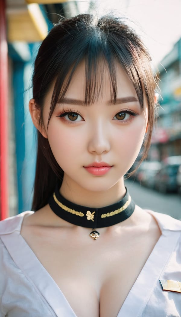 Tags: 21872187, SDXL
{"3": {"inputs": {"seed": 457546438125102, "steps": 32, "cfg": 7.96, "sampler_name": "dpmpp_2m", "scheduler": "karras", "denoise": 1.0, "model": ["27", 0], "positive": ["6", 0], "negative": ["7", 0], "latent_image": ["5", 0]}, "class_type": "KSampler"}, "4": {"inputs": {"ckpt_name": "juggernautxl.safetensors"}, "class_type": "CheckpointLoaderSimple"}, "5": {"inputs": {"width": 768, "height": 1344, "batch_size": 1}, "class_type": "EmptyLatentImage"}, "6": {"inputs": {"text": "19 year old girl, (ukrainian:1.03), (chinese:0.95), (blush:1.06), (pale skin:1.12), (eyelashes:0.95), (temptress:1.12), (beautiful eyes:1.09), (detailed face:1.13), (idol:1.08), (seductive pose:1.09), (double eyelids:1.05), (sexy lips:0.97), (seductive facial expression:1.10), (cute:0.98), (slim:1.05), (in a seductive pose:0.97), (large perky breasts:1.08), (cleavage:1.05), (thigh gap:1.01), (school uniform:1.01), choker, busy street, (textured skin:1.03), (natural looking skin:1.07), (candid cinema:1.00), (film:1.02), (RAW:1.00), (soft lighting:1.08), (detailed skin:1.05), (skin fuzz:1.09), (portra:1.03)", "clip": ["27", 1]}, "class_type": "CLIPTextEncode"}, "7": {"inputs": {"text": "(twisted:1.06), (distorted:1.09), (open mouth:1.09), (worst quality:1.05), (watermark:1.08), (low resolution:1.06), (bad hands:1.11)", "clip": ["27", 1]}, "class_type": "CLIPTextEncode"}, "8": {"inputs": {"samples": ["3", 0], "vae": ["4", 2]}, "class_type": "VAEDecode"}, "25": {"inputs": {"lora_name": "nudify_xl.safetensors", "strength_model": 0.17, "strength_clip": 0.1, "model": ["4", 0], "clip": ["4", 1]}, "class_type": "LoraLoader"}, "26": {"inputs": {"lora_name": "shirtlift_SDXL_v2.safetensors", "strength_model": 0.1, "strength_clip": 0.02, "model": ["25", 0], "clip": ["25", 1]}, "class_type": "LoraLoader"}, "27": {"inputs": {"lora_name": "PerfectEyesXL.safetensors", "strength_model": 0.09, "strength_clip": 0.05, "model": ["26", 0], "clip": ["26", 1]}, "class_type": "LoraLoader"}, "30": {"inputs": {"model_name": "4x_NMKD-Superscale-SP_178000_G.pth"}, "class_type": "UpscaleModelLoader"}, "31": {"inputs": {"upscale_model": ["30", 0], "image": ["8", 0]}, "class_type": "ImageUpscaleWithModel"}, "32": {"inputs": {"upscale_method": "lanczos", "scale_by": 0.5, "image": ["31", 0]}, "class_type": "ImageScaleBy"}, "33": {"inputs": {"pixels": ["32", 0], "vae": ["4", 2]}, "class_type": "VAEEncode"}, "34": {"inputs": {"seed": 457546438125102, "steps": 32, "cfg": 7.96, "sampler_name": "dpmpp_2m", "scheduler": "karras", "denoise": 0.3, "model": ["27", 0], "positive": ["6", 0], "negative": ["7", 0], "latent_image": ["33", 0]}, "class_type": "KSampler"}, "36": {"inputs": {"samples": ["34", 0], "vae": ["4", 2]}, "class_type": "VAEDecode"}, "39": {"inputs": {"filename_prefix": "comfyapi-1734185067995", "images": ["36", 0]}, "class_type": "SaveImage"}}