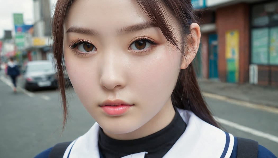 Tags: 21872187, SDXL
{"3": {"inputs": {"seed": 848888842965539, "steps": 32, "cfg": 5.29, "sampler_name": "dpmpp_2m", "scheduler": "karras", "denoise": 1.0, "model": ["27", 0], "positive": ["6", 0], "negative": ["7", 0], "latent_image": ["5", 0]}, "class_type": "KSampler"}, "4": {"inputs": {"ckpt_name": "juggernautxl.safetensors"}, "class_type": "CheckpointLoaderSimple"}, "5": {"inputs": {"width": 1344, "height": 768, "batch_size": 1}, "class_type": "EmptyLatentImage"}, "6": {"inputs": {"text": "21 year old girl, (irish:1.05), (korean:0.96), (slim:1.04), (beautiful eyes:0.99), (seductive facial expression:1.01), (pale skin:0.97), (eyelashes:1.08), (idol:1.13), (cute:1.06), (temptress:1.02), (sexy lips:1.04), (detailed face:1.11), (blush:1.01), (double eyelids:1.02), (perky ass:0.95), (exposed ass:1.03), (looking back:1.01), (sexy ass:1.05), (thigh gap:0.97), (school uniform:1.03), choker, busy street, (portra:1.01), (soft lighting:1.00), (textured skin:1.01), (RAW:1.02), (film:1.02), (skin fuzz:1.05), (candid cinema:1.02), (natural looking skin:1.09), (detailed skin:1.09)", "clip": ["27", 1]}, "class_type": "CLIPTextEncode"}, "7": {"inputs": {"text": "(low resolution:1.09), (bad hands:1.13), (open mouth:1.07), (twisted:1.06), (distorted:1.13), (watermark:1.05), (worst quality:1.05)", "clip": ["27", 1]}, "class_type": "CLIPTextEncode"}, "8": {"inputs": {"samples": ["3", 0], "vae": ["4", 2]}, "class_type": "VAEDecode"}, "25": {"inputs": {"lora_name": "nudify_xl.safetensors", "strength_model": 0.06, "strength_clip": 0.22, "model": ["4", 0], "clip": ["4", 1]}, "class_type": "LoraLoader"}, "26": {"inputs": {"lora_name": "shirtlift_SDXL_v2.safetensors", "strength_model": 0.13, "strength_clip": 0.11, "model": ["25", 0], "clip": ["25", 1]}, "class_type": "LoraLoader"}, "27": {"inputs": {"lora_name": "PerfectEyesXL.safetensors", "strength_model": 0.15, "strength_clip": 0.17, "model": ["26", 0], "clip": ["26", 1]}, "class_type": "LoraLoader"}, "30": {"inputs": {"model_name": "4x_NMKD-Superscale-SP_178000_G.pth"}, "class_type": "UpscaleModelLoader"}, "31": {"inputs": {"upscale_model": ["30", 0], "image": ["8", 0]}, "class_type": "ImageUpscaleWithModel"}, "32": {"inputs": {"upscale_method": "lanczos", "scale_by": 0.5, "image": ["31", 0]}, "class_type": "ImageScaleBy"}, "33": {"inputs": {"pixels": ["32", 0], "vae": ["4", 2]}, "class_type": "VAEEncode"}, "34": {"inputs": {"seed": 848888842965539, "steps": 32, "cfg": 5.29, "sampler_name": "dpmpp_2m", "scheduler": "karras", "denoise": 0.3, "model": ["27", 0], "positive": ["6", 0], "negative": ["7", 0], "latent_image": ["33", 0]}, "class_type": "KSampler"}, "36": {"inputs": {"samples": ["34", 0], "vae": ["4", 2]}, "class_type": "VAEDecode"}, "39": {"inputs": {"filename_prefix": "comfyapi-1735286732061", "images": ["36", 0]}, "class_type": "SaveImage"}}