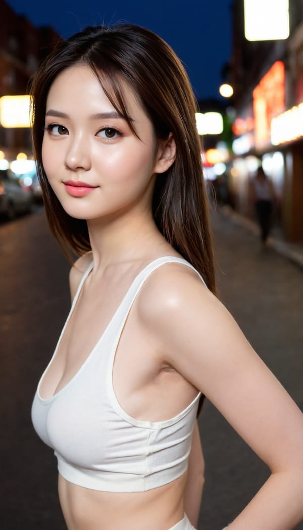 Tags: 21872187, SDXL
{"3": {"inputs": {"seed": 955648430472610, "steps": 64, "cfg": 7.83, "sampler_name": "dpmpp_2m", "scheduler": "karras", "denoise": 1.0, "model": ["27", 0], "positive": ["6", 0], "negative": ["7", 0], "latent_image": ["5", 0]}, "class_type": "KSampler"}, "4": {"inputs": {"ckpt_name": "juggernautXL_v8Rundiffusion.safetensors"}, "class_type": "CheckpointLoaderSimple"}, "5": {"inputs": {"width": 768, "height": 1344, "batch_size": 1}, "class_type": "EmptyLatentImage"}, "6": {"inputs": {"text": "26 year old girl, (double eyelids:1.05), (seductive facial expression:1.08), (seductive pose:1.00), (beautiful eyes:0.95), (pale skin:1.05), (slim:1.04), (temptress:1.08), (blush:1.03), (cute:0.99), (eyelashes:0.96), (sexy lips:1.03), (detailed face:0.96), (perky ass:1.00), (exposed ass:1.14), (looking back:0.98), (sexy ass:0.97), (thigh gap:0.98), (white tanktop:0.99), busy street, (soft lighting:1.04), (candid cinema:1.03), (textured skin:1.04), (RAW:1.06), (film:1.07), (skin fuzz:1.02), (portra:1.09), (natural looking skin:1.05), (detailed skin:1.01)", "clip": ["27", 1]}, "class_type": "CLIPTextEncode"}, "7": {"inputs": {"text": "(distorted:1.10), (low resolution:1.13), (worst quality:1.14), (open mouth:1.05), (bad hands:1.13), (twisted:1.05)", "clip": ["27", 1]}, "class_type": "CLIPTextEncode"}, "8": {"inputs": {"samples": ["3", 0], "vae": ["4", 2]}, "class_type": "VAEDecode"}, "25": {"inputs": {"lora_name": "nudify_xl.safetensors", "strength_model": 0.05, "strength_clip": 0.2, "model": ["4", 0], "clip": ["4", 1]}, "class_type": "LoraLoader"}, "26": {"inputs": {"lora_name": "shirtlift_SDXL_v2.safetensors", "strength_model": 0.17, "strength_clip": 0.04, "model": ["25", 0], "clip": ["25", 1]}, "class_type": "LoraLoader"}, "27": {"inputs": {"lora_name": "PerfectEyesXL.safetensors", "strength_model": 0.04, "strength_clip": 0.09, "model": ["26", 0], "clip": ["26", 1]}, "class_type": "LoraLoader"}, "30": {"inputs": {"model_name": "4x_NMKD-Superscale-SP_178000_G.pth"}, "class_type": "UpscaleModelLoader"}, "31": {"inputs": {"upscale_model": ["30", 0], "image": ["8", 0]}, "class_type": "ImageUpscaleWithModel"}, "32": {"inputs": {"upscale_method": "lanczos", "scale_by": 0.5, "image": ["31", 0]}, "class_type": "ImageScaleBy"}, "33": {"inputs": {"pixels": ["32", 0], "vae": ["4", 2]}, "class_type": "VAEEncode"}, "34": {"inputs": {"seed": 955648430472610, "steps": 64, "cfg": 7.83, "sampler_name": "dpmpp_2m", "scheduler": "karras", "denoise": 0.3, "model": ["27", 0], "positive": ["6", 0], "negative": ["7", 0], "latent_image": ["33", 0]}, "class_type": "KSampler"}, "36": {"inputs": {"samples": ["34", 0], "vae": ["4", 2]}, "class_type": "VAEDecode"}, "39": {"inputs": {"filename_prefix": "comfyapi-1707628067579", "images": ["36", 0]}, "class_type": "SaveImage"}}