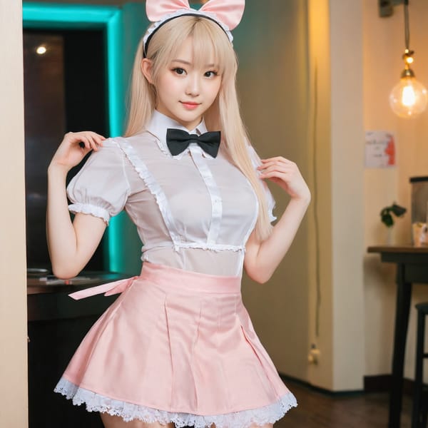 Tags: 21872187, SDXL
{"3": {"inputs": {"seed": 355885759686879, "steps": 64, "cfg": 6.19, "sampler_name": "dpmpp_2m", "scheduler": "karras", "denoise": 1.0, "model": ["27", 0], "positive": ["6", 0], "negative": ["7", 0], "latent_image": ["5", 0]}, "class_type": "KSampler"}, "4": {"inputs": {"ckpt_name": "juggernautxl.safetensors"}, "class_type": "CheckpointLoaderSimple"}, "5": {"inputs": {"width": 1024, "height": 1024, "batch_size": 1}, "class_type": "EmptyLatentImage"}, "6": {"inputs": {"text": "24 year old girl, (double eyelids:1.06), (idol:1.13), (blush:1.14), (eyelashes:1.06), (seductive facial expression:0.97), (cute:1.14), (sexy lips:0.96), (seductive pose:1.09), (beautiful eyes:1.03), (slim:1.11), (pale skin:1.03), (temptress:0.97), (perky ass:1.12), (exposed ass:1.09), (looking back:0.97), (sexy ass:1.08), (thigh gap:1.01), in a (skimpy maid costume:1.03) working at a maid cafe, choker, bowtie, headband, pleated skirt, (film:1.08), (candid cinema:1.09), (natural looking skin:1.08), (portra:1.00), (RAW:1.06), (soft lighting:1.08), (skin fuzz:1.05), (detailed skin:1.03), (textured skin:1.09)", "clip": ["27", 1]}, "class_type": "CLIPTextEncode"}, "7": {"inputs": {"text": "(twisted:1.10), (open mouth:1.07), (distorted:1.14), (bad hands:1.13), (watermark:1.12), (low resolution:1.11), (worst quality:1.10)", "clip": ["27", 1]}, "class_type": "CLIPTextEncode"}, "8": {"inputs": {"samples": ["3", 0], "vae": ["4", 2]}, "class_type": "VAEDecode"}, "25": {"inputs": {"lora_name": "nudify_xl.safetensors", "strength_model": 0.39, "strength_clip": 0.37, "model": ["4", 0], "clip": ["4", 1]}, "class_type": "LoraLoader"}, "26": {"inputs": {"lora_name": "shirtlift_SDXL_v2.safetensors", "strength_model": 0.13, "strength_clip": 0.02, "model": ["25", 0], "clip": ["25", 1]}, "class_type": "LoraLoader"}, "27": {"inputs": {"lora_name": "PerfectEyesXL.safetensors", "strength_model": 0.09, "strength_clip": 0.0, "model": ["26", 0], "clip": ["26", 1]}, "class_type": "LoraLoader"}, "30": {"inputs": {"model_name": "4x_NMKD-Superscale-SP_178000_G.pth"}, "class_type": "UpscaleModelLoader"}, "31": {"inputs": {"upscale_model": ["30", 0], "image": ["8", 0]}, "class_type": "ImageUpscaleWithModel"}, "32": {"inputs": {"upscale_method": "lanczos", "scale_by": 0.5, "image": ["31", 0]}, "class_type": "ImageScaleBy"}, "33": {"inputs": {"pixels": ["32", 0], "vae": ["4", 2]}, "class_type": "VAEEncode"}, "34": {"inputs": {"seed": 355885759686879, "steps": 64, "cfg": 6.19, "sampler_name": "dpmpp_2m", "scheduler": "karras", "denoise": 0.3, "model": ["27", 0], "positive": ["6", 0], "negative": ["7", 0], "latent_image": ["33", 0]}, "class_type": "KSampler"}, "36": {"inputs": {"samples": ["34", 0], "vae": ["4", 2]}, "class_type": "VAEDecode"}, "39": {"inputs": {"filename_prefix": "comfyapi-1727071787418", "images": ["36", 0]}, "class_type": "SaveImage"}}