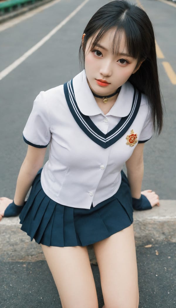 Tags: 21872187, SDXL
{"3": {"inputs": {"seed": 484991500298606, "steps": 32, "cfg": 5.18, "sampler_name": "dpmpp_2m", "scheduler": "karras", "denoise": 1.0, "model": ["27", 0], "positive": ["6", 0], "negative": ["7", 0], "latent_image": ["5", 0]}, "class_type": "KSampler"}, "4": {"inputs": {"ckpt_name": "helloworldxl.safetensors"}, "class_type": "CheckpointLoaderSimple"}, "5": {"inputs": {"width": 768, "height": 1344, "batch_size": 1}, "class_type": "EmptyLatentImage"}, "6": {"inputs": {"text": "26 year old girl, (chinese:1.03), (russian:1.09), (idol:0.98), (sexy lips:1.05), (detailed face:1.08), (temptress:1.08), (eyelashes:1.11), (pale skin:1.13), (slim:0.95), (seductive facial expression:1.07), (beautiful eyes:1.00), (blush:0.96), (cute:1.00), (double eyelids:1.12), (perky ass:1.11), (exposed ass:1.00), (looking back:1.08), (sexy ass:0.99), (thigh gap:0.99), (school uniform:1.11), choker, busy street, (skin fuzz:1.03), (candid cinema:1.07), (textured skin:1.05), (detailed skin:1.03), (film:1.09), (RAW:1.00), (natural looking skin:1.07), (soft lighting:1.07), (portra:1.02)", "clip": ["27", 1]}, "class_type": "CLIPTextEncode"}, "7": {"inputs": {"text": "(low resolution:1.14), (bad hands:1.12), (watermark:1.14), (worst quality:1.14), (twisted:1.07), (open mouth:1.05), (distorted:1.12)", "clip": ["27", 1]}, "class_type": "CLIPTextEncode"}, "8": {"inputs": {"samples": ["3", 0], "vae": ["4", 2]}, "class_type": "VAEDecode"}, "25": {"inputs": {"lora_name": "nudify_xl.safetensors", "strength_model": 0.19, "strength_clip": 0.31, "model": ["4", 0], "clip": ["4", 1]}, "class_type": "LoraLoader"}, "26": {"inputs": {"lora_name": "shirtlift_SDXL_v2.safetensors", "strength_model": 0.09, "strength_clip": 0.15, "model": ["25", 0], "clip": ["25", 1]}, "class_type": "LoraLoader"}, "27": {"inputs": {"lora_name": "PerfectEyesXL.safetensors", "strength_model": 0.18, "strength_clip": 0.14, "model": ["26", 0], "clip": ["26", 1]}, "class_type": "LoraLoader"}, "30": {"inputs": {"model_name": "4x_NMKD-Superscale-SP_178000_G.pth"}, "class_type": "UpscaleModelLoader"}, "31": {"inputs": {"upscale_model": ["30", 0], "image": ["8", 0]}, "class_type": "ImageUpscaleWithModel"}, "32": {"inputs": {"upscale_method": "lanczos", "scale_by": 0.5, "image": ["31", 0]}, "class_type": "ImageScaleBy"}, "33": {"inputs": {"pixels": ["32", 0], "vae": ["4", 2]}, "class_type": "VAEEncode"}, "34": {"inputs": {"seed": 484991500298606, "steps": 32, "cfg": 5.18, "sampler_name": "dpmpp_2m", "scheduler": "karras", "denoise": 0.3, "model": ["27", 0], "positive": ["6", 0], "negative": ["7", 0], "latent_image": ["33", 0]}, "class_type": "KSampler"}, "36": {"inputs": {"samples": ["34", 0], "vae": ["4", 2]}, "class_type": "VAEDecode"}, "39": {"inputs": {"filename_prefix": "comfyapi-1715935320512", "images": ["36", 0]}, "class_type": "SaveImage"}}