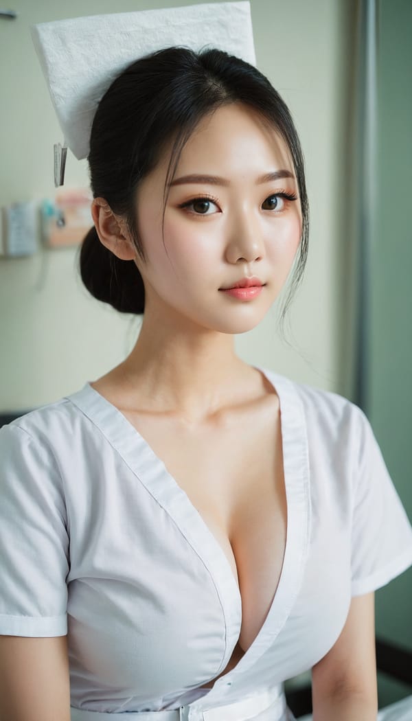 Tags: 21872187, SDXL
{"3": {"inputs": {"seed": 405044180464822, "steps": 32, "cfg": 7.34, "sampler_name": "dpmpp_2m", "scheduler": "karras", "denoise": 1.0, "model": ["27", 0], "positive": ["6", 0], "negative": ["7", 0], "latent_image": ["5", 0]}, "class_type": "KSampler"}, "4": {"inputs": {"ckpt_name": "juggernautxl.safetensors"}, "class_type": "CheckpointLoaderSimple"}, "5": {"inputs": {"width": 768, "height": 1344, "batch_size": 1}, "class_type": "EmptyLatentImage"}, "6": {"inputs": {"text": "25 year old girl, (russian:0.97), (chinese:1.11), (japanese:0.95), (taiwanese:1.13), (korean:0.99), (double eyelids:1.12), (eyelashes:1.09), (temptress:0.98), (seductive facial expression:1.07), (detailed face:0.98), (idol:0.98), (blush:1.10), (cute:1.11), (sexy lips:1.04), (pale skin:0.97), (seductive pose:1.14), (slim:1.03), (in a seductive pose:1.10), (large perky breasts:1.14), (cleavage:0.97), (thigh gap:1.10), (nurse in uniform:0.97) working in a hospital ward, (skin fuzz:1.08), (textured skin:1.08), (natural looking skin:1.08), (film:1.03), (soft lighting:1.05), (candid cinema:1.09), (detailed skin:1.00), (portra:1.09), (RAW:1.03)", "clip": ["27", 1]}, "class_type": "CLIPTextEncode"}, "7": {"inputs": {"text": "(distorted:1.08), (open mouth:1.05), (bad hands:1.13), (low resolution:1.07), (twisted:1.05), (worst quality:1.10), (watermark:1.12)", "clip": ["27", 1]}, "class_type": "CLIPTextEncode"}, "8": {"inputs": {"samples": ["3", 0], "vae": ["4", 2]}, "class_type": "VAEDecode"}, "25": {"inputs": {"lora_name": "nudify_xl.safetensors", "strength_model": 0.0, "strength_clip": 0.16, "model": ["4", 0], "clip": ["4", 1]}, "class_type": "LoraLoader"}, "26": {"inputs": {"lora_name": "shirtlift_SDXL_v2.safetensors", "strength_model": 0.06, "strength_clip": 0.17, "model": ["25", 0], "clip": ["25", 1]}, "class_type": "LoraLoader"}, "27": {"inputs": {"lora_name": "PerfectEyesXL.safetensors", "strength_model": 0.05, "strength_clip": 0.14, "model": ["26", 0], "clip": ["26", 1]}, "class_type": "LoraLoader"}, "30": {"inputs": {"model_name": "4x_NMKD-Superscale-SP_178000_G.pth"}, "class_type": "UpscaleModelLoader"}, "31": {"inputs": {"upscale_model": ["30", 0], "image": ["8", 0]}, "class_type": "ImageUpscaleWithModel"}, "32": {"inputs": {"upscale_method": "lanczos", "scale_by": 0.5, "image": ["31", 0]}, "class_type": "ImageScaleBy"}, "33": {"inputs": {"pixels": ["32", 0], "vae": ["4", 2]}, "class_type": "VAEEncode"}, "34": {"inputs": {"seed": 405044180464822, "steps": 32, "cfg": 7.34, "sampler_name": "dpmpp_2m", "scheduler": "karras", "denoise": 0.3, "model": ["27", 0], "positive": ["6", 0], "negative": ["7", 0], "latent_image": ["33", 0]}, "class_type": "KSampler"}, "36": {"inputs": {"samples": ["34", 0], "vae": ["4", 2]}, "class_type": "VAEDecode"}, "39": {"inputs": {"filename_prefix": "comfyapi-1714180971002", "images": ["36", 0]}, "class_type": "SaveImage"}}