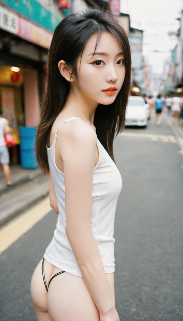 Tags: 21872187, SDXL
{"3": {"inputs": {"seed": 624513282155344, "steps": 32, "cfg": 7.98, "sampler_name": "dpmpp_2m", "scheduler": "karras", "denoise": 1.0, "model": ["27", 0], "positive": ["6", 0], "negative": ["7", 0], "latent_image": ["5", 0]}, "class_type": "KSampler"}, "4": {"inputs": {"ckpt_name": "leosamsHelloworldSDXL_helloworldSDXL32DPO.safetensors"}, "class_type": "CheckpointLoaderSimple"}, "5": {"inputs": {"width": 768, "height": 1344, "batch_size": 1}, "class_type": "EmptyLatentImage"}, "6": {"inputs": {"text": "22 year old girl, (chinese:1.12), (japanese:1.10), (temptress:1.03), (cute:0.99), (eyelashes:1.09), (sexy lips:1.11), (seductive pose:1.04), (double eyelids:1.10), (pale skin:1.00), (blush:1.02), (seductive facial expression:1.05), (beautiful eyes:0.97), (slim:1.08), (idol:0.97), (detailed face:1.09), (perky ass:1.02), (exposed ass:1.03), (looking back:1.03), (sexy ass:1.13), (thigh gap:1.03), (white tanktop:1.03), busy street, (skin fuzz:1.05), (RAW:1.00), (textured skin:1.01), (portra:1.03), (detailed skin:1.07), (soft lighting:1.05), (film:1.07), (natural looking skin:1.09), (candid cinema:1.00)", "clip": ["27", 1]}, "class_type": "CLIPTextEncode"}, "7": {"inputs": {"text": "(bad hands:1.11), (watermark:1.10), (worst quality:1.14), (low resolution:1.06), (open mouth:1.05), (twisted:1.13), (distorted:1.09)", "clip": ["27", 1]}, "class_type": "CLIPTextEncode"}, "8": {"inputs": {"samples": ["3", 0], "vae": ["4", 2]}, "class_type": "VAEDecode"}, "25": {"inputs": {"lora_name": "nudify_xl.safetensors", "strength_model": 0.02, "strength_clip": 0.06, "model": ["4", 0], "clip": ["4", 1]}, "class_type": "LoraLoader"}, "26": {"inputs": {"lora_name": "shirtlift_SDXL_v2.safetensors", "strength_model": 0.02, "strength_clip": 0.12, "model": ["25", 0], "clip": ["25", 1]}, "class_type": "LoraLoader"}, "27": {"inputs": {"lora_name": "PerfectEyesXL.safetensors", "strength_model": 0.11, "strength_clip": 0.01, "model": ["26", 0], "clip": ["26", 1]}, "class_type": "LoraLoader"}, "30": {"inputs": {"model_name": "4x_NMKD-Superscale-SP_178000_G.pth"}, "class_type": "UpscaleModelLoader"}, "31": {"inputs": {"upscale_model": ["30", 0], "image": ["8", 0]}, "class_type": "ImageUpscaleWithModel"}, "32": {"inputs": {"upscale_method": "lanczos", "scale_by": 0.5, "image": ["31", 0]}, "class_type": "ImageScaleBy"}, "33": {"inputs": {"pixels": ["32", 0], "vae": ["4", 2]}, "class_type": "VAEEncode"}, "34": {"inputs": {"seed": 624513282155344, "steps": 32, "cfg": 7.98, "sampler_name": "dpmpp_2m", "scheduler": "karras", "denoise": 0.3, "model": ["27", 0], "positive": ["6", 0], "negative": ["7", 0], "latent_image": ["33", 0]}, "class_type": "KSampler"}, "36": {"inputs": {"samples": ["34", 0], "vae": ["4", 2]}, "class_type": "VAEDecode"}, "39": {"inputs": {"filename_prefix": "comfyapi-1708223412532", "images": ["36", 0]}, "class_type": "SaveImage"}}