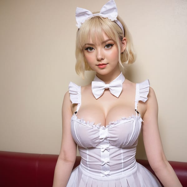 Tags: 21872187, SDXL
{"3": {"inputs": {"seed": 324583292110070, "steps": 32, "cfg": 7.76, "sampler_name": "dpmpp_2m", "scheduler": "karras", "denoise": 1.0, "model": ["27", 0], "positive": ["6", 0], "negative": ["7", 0], "latent_image": ["5", 0]}, "class_type": "KSampler"}, "4": {"inputs": {"ckpt_name": "juggernautxl.safetensors"}, "class_type": "CheckpointLoaderSimple"}, "5": {"inputs": {"width": 1024, "height": 1024, "batch_size": 1}, "class_type": "EmptyLatentImage"}, "6": {"inputs": {"text": "28 year old girl, (irish:0.96), (slim:0.96), (seductive pose:1.14), (cute:1.02), (blush:0.95), (eyelashes:0.95), (double eyelids:1.01), (idol:1.07), (pale skin:1.00), (detailed face:0.96), (seductive facial expression:1.02), (sexy lips:0.99), (temptress:1.14), (beautiful eyes:0.99), (in a seductive pose:1.10), (large perky breasts:1.07), (cleavage:0.95), (thigh gap:1.01), in a (skimpy maid costume:1.11) working at a maid cafe, choker, bowtie, headband, pleated skirt, (soft lighting:1.03), (portra:1.06), (detailed skin:1.02), (natural looking skin:1.02), (textured skin:1.03), (skin fuzz:1.07), (candid cinema:1.00), (RAW:1.07), (film:1.04)", "clip": ["27", 1]}, "class_type": "CLIPTextEncode"}, "7": {"inputs": {"text": "(watermark:1.08), (bad hands:1.06), (open mouth:1.14), (worst quality:1.07), (low resolution:1.05), (distorted:1.10), (twisted:1.07)", "clip": ["27", 1]}, "class_type": "CLIPTextEncode"}, "8": {"inputs": {"samples": ["3", 0], "vae": ["4", 2]}, "class_type": "VAEDecode"}, "25": {"inputs": {"lora_name": "nudify_xl.safetensors", "strength_model": 0.12, "strength_clip": 0.25, "model": ["4", 0], "clip": ["4", 1]}, "class_type": "LoraLoader"}, "26": {"inputs": {"lora_name": "shirtlift_SDXL_v2.safetensors", "strength_model": 0.07, "strength_clip": 0.08, "model": ["25", 0], "clip": ["25", 1]}, "class_type": "LoraLoader"}, "27": {"inputs": {"lora_name": "PerfectEyesXL.safetensors", "strength_model": 0.14, "strength_clip": 0.11, "model": ["26", 0], "clip": ["26", 1]}, "class_type": "LoraLoader"}, "30": {"inputs": {"model_name": "4x_NMKD-Superscale-SP_178000_G.pth"}, "class_type": "UpscaleModelLoader"}, "31": {"inputs": {"upscale_model": ["30", 0], "image": ["8", 0]}, "class_type": "ImageUpscaleWithModel"}, "32": {"inputs": {"upscale_method": "lanczos", "scale_by": 0.5, "image": ["31", 0]}, "class_type": "ImageScaleBy"}, "33": {"inputs": {"pixels": ["32", 0], "vae": ["4", 2]}, "class_type": "VAEEncode"}, "34": {"inputs": {"seed": 324583292110070, "steps": 32, "cfg": 7.76, "sampler_name": "dpmpp_2m", "scheduler": "karras", "denoise": 0.3, "model": ["27", 0], "positive": ["6", 0], "negative": ["7", 0], "latent_image": ["33", 0]}, "class_type": "KSampler"}, "36": {"inputs": {"samples": ["34", 0], "vae": ["4", 2]}, "class_type": "VAEDecode"}, "39": {"inputs": {"filename_prefix": "comfyapi-1714637268932", "images": ["36", 0]}, "class_type": "SaveImage"}}