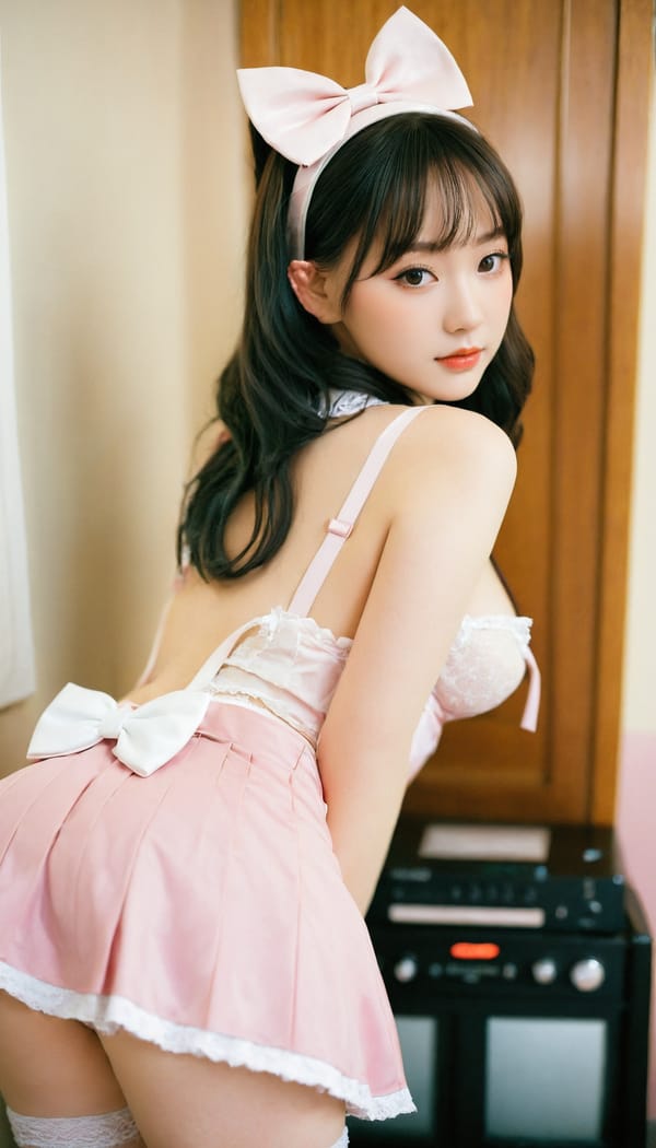 Tags: 21872187, SDXL
{"3": {"inputs": {"seed": 555522069297792, "steps": 64, "cfg": 7.57, "sampler_name": "dpmpp_2m", "scheduler": "karras", "denoise": 1.0, "model": ["27", 0], "positive": ["6", 0], "negative": ["7", 0], "latent_image": ["5", 0]}, "class_type": "KSampler"}, "4": {"inputs": {"ckpt_name": "leosamsHelloworldSDXL_helloworldSDXL32DPO.safetensors"}, "class_type": "CheckpointLoaderSimple"}, "5": {"inputs": {"width": 768, "height": 1344, "batch_size": 1}, "class_type": "EmptyLatentImage"}, "6": {"inputs": {"text": "26 year old girl, (blush:1.10), (detailed face:1.06), (pale skin:0.96), (slim:1.14), (double eyelids:0.99), (temptress:1.14), (sexy lips:1.09), (beautiful eyes:1.05), (seductive pose:1.10), (cute:1.02), (idol:1.01), (eyelashes:1.07), (seductive facial expression:1.11), (on all fours:1.10), (spreading ass cheeks:0.95), (from behind:0.98), (backboob:1.06), in a (skimpy maid costume:1.11) working at a maid cafe, choker, bowtie, headband, pleated skirt, (detailed skin:1.01), (portra:1.05), (soft lighting:1.02), (film:1.01), (skin fuzz:1.03), (candid cinema:1.07), (RAW:1.08), (textured skin:1.06), (natural looking skin:1.06)", "clip": ["27", 1]}, "class_type": "CLIPTextEncode"}, "7": {"inputs": {"text": "(watermark:1.09), (low resolution:1.07), (worst quality:1.09), (open mouth:1.10), (twisted:1.06), (distorted:1.14), (bad hands:1.10)", "clip": ["27", 1]}, "class_type": "CLIPTextEncode"}, "8": {"inputs": {"samples": ["3", 0], "vae": ["4", 2]}, "class_type": "VAEDecode"}, "25": {"inputs": {"lora_name": "nudify_xl.safetensors", "strength_model": 0.37, "strength_clip": 0.29, "model": ["4", 0], "clip": ["4", 1]}, "class_type": "LoraLoader"}, "26": {"inputs": {"lora_name": "shirtlift_SDXL_v2.safetensors", "strength_model": 0.09, "strength_clip": 0.06, "model": ["25", 0], "clip": ["25", 1]}, "class_type": "LoraLoader"}, "27": {"inputs": {"lora_name": "PerfectEyesXL.safetensors", "strength_model": 0.07, "strength_clip": 0.04, "model": ["26", 0], "clip": ["26", 1]}, "class_type": "LoraLoader"}, "30": {"inputs": {"model_name": "4x_NMKD-Superscale-SP_178000_G.pth"}, "class_type": "UpscaleModelLoader"}, "31": {"inputs": {"upscale_model": ["30", 0], "image": ["8", 0]}, "class_type": "ImageUpscaleWithModel"}, "32": {"inputs": {"upscale_method": "lanczos", "scale_by": 0.5, "image": ["31", 0]}, "class_type": "ImageScaleBy"}, "33": {"inputs": {"pixels": ["32", 0], "vae": ["4", 2]}, "class_type": "VAEEncode"}, "34": {"inputs": {"seed": 555522069297792, "steps": 64, "cfg": 7.57, "sampler_name": "dpmpp_2m", "scheduler": "karras", "denoise": 0.3, "model": ["27", 0], "positive": ["6", 0], "negative": ["7", 0], "latent_image": ["33", 0]}, "class_type": "KSampler"}, "36": {"inputs": {"samples": ["34", 0], "vae": ["4", 2]}, "class_type": "VAEDecode"}, "39": {"inputs": {"filename_prefix": "comfyapi-1708055751138", "images": ["36", 0]}, "class_type": "SaveImage"}}