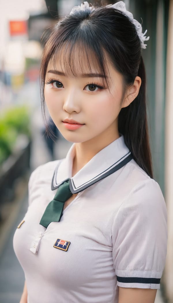 Tags: 21872187, SDXL
{"3": {"inputs": {"seed": 431614825675927, "steps": 64, "cfg": 6.13, "sampler_name": "dpmpp_2m", "scheduler": "karras", "denoise": 1.0, "model": ["27", 0], "positive": ["6", 0], "negative": ["7", 0], "latent_image": ["5", 0]}, "class_type": "KSampler"}, "4": {"inputs": {"ckpt_name": "juggernautxl.safetensors"}, "class_type": "CheckpointLoaderSimple"}, "5": {"inputs": {"width": 768, "height": 1344, "batch_size": 1}, "class_type": "EmptyLatentImage"}, "6": {"inputs": {"text": "21 year old girl, (chinese:1.05), (taiwanese:0.99), (double eyelids:1.11), (eyelashes:1.14), (pale skin:0.95), (detailed face:1.01), (beautiful eyes:1.01), (cute:0.97), (slim:0.99), (temptress:1.09), (idol:1.02), (sexy lips:0.97), (blush:1.12), (seductive pose:1.11), (seductive facial expression:1.04), (on all fours:1.04), (spreading ass cheeks:0.98), (from behind:1.05), (backboob:0.99), (school uniform:1.12), choker, busy street, (skin fuzz:1.05), (portra:1.03), (soft lighting:1.09), (natural looking skin:1.05), (textured skin:1.05), (detailed skin:1.06), (candid cinema:1.06), (RAW:1.06), (film:1.03)", "clip": ["27", 1]}, "class_type": "CLIPTextEncode"}, "7": {"inputs": {"text": "(low resolution:1.06), (distorted:1.09), (twisted:1.12), (bad hands:1.07), (worst quality:1.11), (open mouth:1.14), (watermark:1.13)", "clip": ["27", 1]}, "class_type": "CLIPTextEncode"}, "8": {"inputs": {"samples": ["3", 0], "vae": ["4", 2]}, "class_type": "VAEDecode"}, "25": {"inputs": {"lora_name": "nudify_xl.safetensors", "strength_model": 0.02, "strength_clip": 0.27, "model": ["4", 0], "clip": ["4", 1]}, "class_type": "LoraLoader"}, "26": {"inputs": {"lora_name": "shirtlift_SDXL_v2.safetensors", "strength_model": 0.06, "strength_clip": 0.03, "model": ["25", 0], "clip": ["25", 1]}, "class_type": "LoraLoader"}, "27": {"inputs": {"lora_name": "PerfectEyesXL.safetensors", "strength_model": 0.18, "strength_clip": 0.11, "model": ["26", 0], "clip": ["26", 1]}, "class_type": "LoraLoader"}, "30": {"inputs": {"model_name": "4x_NMKD-Superscale-SP_178000_G.pth"}, "class_type": "UpscaleModelLoader"}, "31": {"inputs": {"upscale_model": ["30", 0], "image": ["8", 0]}, "class_type": "ImageUpscaleWithModel"}, "32": {"inputs": {"upscale_method": "lanczos", "scale_by": 0.5, "image": ["31", 0]}, "class_type": "ImageScaleBy"}, "33": {"inputs": {"pixels": ["32", 0], "vae": ["4", 2]}, "class_type": "VAEEncode"}, "34": {"inputs": {"seed": 431614825675927, "steps": 64, "cfg": 6.13, "sampler_name": "dpmpp_2m", "scheduler": "karras", "denoise": 0.3, "model": ["27", 0], "positive": ["6", 0], "negative": ["7", 0], "latent_image": ["33", 0]}, "class_type": "KSampler"}, "36": {"inputs": {"samples": ["34", 0], "vae": ["4", 2]}, "class_type": "VAEDecode"}, "39": {"inputs": {"filename_prefix": "comfyapi-1716157618592", "images": ["36", 0]}, "class_type": "SaveImage"}}