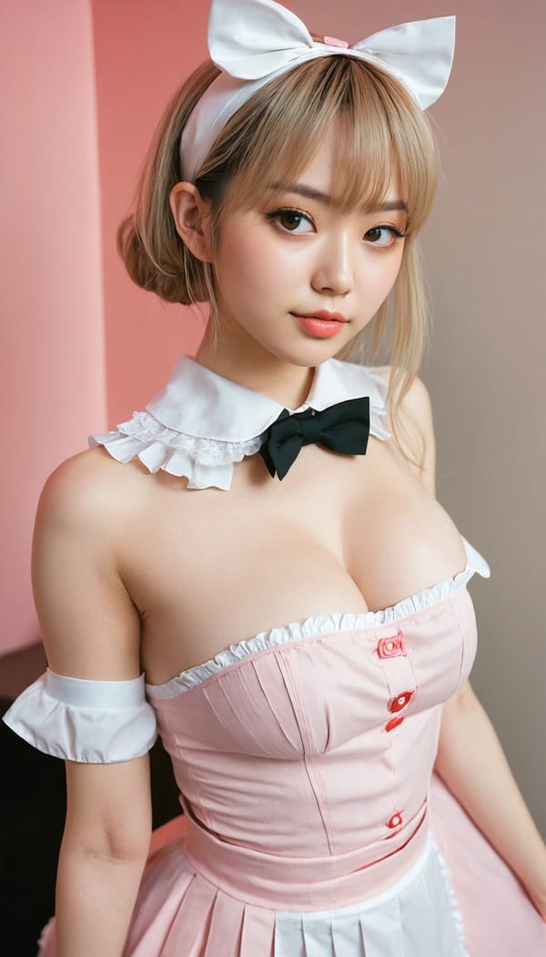 Tags: 21872187, SDXL
{"3": {"inputs": {"seed": 212046689699539, "steps": 64, "cfg": 6.64, "sampler_name": "dpmpp_2m", "scheduler": "karras", "denoise": 1.0, "model": ["27", 0], "positive": ["6", 0], "negative": ["7", 0], "latent_image": ["5", 0]}, "class_type": "KSampler"}, "4": {"inputs": {"ckpt_name": "juggernautxl.safetensors"}, "class_type": "CheckpointLoaderSimple"}, "5": {"inputs": {"width": 768, "height": 1344, "batch_size": 1}, "class_type": "EmptyLatentImage"}, "6": {"inputs": {"text": "23 year old girl, (ukrainian:1.02), (japanese:1.05), (slim:1.09), (blush:1.09), (double eyelids:0.98), (temptress:1.04), (seductive facial expression:1.14), (sexy lips:1.13), (beautiful eyes:1.08), (idol:0.99), (cute:0.98), (seductive pose:1.09), (pale skin:1.05), (detailed face:0.96), (eyelashes:0.98), (on all fours:1.14), (spreading ass cheeks:1.09), (from behind:1.14), (backboob:1.08), in a (skimpy maid costume:1.07) working at a maid cafe, choker, bowtie, headband, pleated skirt, (textured skin:1.06), (natural looking skin:1.03), (film:1.09), (soft lighting:1.06), (portra:1.07), (skin fuzz:1.07), (candid cinema:1.07), (RAW:1.08), (detailed skin:1.09)", "clip": ["27", 1]}, "class_type": "CLIPTextEncode"}, "7": {"inputs": {"text": "(worst quality:1.06), (low resolution:1.06), (watermark:1.12), (open mouth:1.07), (twisted:1.05), (distorted:1.14), (bad hands:1.12)", "clip": ["27", 1]}, "class_type": "CLIPTextEncode"}, "8": {"inputs": {"samples": ["3", 0], "vae": ["4", 2]}, "class_type": "VAEDecode"}, "25": {"inputs": {"lora_name": "nudify_xl.safetensors", "strength_model": 0.35, "strength_clip": 0.24, "model": ["4", 0], "clip": ["4", 1]}, "class_type": "LoraLoader"}, "26": {"inputs": {"lora_name": "shirtlift_SDXL_v2.safetensors", "strength_model": 0.12, "strength_clip": 0.17, "model": ["25", 0], "clip": ["25", 1]}, "class_type": "LoraLoader"}, "27": {"inputs": {"lora_name": "PerfectEyesXL.safetensors", "strength_model": 0.03, "strength_clip": 0.01, "model": ["26", 0], "clip": ["26", 1]}, "class_type": "LoraLoader"}, "30": {"inputs": {"model_name": "4x_NMKD-Superscale-SP_178000_G.pth"}, "class_type": "UpscaleModelLoader"}, "31": {"inputs": {"upscale_model": ["30", 0], "image": ["8", 0]}, "class_type": "ImageUpscaleWithModel"}, "32": {"inputs": {"upscale_method": "lanczos", "scale_by": 0.5, "image": ["31", 0]}, "class_type": "ImageScaleBy"}, "33": {"inputs": {"pixels": ["32", 0], "vae": ["4", 2]}, "class_type": "VAEEncode"}, "34": {"inputs": {"seed": 212046689699539, "steps": 64, "cfg": 6.64, "sampler_name": "dpmpp_2m", "scheduler": "karras", "denoise": 0.3, "model": ["27", 0], "positive": ["6", 0], "negative": ["7", 0], "latent_image": ["33", 0]}, "class_type": "KSampler"}, "36": {"inputs": {"samples": ["34", 0], "vae": ["4", 2]}, "class_type": "VAEDecode"}, "39": {"inputs": {"filename_prefix": "comfyapi-1724440707436", "images": ["36", 0]}, "class_type": "SaveImage"}}