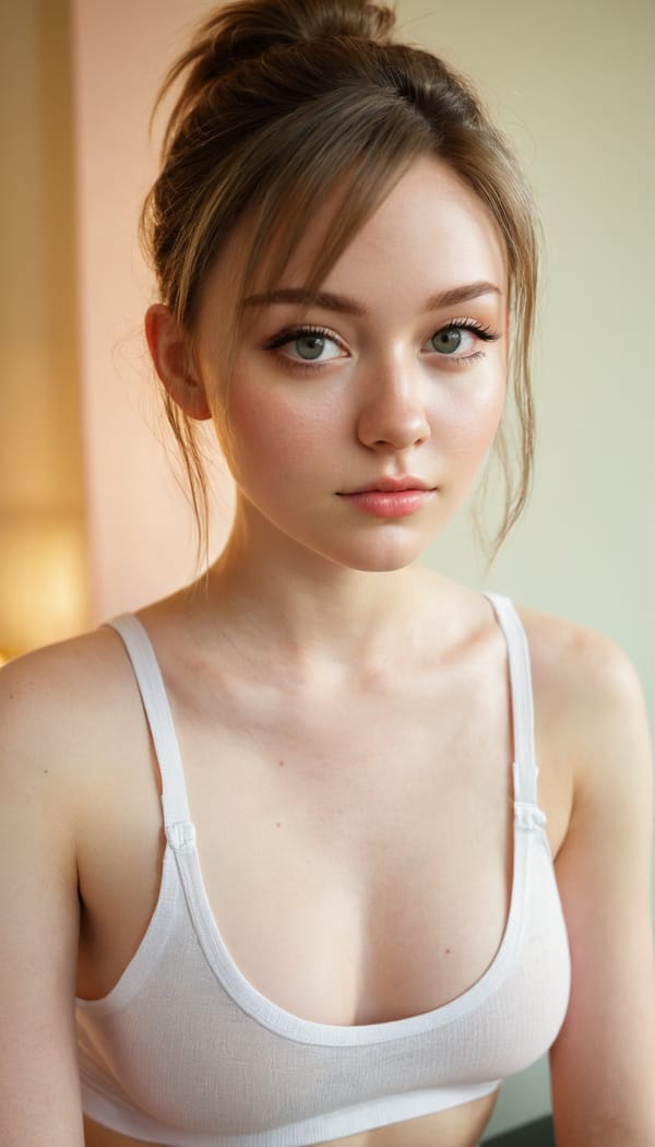 Tags: 21872187, SDXL
{"3": {"inputs": {"seed": 232321291720003, "steps": 32, "cfg": 6.81, "sampler_name": "dpmpp_2m", "scheduler": "karras", "denoise": 1.0, "model": ["27", 0], "positive": ["6", 0], "negative": ["7", 0], "latent_image": ["5", 0]}, "class_type": "KSampler"}, "4": {"inputs": {"ckpt_name": "juggernautxl.safetensors"}, "class_type": "CheckpointLoaderSimple"}, "5": {"inputs": {"width": 768, "height": 1344, "batch_size": 1}, "class_type": "EmptyLatentImage"}, "6": {"inputs": {"text": "24 year old girl, (irish:1.03), (eyelashes:0.99), (seductive facial expression:1.03), (detailed face:0.95), (idol:1.09), (sexy lips:0.96), (double eyelids:0.99), (blush:1.02), (slim:1.10), (pale skin:1.02), (beautiful eyes:0.98), (temptress:1.01), (seductive pose:1.00), (perky ass:1.04), (exposed ass:1.03), (looking back:1.04), (sexy ass:1.13), (thigh gap:1.05), (white tanktop:1.10), busy street, (candid cinema:1.02), (natural looking skin:1.05), (film:1.06), (textured skin:1.00), (skin fuzz:1.00), (soft lighting:1.07), (RAW:1.07), (portra:1.00), (detailed skin:1.07)", "clip": ["27", 1]}, "class_type": "CLIPTextEncode"}, "7": {"inputs": {"text": "(low resolution:1.05), (twisted:1.08), (bad hands:1.06), (worst quality:1.05), (open mouth:1.07), (watermark:1.09), (distorted:1.12)", "clip": ["27", 1]}, "class_type": "CLIPTextEncode"}, "8": {"inputs": {"samples": ["3", 0], "vae": ["4", 2]}, "class_type": "VAEDecode"}, "25": {"inputs": {"lora_name": "nudify_xl.safetensors", "strength_model": 0.38, "strength_clip": 0.01, "model": ["4", 0], "clip": ["4", 1]}, "class_type": "LoraLoader"}, "26": {"inputs": {"lora_name": "shirtlift_SDXL_v2.safetensors", "strength_model": 0.05, "strength_clip": 0.17, "model": ["25", 0], "clip": ["25", 1]}, "class_type": "LoraLoader"}, "27": {"inputs": {"lora_name": "PerfectEyesXL.safetensors", "strength_model": 0.19, "strength_clip": 0.14, "model": ["26", 0], "clip": ["26", 1]}, "class_type": "LoraLoader"}, "30": {"inputs": {"model_name": "4x_NMKD-Superscale-SP_178000_G.pth"}, "class_type": "UpscaleModelLoader"}, "31": {"inputs": {"upscale_model": ["30", 0], "image": ["8", 0]}, "class_type": "ImageUpscaleWithModel"}, "32": {"inputs": {"upscale_method": "lanczos", "scale_by": 0.5, "image": ["31", 0]}, "class_type": "ImageScaleBy"}, "33": {"inputs": {"pixels": ["32", 0], "vae": ["4", 2]}, "class_type": "VAEEncode"}, "34": {"inputs": {"seed": 232321291720003, "steps": 32, "cfg": 6.81, "sampler_name": "dpmpp_2m", "scheduler": "karras", "denoise": 0.3, "model": ["27", 0], "positive": ["6", 0], "negative": ["7", 0], "latent_image": ["33", 0]}, "class_type": "KSampler"}, "36": {"inputs": {"samples": ["34", 0], "vae": ["4", 2]}, "class_type": "VAEDecode"}, "39": {"inputs": {"filename_prefix": "comfyapi-1714832197422", "images": ["36", 0]}, "class_type": "SaveImage"}}