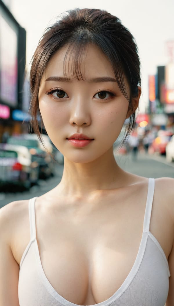 Tags: 21872187, SDXL
{"3": {"inputs": {"seed": 862476057449023, "steps": 32, "cfg": 7.58, "sampler_name": "dpmpp_2m", "scheduler": "karras", "denoise": 1.0, "model": ["27", 0], "positive": ["6", 0], "negative": ["7", 0], "latent_image": ["5", 0]}, "class_type": "KSampler"}, "4": {"inputs": {"ckpt_name": "juggernautxl.safetensors"}, "class_type": "CheckpointLoaderSimple"}, "5": {"inputs": {"width": 768, "height": 1344, "batch_size": 1}, "class_type": "EmptyLatentImage"}, "6": {"inputs": {"text": "24 year old girl, (korean:0.96), (irish:1.09), (chinese:1.04), (detailed face:0.95), (idol:1.01), (double eyelids:1.13), (blush:1.00), (seductive pose:1.01), (temptress:1.11), (beautiful eyes:1.05), (sexy lips:1.06), (eyelashes:1.08), (pale skin:1.11), (slim:1.04), (cute:0.99), (in a seductive pose:1.08), (large perky breasts:0.95), (cleavage:1.01), (thigh gap:1.05), (white tanktop:0.99), busy street, (RAW:1.03), (candid cinema:1.00), (natural looking skin:1.06), (film:1.02), (skin fuzz:1.05), (portra:1.00), (soft lighting:1.02), (detailed skin:1.05), (textured skin:1.04)", "clip": ["27", 1]}, "class_type": "CLIPTextEncode"}, "7": {"inputs": {"text": "(open mouth:1.11), (worst quality:1.06), (distorted:1.10), (low resolution:1.05), (bad hands:1.11), (twisted:1.09), (watermark:1.14)", "clip": ["27", 1]}, "class_type": "CLIPTextEncode"}, "8": {"inputs": {"samples": ["3", 0], "vae": ["4", 2]}, "class_type": "VAEDecode"}, "25": {"inputs": {"lora_name": "nudify_xl.safetensors", "strength_model": 0.37, "strength_clip": 0.18, "model": ["4", 0], "clip": ["4", 1]}, "class_type": "LoraLoader"}, "26": {"inputs": {"lora_name": "shirtlift_SDXL_v2.safetensors", "strength_model": 0.05, "strength_clip": 0.05, "model": ["25", 0], "clip": ["25", 1]}, "class_type": "LoraLoader"}, "27": {"inputs": {"lora_name": "PerfectEyesXL.safetensors", "strength_model": 0.09, "strength_clip": 0.16, "model": ["26", 0], "clip": ["26", 1]}, "class_type": "LoraLoader"}, "30": {"inputs": {"model_name": "4x_NMKD-Superscale-SP_178000_G.pth"}, "class_type": "UpscaleModelLoader"}, "31": {"inputs": {"upscale_model": ["30", 0], "image": ["8", 0]}, "class_type": "ImageUpscaleWithModel"}, "32": {"inputs": {"upscale_method": "lanczos", "scale_by": 0.5, "image": ["31", 0]}, "class_type": "ImageScaleBy"}, "33": {"inputs": {"pixels": ["32", 0], "vae": ["4", 2]}, "class_type": "VAEEncode"}, "34": {"inputs": {"seed": 862476057449023, "steps": 32, "cfg": 7.58, "sampler_name": "dpmpp_2m", "scheduler": "karras", "denoise": 0.3, "model": ["27", 0], "positive": ["6", 0], "negative": ["7", 0], "latent_image": ["33", 0]}, "class_type": "KSampler"}, "36": {"inputs": {"samples": ["34", 0], "vae": ["4", 2]}, "class_type": "VAEDecode"}, "39": {"inputs": {"filename_prefix": "comfyapi-1716859798358", "images": ["36", 0]}, "class_type": "SaveImage"}}