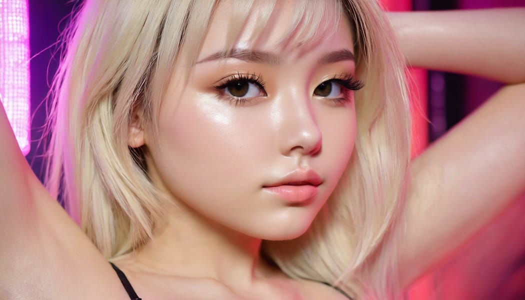 Tags: 21872187, SDXL
{"3": {"inputs": {"seed": 374355872051359, "steps": 64, "cfg": 6.98, "sampler_name": "dpmpp_2m", "scheduler": "karras", "denoise": 1.0, "model": ["27", 0], "positive": ["6", 0], "negative": ["7", 0], "latent_image": ["5", 0]}, "class_type": "KSampler"}, "4": {"inputs": {"ckpt_name": "juggernautxl.safetensors"}, "class_type": "CheckpointLoaderSimple"}, "5": {"inputs": {"width": 1344, "height": 768, "batch_size": 1}, "class_type": "EmptyLatentImage"}, "6": {"inputs": {"text": "22 year old girl, (slim:1.02), (double eyelids:1.10), (seductive facial expression:1.14), (detailed face:1.14), (blush:1.02), (sexy lips:0.96), (beautiful eyes:1.01), (seductive pose:1.11), (temptress:1.08), (idol:1.03), (eyelashes:1.13), (cute:1.02), (pale skin:1.07), (in a seductive pose:0.96), (large perky breasts:1.08), (cleavage:1.11), (thigh gap:1.05), (a pole dancer:1.06) at a night club, (film:1.00), (RAW:1.02), (detailed skin:1.06), (candid cinema:1.01), (textured skin:1.03), (portra:1.09), (skin fuzz:1.06), (natural looking skin:1.01), (soft lighting:1.06)", "clip": ["27", 1]}, "class_type": "CLIPTextEncode"}, "7": {"inputs": {"text": "(twisted:1.11), (bad hands:1.13), (worst quality:1.05), (open mouth:1.11), (distorted:1.11), (low resolution:1.07), (watermark:1.08)", "clip": ["27", 1]}, "class_type": "CLIPTextEncode"}, "8": {"inputs": {"samples": ["3", 0], "vae": ["4", 2]}, "class_type": "VAEDecode"}, "25": {"inputs": {"lora_name": "nudify_xl.safetensors", "strength_model": 0.18, "strength_clip": 0.3, "model": ["4", 0], "clip": ["4", 1]}, "class_type": "LoraLoader"}, "26": {"inputs": {"lora_name": "shirtlift_SDXL_v2.safetensors", "strength_model": 0.06, "strength_clip": 0.15, "model": ["25", 0], "clip": ["25", 1]}, "class_type": "LoraLoader"}, "27": {"inputs": {"lora_name": "PerfectEyesXL.safetensors", "strength_model": 0.08, "strength_clip": 0.05, "model": ["26", 0], "clip": ["26", 1]}, "class_type": "LoraLoader"}, "30": {"inputs": {"model_name": "4x_NMKD-Superscale-SP_178000_G.pth"}, "class_type": "UpscaleModelLoader"}, "31": {"inputs": {"upscale_model": ["30", 0], "image": ["8", 0]}, "class_type": "ImageUpscaleWithModel"}, "32": {"inputs": {"upscale_method": "lanczos", "scale_by": 0.5, "image": ["31", 0]}, "class_type": "ImageScaleBy"}, "33": {"inputs": {"pixels": ["32", 0], "vae": ["4", 2]}, "class_type": "VAEEncode"}, "34": {"inputs": {"seed": 374355872051359, "steps": 64, "cfg": 6.98, "sampler_name": "dpmpp_2m", "scheduler": "karras", "denoise": 0.3, "model": ["27", 0], "positive": ["6", 0], "negative": ["7", 0], "latent_image": ["33", 0]}, "class_type": "KSampler"}, "36": {"inputs": {"samples": ["34", 0], "vae": ["4", 2]}, "class_type": "VAEDecode"}, "39": {"inputs": {"filename_prefix": "comfyapi-1725912671818", "images": ["36", 0]}, "class_type": "SaveImage"}}