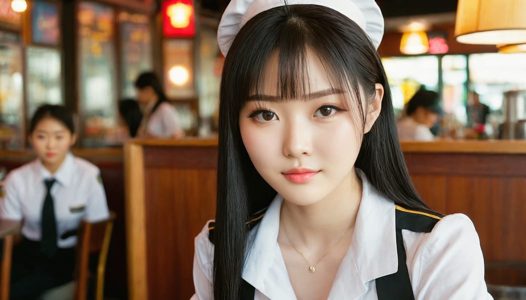 Tags: 21872187, SDXL
{"3": {"inputs": {"seed": 735364936096168, "steps": 32, "cfg": 5.58, "sampler_name": "dpmpp_2m", "scheduler": "karras", "denoise": 1.0, "model": ["27", 0], "positive": ["6", 0], "negative": ["7", 0], "latent_image": ["5", 0]}, "class_type": "KSampler"}, "4": {"inputs": {"ckpt_name": "juggernautxl.safetensors"}, "class_type": "CheckpointLoaderSimple"}, "5": {"inputs": {"width": 1344, "height": 768, "batch_size": 1}, "class_type": "EmptyLatentImage"}, "6": {"inputs": {"text": "18 year old girl, (taiwanese:1.12), (irish:1.03), (seductive facial expression:1.04), (pale skin:1.05), (eyelashes:1.00), (seductive pose:1.00), (double eyelids:1.05), (temptress:0.95), (blush:1.09), (sexy lips:1.13), (beautiful eyes:0.99), (slim:1.05), (cute:0.96), (idol:0.96), (detailed face:1.11), (in a seductive pose:0.99), (large perky breasts:0.99), (cleavage:1.07), (thigh gap:1.02), (a waitress in uniform:1.07) working at a restaurant, (textured skin:1.07), (skin fuzz:1.07), (detailed skin:1.01), (film:1.02), (RAW:1.06), (natural looking skin:1.03), (candid cinema:1.02), (soft lighting:1.01), (portra:1.01)", "clip": ["27", 1]}, "class_type": "CLIPTextEncode"}, "7": {"inputs": {"text": "(worst quality:1.09), (twisted:1.07), (distorted:1.11), (bad hands:1.07), (open mouth:1.09), (watermark:1.07), (low resolution:1.14)", "clip": ["27", 1]}, "class_type": "CLIPTextEncode"}, "8": {"inputs": {"samples": ["3", 0], "vae": ["4", 2]}, "class_type": "VAEDecode"}, "25": {"inputs": {"lora_name": "nudify_xl.safetensors", "strength_model": 0.39, "strength_clip": 0.33, "model": ["4", 0], "clip": ["4", 1]}, "class_type": "LoraLoader"}, "26": {"inputs": {"lora_name": "shirtlift_SDXL_v2.safetensors", "strength_model": 0.1, "strength_clip": 0.13, "model": ["25", 0], "clip": ["25", 1]}, "class_type": "LoraLoader"}, "27": {"inputs": {"lora_name": "PerfectEyesXL.safetensors", "strength_model": 0.06, "strength_clip": 0.02, "model": ["26", 0], "clip": ["26", 1]}, "class_type": "LoraLoader"}, "30": {"inputs": {"model_name": "4x_NMKD-Superscale-SP_178000_G.pth"}, "class_type": "UpscaleModelLoader"}, "31": {"inputs": {"upscale_model": ["30", 0], "image": ["8", 0]}, "class_type": "ImageUpscaleWithModel"}, "32": {"inputs": {"upscale_method": "lanczos", "scale_by": 0.5, "image": ["31", 0]}, "class_type": "ImageScaleBy"}, "33": {"inputs": {"pixels": ["32", 0], "vae": ["4", 2]}, "class_type": "VAEEncode"}, "34": {"inputs": {"seed": 735364936096168, "steps": 32, "cfg": 5.58, "sampler_name": "dpmpp_2m", "scheduler": "karras", "denoise": 0.3, "model": ["27", 0], "positive": ["6", 0], "negative": ["7", 0], "latent_image": ["33", 0]}, "class_type": "KSampler"}, "36": {"inputs": {"samples": ["34", 0], "vae": ["4", 2]}, "class_type": "VAEDecode"}, "39": {"inputs": {"filename_prefix": "comfyapi-1732649136602", "images": ["36", 0]}, "class_type": "SaveImage"}}