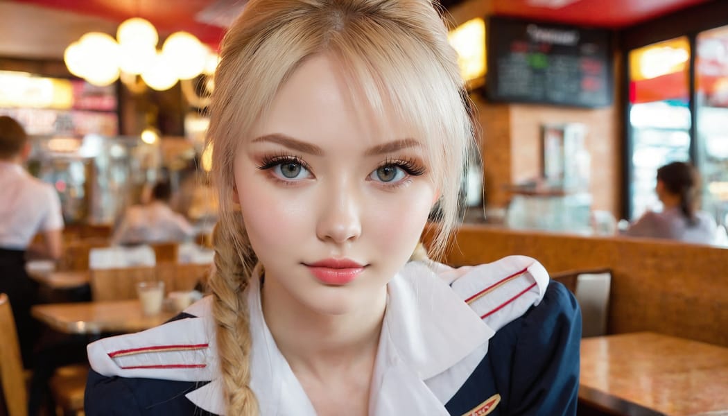 Tags: 21872187, SDXL
{"3": {"inputs": {"seed": 343836421042119, "steps": 32, "cfg": 6.62, "sampler_name": "dpmpp_2m", "scheduler": "karras", "denoise": 1.0, "model": ["27", 0], "positive": ["6", 0], "negative": ["7", 0], "latent_image": ["5", 0]}, "class_type": "KSampler"}, "4": {"inputs": {"ckpt_name": "juggernautxl.safetensors"}, "class_type": "CheckpointLoaderSimple"}, "5": {"inputs": {"width": 1344, "height": 768, "batch_size": 1}, "class_type": "EmptyLatentImage"}, "6": {"inputs": {"text": "21 year old girl, (russian:0.96), (sexy lips:1.14), (pale skin:1.09), (double eyelids:1.07), (eyelashes:1.14), (seductive pose:1.07), (idol:0.98), (beautiful eyes:1.10), (slim:1.13), (cute:1.06), (temptress:1.04), (seductive facial expression:1.09), (in a seductive pose:1.09), (large perky breasts:1.01), (cleavage:1.11), (thigh gap:1.04), (a waitress in uniform:1.09) working at a restaurant, (textured skin:1.03), (soft lighting:1.07), (skin fuzz:1.08), (RAW:1.03), (portra:1.08), (natural looking skin:1.03), (detailed skin:1.09), (film:1.05), (candid cinema:1.03)", "clip": ["27", 1]}, "class_type": "CLIPTextEncode"}, "7": {"inputs": {"text": "(low resolution:1.11), (worst quality:1.11), (bad hands:1.09), (open mouth:1.05), (distorted:1.06), (twisted:1.06), (watermark:1.10)", "clip": ["27", 1]}, "class_type": "CLIPTextEncode"}, "8": {"inputs": {"samples": ["3", 0], "vae": ["4", 2]}, "class_type": "VAEDecode"}, "25": {"inputs": {"lora_name": "nudify_xl.safetensors", "strength_model": 0.01, "strength_clip": 0.14, "model": ["4", 0], "clip": ["4", 1]}, "class_type": "LoraLoader"}, "26": {"inputs": {"lora_name": "shirtlift_SDXL_v2.safetensors", "strength_model": 0.16, "strength_clip": 0.06, "model": ["25", 0], "clip": ["25", 1]}, "class_type": "LoraLoader"}, "27": {"inputs": {"lora_name": "PerfectEyesXL.safetensors", "strength_model": 0.09, "strength_clip": 0.16, "model": ["26", 0], "clip": ["26", 1]}, "class_type": "LoraLoader"}, "30": {"inputs": {"model_name": "4x_NMKD-Superscale-SP_178000_G.pth"}, "class_type": "UpscaleModelLoader"}, "31": {"inputs": {"upscale_model": ["30", 0], "image": ["8", 0]}, "class_type": "ImageUpscaleWithModel"}, "32": {"inputs": {"upscale_method": "lanczos", "scale_by": 0.5, "image": ["31", 0]}, "class_type": "ImageScaleBy"}, "33": {"inputs": {"pixels": ["32", 0], "vae": ["4", 2]}, "class_type": "VAEEncode"}, "34": {"inputs": {"seed": 343836421042119, "steps": 32, "cfg": 6.62, "sampler_name": "dpmpp_2m", "scheduler": "karras", "denoise": 0.3, "model": ["27", 0], "positive": ["6", 0], "negative": ["7", 0], "latent_image": ["33", 0]}, "class_type": "KSampler"}, "36": {"inputs": {"samples": ["34", 0], "vae": ["4", 2]}, "class_type": "VAEDecode"}, "39": {"inputs": {"filename_prefix": "comfyapi-1726427262187", "images": ["36", 0]}, "class_type": "SaveImage"}}