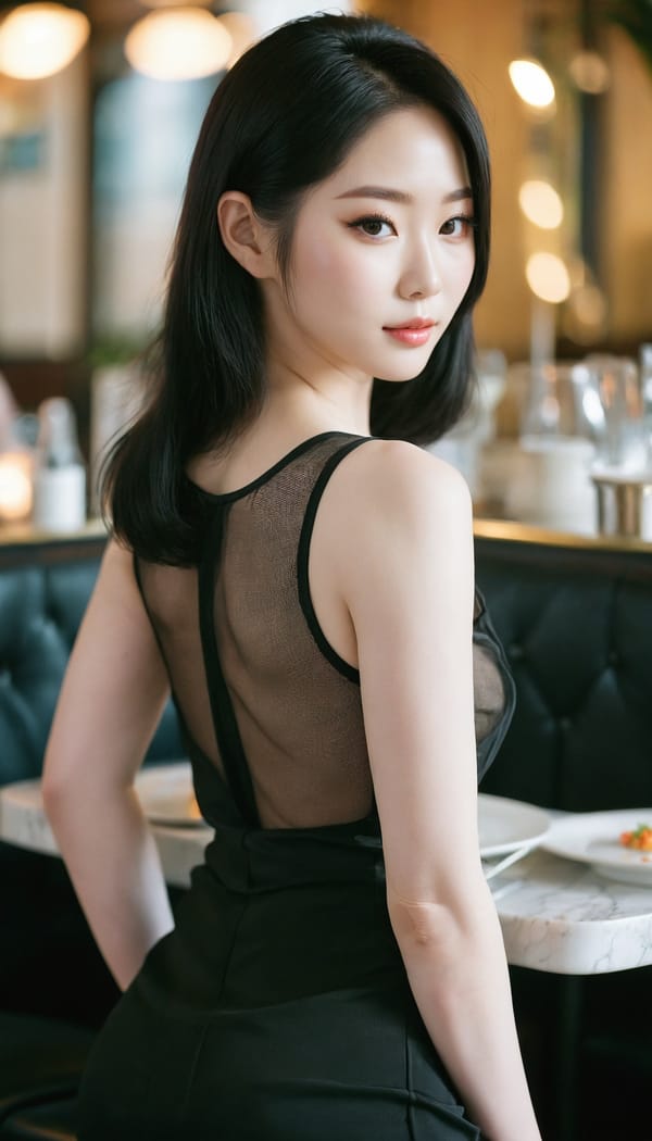 Tags: 21872187, SDXL
{"3": {"inputs": {"seed": 416604338795136, "steps": 64, "cfg": 6.39, "sampler_name": "dpmpp_2m", "scheduler": "karras", "denoise": 1.0, "model": ["27", 0], "positive": ["6", 0], "negative": ["7", 0], "latent_image": ["5", 0]}, "class_type": "KSampler"}, "4": {"inputs": {"ckpt_name": "juggernautxl.safetensors"}, "class_type": "CheckpointLoaderSimple"}, "5": {"inputs": {"width": 768, "height": 1344, "batch_size": 1}, "class_type": "EmptyLatentImage"}, "6": {"inputs": {"text": "28 year old girl, (korean:1.10), (temptress:1.10), (seductive pose:1.10), (pale skin:1.08), (idol:1.14), (eyelashes:1.09), (beautiful eyes:1.10), (slim:1.08), (seductive facial expression:1.11), (blush:0.96), (detailed face:0.99), (sexy lips:1.14), (perky ass:0.97), (exposed ass:0.97), (looking back:1.10), (sexy ass:1.13), (thigh gap:1.00), (wearing a little black dress:1.10) at a fine dining restaurant, (natural looking skin:1.08), (film:1.01), (skin fuzz:1.06), (candid cinema:1.07), (soft lighting:1.02), (portra:1.09), (RAW:1.06), (textured skin:1.03)", "clip": ["27", 1]}, "class_type": "CLIPTextEncode"}, "7": {"inputs": {"text": "(bad hands:1.05), (low resolution:1.08), (open mouth:1.05), (worst quality:1.13), (twisted:1.10), (watermark:1.07), (distorted:1.11)", "clip": ["27", 1]}, "class_type": "CLIPTextEncode"}, "8": {"inputs": {"samples": ["3", 0], "vae": ["4", 2]}, "class_type": "VAEDecode"}, "25": {"inputs": {"lora_name": "nudify_xl.safetensors", "strength_model": 0.0, "strength_clip": 0.27, "model": ["4", 0], "clip": ["4", 1]}, "class_type": "LoraLoader"}, "26": {"inputs": {"lora_name": "shirtlift_SDXL_v2.safetensors", "strength_model": 0.0, "strength_clip": 0.06, "model": ["25", 0], "clip": ["25", 1]}, "class_type": "LoraLoader"}, "27": {"inputs": {"lora_name": "PerfectEyesXL.safetensors", "strength_model": 0.02, "strength_clip": 0.12, "model": ["26", 0], "clip": ["26", 1]}, "class_type": "LoraLoader"}, "30": {"inputs": {"model_name": "4x_NMKD-Superscale-SP_178000_G.pth"}, "class_type": "UpscaleModelLoader"}, "31": {"inputs": {"upscale_model": ["30", 0], "image": ["8", 0]}, "class_type": "ImageUpscaleWithModel"}, "32": {"inputs": {"upscale_method": "lanczos", "scale_by": 0.5, "image": ["31", 0]}, "class_type": "ImageScaleBy"}, "33": {"inputs": {"pixels": ["32", 0], "vae": ["4", 2]}, "class_type": "VAEEncode"}, "34": {"inputs": {"seed": 416604338795136, "steps": 64, "cfg": 6.39, "sampler_name": "dpmpp_2m", "scheduler": "karras", "denoise": 0.3, "model": ["27", 0], "positive": ["6", 0], "negative": ["7", 0], "latent_image": ["33", 0]}, "class_type": "KSampler"}, "36": {"inputs": {"samples": ["34", 0], "vae": ["4", 2]}, "class_type": "VAEDecode"}, "39": {"inputs": {"filename_prefix": "comfyapi-1714781010783", "images": ["36", 0]}, "class_type": "SaveImage"}}