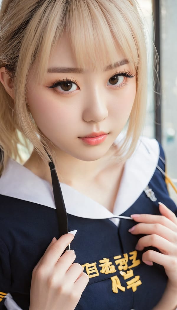 Tags: 21872187, SDXL
{"3": {"inputs": {"seed": 316936221044271, "steps": 32, "cfg": 5.32, "sampler_name": "dpmpp_2m", "scheduler": "karras", "denoise": 1.0, "model": ["27", 0], "positive": ["6", 0], "negative": ["7", 0], "latent_image": ["5", 0]}, "class_type": "KSampler"}, "4": {"inputs": {"ckpt_name": "juggernautxl.safetensors"}, "class_type": "CheckpointLoaderSimple"}, "5": {"inputs": {"width": 768, "height": 1344, "batch_size": 1}, "class_type": "EmptyLatentImage"}, "6": {"inputs": {"text": "18 year old girl, (japanese:0.99), (pale skin:1.00), (idol:1.05), (sexy lips:1.10), (eyelashes:1.07), (beautiful eyes:1.01), (seductive facial expression:0.99), (double eyelids:1.05), (slim:1.13), (seductive pose:1.07), (temptress:1.05), (detailed face:0.96), (blush:1.07), (cute:0.95), (in a seductive pose:1.13), (large perky breasts:0.97), (cleavage:1.13), (thigh gap:1.09), (school uniform:1.14), choker, busy street, (skin fuzz:1.00), (soft lighting:1.07), (candid cinema:1.01), (RAW:1.02), (film:1.00), (portra:1.06), (natural looking skin:1.05), (detailed skin:1.01), (textured skin:1.05)", "clip": ["27", 1]}, "class_type": "CLIPTextEncode"}, "7": {"inputs": {"text": "(distorted:1.07), (twisted:1.11), (worst quality:1.09), (watermark:1.14), (low resolution:1.13), (open mouth:1.12), (bad hands:1.05)", "clip": ["27", 1]}, "class_type": "CLIPTextEncode"}, "8": {"inputs": {"samples": ["3", 0], "vae": ["4", 2]}, "class_type": "VAEDecode"}, "25": {"inputs": {"lora_name": "nudify_xl.safetensors", "strength_model": 0.16, "strength_clip": 0.38, "model": ["4", 0], "clip": ["4", 1]}, "class_type": "LoraLoader"}, "26": {"inputs": {"lora_name": "shirtlift_SDXL_v2.safetensors", "strength_model": 0.18, "strength_clip": 0.02, "model": ["25", 0], "clip": ["25", 1]}, "class_type": "LoraLoader"}, "27": {"inputs": {"lora_name": "PerfectEyesXL.safetensors", "strength_model": 0.14, "strength_clip": 0.1, "model": ["26", 0], "clip": ["26", 1]}, "class_type": "LoraLoader"}, "30": {"inputs": {"model_name": "4x_NMKD-Superscale-SP_178000_G.pth"}, "class_type": "UpscaleModelLoader"}, "31": {"inputs": {"upscale_model": ["30", 0], "image": ["8", 0]}, "class_type": "ImageUpscaleWithModel"}, "32": {"inputs": {"upscale_method": "lanczos", "scale_by": 0.5, "image": ["31", 0]}, "class_type": "ImageScaleBy"}, "33": {"inputs": {"pixels": ["32", 0], "vae": ["4", 2]}, "class_type": "VAEEncode"}, "34": {"inputs": {"seed": 316936221044271, "steps": 32, "cfg": 5.32, "sampler_name": "dpmpp_2m", "scheduler": "karras", "denoise": 0.3, "model": ["27", 0], "positive": ["6", 0], "negative": ["7", 0], "latent_image": ["33", 0]}, "class_type": "KSampler"}, "36": {"inputs": {"samples": ["34", 0], "vae": ["4", 2]}, "class_type": "VAEDecode"}, "39": {"inputs": {"filename_prefix": "comfyapi-1724908917115", "images": ["36", 0]}, "class_type": "SaveImage"}}