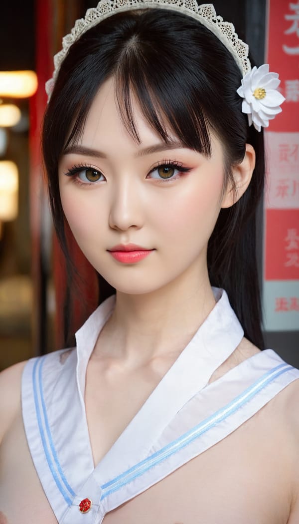 Tags: 21872187, SDXL
{"3": {"inputs": {"seed": 573747998765968, "steps": 64, "cfg": 7.4, "sampler_name": "dpmpp_2m", "scheduler": "karras", "denoise": 1.0, "model": ["27", 0], "positive": ["6", 0], "negative": ["7", 0], "latent_image": ["5", 0]}, "class_type": "KSampler"}, "4": {"inputs": {"ckpt_name": "juggernautXL_v8Rundiffusion.safetensors"}, "class_type": "CheckpointLoaderSimple"}, "5": {"inputs": {"width": 768, "height": 1344, "batch_size": 1}, "class_type": "EmptyLatentImage"}, "6": {"inputs": {"text": "27 year old girl, (ukrainian:1.07), (japanese:1.07), (temptress:1.03), (sexy lips:0.95), (pale skin:1.13), (slim:1.14), (seductive facial expression:1.03), (beautiful eyes:1.01), (double eyelids:1.08), (cute:1.14), (detailed face:0.96), (blush:1.08), (seductive pose:1.12), (eyelashes:1.05), (idol:1.13), (in a seductive pose:1.10), (large perky breasts:0.96), (cleavage:1.14), (thigh gap:1.07), (school uniform:0.99), choker, busy street, (textured skin:1.04), (natural looking skin:1.00), (candid cinema:1.04), (RAW:1.07), (soft lighting:1.05), (skin fuzz:1.09), (detailed skin:1.05), (portra:1.03), (film:1.08)", "clip": ["27", 1]}, "class_type": "CLIPTextEncode"}, "7": {"inputs": {"text": "(watermark:1.13), (bad hands:1.14), (twisted:1.07), (distorted:1.08), (worst quality:1.10), (open mouth:1.05), (low resolution:1.05)", "clip": ["27", 1]}, "class_type": "CLIPTextEncode"}, "8": {"inputs": {"samples": ["3", 0], "vae": ["4", 2]}, "class_type": "VAEDecode"}, "25": {"inputs": {"lora_name": "nudify_xl.safetensors", "strength_model": 0.37, "strength_clip": 0.15, "model": ["4", 0], "clip": ["4", 1]}, "class_type": "LoraLoader"}, "26": {"inputs": {"lora_name": "shirtlift_SDXL_v2.safetensors", "strength_model": 0.02, "strength_clip": 0.13, "model": ["25", 0], "clip": ["25", 1]}, "class_type": "LoraLoader"}, "27": {"inputs": {"lora_name": "PerfectEyesXL.safetensors", "strength_model": 0.17, "strength_clip": 0.06, "model": ["26", 0], "clip": ["26", 1]}, "class_type": "LoraLoader"}, "30": {"inputs": {"model_name": "4x_NMKD-Superscale-SP_178000_G.pth"}, "class_type": "UpscaleModelLoader"}, "31": {"inputs": {"upscale_model": ["30", 0], "image": ["8", 0]}, "class_type": "ImageUpscaleWithModel"}, "32": {"inputs": {"upscale_method": "lanczos", "scale_by": 0.5, "image": ["31", 0]}, "class_type": "ImageScaleBy"}, "33": {"inputs": {"pixels": ["32", 0], "vae": ["4", 2]}, "class_type": "VAEEncode"}, "34": {"inputs": {"seed": 573747998765968, "steps": 64, "cfg": 7.4, "sampler_name": "dpmpp_2m", "scheduler": "karras", "denoise": 0.3, "model": ["27", 0], "positive": ["6", 0], "negative": ["7", 0], "latent_image": ["33", 0]}, "class_type": "KSampler"}, "36": {"inputs": {"samples": ["34", 0], "vae": ["4", 2]}, "class_type": "VAEDecode"}, "39": {"inputs": {"filename_prefix": "comfyapi-1707408928424", "images": ["36", 0]}, "class_type": "SaveImage"}}