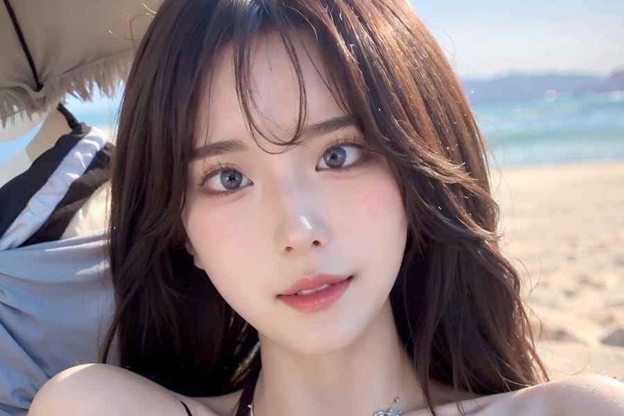 Tags: 21872187
<lora:mix4:0.39>, <lora:koreanDollLikeness:0.45>, <lora:taiwanDollLikeness_v20:0.43>, beach, (bikini:0.98), <lora:skirtlift-v4:0.99 <lora:Addams:0.24>, extremely detailed eyes, extremely detailed face, cute, (photorealistic:0.95), sexy lips, seductive smile, double eyelids, eyelashes, full body portrait, 4K, best quality, sharp, tall, (thigh gap:1.03), blush, (stunningly attractive:0.96), (dramatic:0.92)
Negative prompt: drawings, (worst quality:2.02)
Steps: 32, Sampler: DPM++ 2M Karras, CFG scale: 6.09, Seed: 2394735200, Size: 768x512, Model hash: fc2511737a, Model: chilloutmix_NiPrunedFp32Fix, Seed resize from: -1x-1, Denoising strength: 0.4, Version: v1.2.1, Hires upscale: 2.0, Hires steps: 16, Hires upscaler: ESRGAN_4x