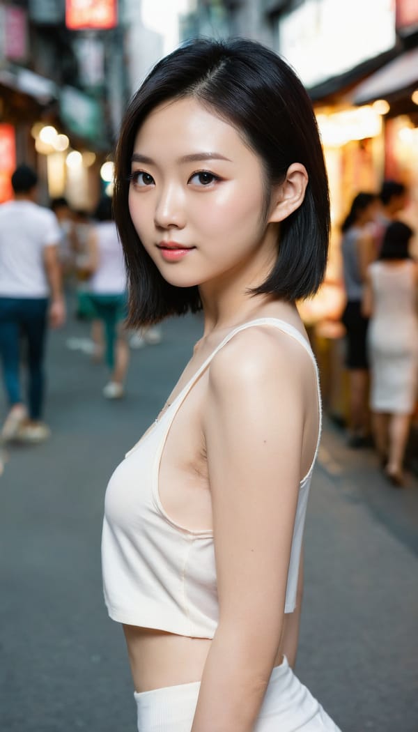 Tags: 21872187, SDXL
{"3": {"inputs": {"seed": 803705225139543, "steps": 32, "cfg": 7.49, "sampler_name": "dpmpp_2m", "scheduler": "karras", "denoise": 1.0, "model": ["27", 0], "positive": ["6", 0], "negative": ["7", 0], "latent_image": ["5", 0]}, "class_type": "KSampler"}, "4": {"inputs": {"ckpt_name": "juggernautXL_v8Rundiffusion.safetensors"}, "class_type": "CheckpointLoaderSimple"}, "5": {"inputs": {"width": 768, "height": 1344, "batch_size": 1}, "class_type": "EmptyLatentImage"}, "6": {"inputs": {"text": "27 year old girl, (chinese:1.05), (japanese:1.07), (seductive facial expression:0.98), (sexy lips:0.99), (double eyelids:1.12), (beautiful eyes:0.97), (idol:1.13), (pale skin:1.08), (detailed face:0.95), (cute:1.12), (blush:1.04), (slim:1.01), (seductive pose:0.98), (temptress:1.00), (eyelashes:0.97), (perky ass:0.96), (exposed ass:0.99), (looking back:1.11), (sexy ass:1.02), (thigh gap:0.99), (white tanktop:1.03), busy street, (RAW:1.05), (soft lighting:1.04), (natural looking skin:1.06), (skin fuzz:1.08), (detailed skin:1.06), (candid cinema:1.05), (portra:1.06), (film:1.09), (textured skin:1.03)", "clip": ["27", 1]}, "class_type": "CLIPTextEncode"}, "7": {"inputs": {"text": "(distorted:1.05), (watermark:1.14), (bad hands:1.14), (low resolution:1.07), (open mouth:1.10), (worst quality:1.12), (twisted:1.12)", "clip": ["27", 1]}, "class_type": "CLIPTextEncode"}, "8": {"inputs": {"samples": ["3", 0], "vae": ["4", 2]}, "class_type": "VAEDecode"}, "25": {"inputs": {"lora_name": "nudify_xl.safetensors", "strength_model": 0.11, "strength_clip": 0.14, "model": ["4", 0], "clip": ["4", 1]}, "class_type": "LoraLoader"}, "26": {"inputs": {"lora_name": "shirtlift_SDXL_v2.safetensors", "strength_model": 0.15, "strength_clip": 0.1, "model": ["25", 0], "clip": ["25", 1]}, "class_type": "LoraLoader"}, "27": {"inputs": {"lora_name": "PerfectEyesXL.safetensors", "strength_model": 0.06, "strength_clip": 0.03, "model": ["26", 0], "clip": ["26", 1]}, "class_type": "LoraLoader"}, "30": {"inputs": {"model_name": "4x_NMKD-Superscale-SP_178000_G.pth"}, "class_type": "UpscaleModelLoader"}, "31": {"inputs": {"upscale_model": ["30", 0], "image": ["8", 0]}, "class_type": "ImageUpscaleWithModel"}, "32": {"inputs": {"upscale_method": "lanczos", "scale_by": 0.5, "image": ["31", 0]}, "class_type": "ImageScaleBy"}, "33": {"inputs": {"pixels": ["32", 0], "vae": ["4", 2]}, "class_type": "VAEEncode"}, "34": {"inputs": {"seed": 803705225139543, "steps": 32, "cfg": 7.49, "sampler_name": "dpmpp_2m", "scheduler": "karras", "denoise": 0.3, "model": ["27", 0], "positive": ["6", 0], "negative": ["7", 0], "latent_image": ["33", 0]}, "class_type": "KSampler"}, "36": {"inputs": {"samples": ["34", 0], "vae": ["4", 2]}, "class_type": "VAEDecode"}, "39": {"inputs": {"filename_prefix": "comfyapi-1707865678186", "images": ["36", 0]}, "class_type": "SaveImage"}}