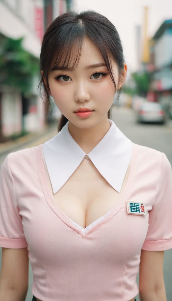 Tags: 21872187, SDXL
{"3": {"inputs": {"seed": 183165818671306, "steps": 32, "cfg": 5.97, "sampler_name": "dpmpp_2m", "scheduler": "karras", "denoise": 1.0, "model": ["27", 0], "positive": ["6", 0], "negative": ["7", 0], "latent_image": ["5", 0]}, "class_type": "KSampler"}, "4": {"inputs": {"ckpt_name": "juggernautxl.safetensors"}, "class_type": "CheckpointLoaderSimple"}, "5": {"inputs": {"width": 768, "height": 1344, "batch_size": 1}, "class_type": "EmptyLatentImage"}, "6": {"inputs": {"text": "23 year old girl, (russian:0.97), (korean:1.00), (chinese:1.10), (cute:1.09), (blush:1.12), (beautiful eyes:0.99), (detailed face:1.13), (slim:0.96), (pale skin:1.07), (sexy lips:1.09), (seductive facial expression:1.00), (double eyelids:1.06), (eyelashes:0.98), (seductive pose:0.95), (idol:1.03), (in a seductive pose:0.95), (large perky breasts:0.98), (cleavage:0.96), (thigh gap:0.95), (school uniform:1.09), choker, busy street, (skin fuzz:1.01), (textured skin:1.04), (RAW:1.01), (natural looking skin:1.07), (candid cinema:1.01), (portra:1.08), (soft lighting:1.08), (detailed skin:1.00), (film:1.09)", "clip": ["27", 1]}, "class_type": "CLIPTextEncode"}, "7": {"inputs": {"text": "(worst quality:1.11), (open mouth:1.08), (watermark:1.06), (twisted:1.11), (bad hands:1.14), (distorted:1.08), (low resolution:1.08)", "clip": ["27", 1]}, "class_type": "CLIPTextEncode"}, "8": {"inputs": {"samples": ["3", 0], "vae": ["4", 2]}, "class_type": "VAEDecode"}, "25": {"inputs": {"lora_name": "nudify_xl.safetensors", "strength_model": 0.12, "strength_clip": 0.17, "model": ["4", 0], "clip": ["4", 1]}, "class_type": "LoraLoader"}, "26": {"inputs": {"lora_name": "shirtlift_SDXL_v2.safetensors", "strength_model": 0.06, "strength_clip": 0.11, "model": ["25", 0], "clip": ["25", 1]}, "class_type": "LoraLoader"}, "27": {"inputs": {"lora_name": "PerfectEyesXL.safetensors", "strength_model": 0.14, "strength_clip": 0.05, "model": ["26", 0], "clip": ["26", 1]}, "class_type": "LoraLoader"}, "30": {"inputs": {"model_name": "4x_NMKD-Superscale-SP_178000_G.pth"}, "class_type": "UpscaleModelLoader"}, "31": {"inputs": {"upscale_model": ["30", 0], "image": ["8", 0]}, "class_type": "ImageUpscaleWithModel"}, "32": {"inputs": {"upscale_method": "lanczos", "scale_by": 0.5, "image": ["31", 0]}, "class_type": "ImageScaleBy"}, "33": {"inputs": {"pixels": ["32", 0], "vae": ["4", 2]}, "class_type": "VAEEncode"}, "34": {"inputs": {"seed": 183165818671306, "steps": 32, "cfg": 5.97, "sampler_name": "dpmpp_2m", "scheduler": "karras", "denoise": 0.3, "model": ["27", 0], "positive": ["6", 0], "negative": ["7", 0], "latent_image": ["33", 0]}, "class_type": "KSampler"}, "36": {"inputs": {"samples": ["34", 0], "vae": ["4", 2]}, "class_type": "VAEDecode"}, "39": {"inputs": {"filename_prefix": "comfyapi-1734748133210", "images": ["36", 0]}, "class_type": "SaveImage"}}