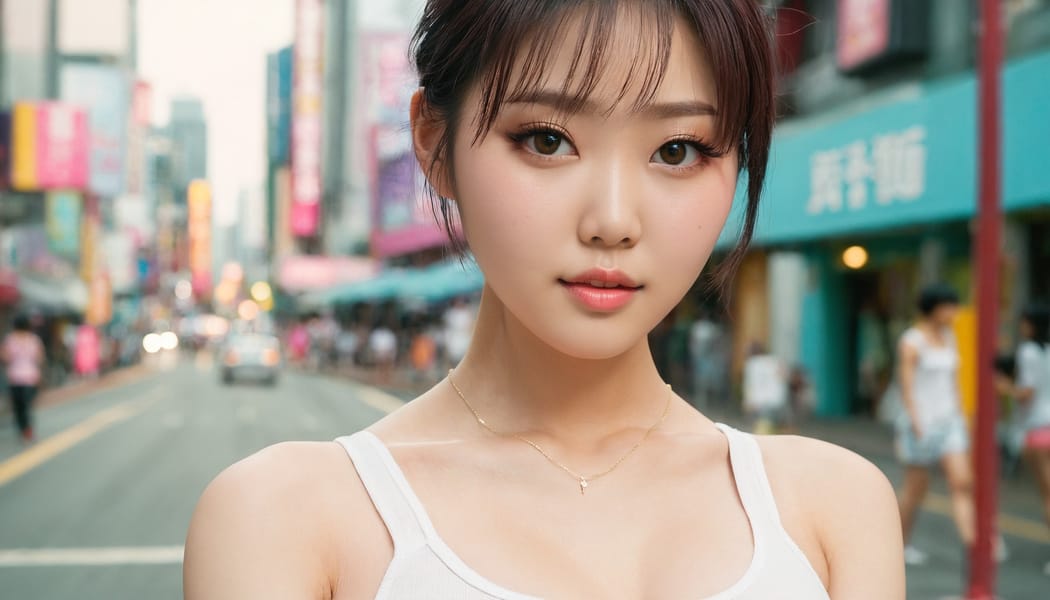 Tags: 21872187, SDXL
{"3": {"inputs": {"seed": 306364878798123, "steps": 32, "cfg": 6.64, "sampler_name": "dpmpp_2m", "scheduler": "karras", "denoise": 1.0, "model": ["27", 0], "positive": ["6", 0], "negative": ["7", 0], "latent_image": ["5", 0]}, "class_type": "KSampler"}, "4": {"inputs": {"ckpt_name": "juggernautxl.safetensors"}, "class_type": "CheckpointLoaderSimple"}, "5": {"inputs": {"width": 1344, "height": 768, "batch_size": 1}, "class_type": "EmptyLatentImage"}, "6": {"inputs": {"text": "21 year old girl, (irish:1.04), (taiwanese:1.13), (korean:1.07), (seductive pose:1.06), (idol:1.14), (seductive facial expression:1.07), (beautiful eyes:1.08), (sexy lips:0.96), (blush:1.06), (slim:1.07), (detailed face:0.99), (temptress:1.08), (cute:1.11), (double eyelids:1.12), (eyelashes:1.09), (pale skin:1.02), (in a seductive pose:1.14), (large perky breasts:1.02), (cleavage:0.99), (thigh gap:1.08), (white tanktop:1.07), busy street, (natural looking skin:1.06), (portra:1.02), (RAW:1.03), (candid cinema:1.05), (skin fuzz:1.08), (textured skin:1.05), (film:1.03), (detailed skin:1.05), (soft lighting:1.01)", "clip": ["27", 1]}, "class_type": "CLIPTextEncode"}, "7": {"inputs": {"text": "(bad hands:1.09), (low resolution:1.14), (watermark:1.12), (distorted:1.05), (twisted:1.08), (worst quality:1.13), (open mouth:1.09)", "clip": ["27", 1]}, "class_type": "CLIPTextEncode"}, "8": {"inputs": {"samples": ["3", 0], "vae": ["4", 2]}, "class_type": "VAEDecode"}, "25": {"inputs": {"lora_name": "nudify_xl.safetensors", "strength_model": 0.25, "strength_clip": 0.19, "model": ["4", 0], "clip": ["4", 1]}, "class_type": "LoraLoader"}, "26": {"inputs": {"lora_name": "shirtlift_SDXL_v2.safetensors", "strength_model": 0.02, "strength_clip": 0.13, "model": ["25", 0], "clip": ["25", 1]}, "class_type": "LoraLoader"}, "27": {"inputs": {"lora_name": "PerfectEyesXL.safetensors", "strength_model": 0.07, "strength_clip": 0.03, "model": ["26", 0], "clip": ["26", 1]}, "class_type": "LoraLoader"}, "30": {"inputs": {"model_name": "4x_NMKD-Superscale-SP_178000_G.pth"}, "class_type": "UpscaleModelLoader"}, "31": {"inputs": {"upscale_model": ["30", 0], "image": ["8", 0]}, "class_type": "ImageUpscaleWithModel"}, "32": {"inputs": {"upscale_method": "lanczos", "scale_by": 0.5, "image": ["31", 0]}, "class_type": "ImageScaleBy"}, "33": {"inputs": {"pixels": ["32", 0], "vae": ["4", 2]}, "class_type": "VAEEncode"}, "34": {"inputs": {"seed": 306364878798123, "steps": 32, "cfg": 6.64, "sampler_name": "dpmpp_2m", "scheduler": "karras", "denoise": 0.3, "model": ["27", 0], "positive": ["6", 0], "negative": ["7", 0], "latent_image": ["33", 0]}, "class_type": "KSampler"}, "36": {"inputs": {"samples": ["34", 0], "vae": ["4", 2]}, "class_type": "VAEDecode"}, "39": {"inputs": {"filename_prefix": "comfyapi-1734258101743", "images": ["36", 0]}, "class_type": "SaveImage"}}