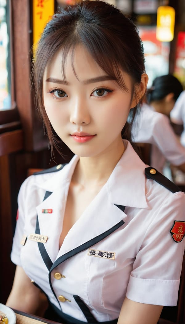 Tags: 21872187, SDXL
{"3": {"inputs": {"seed": 174931842991229, "steps": 32, "cfg": 7.28, "sampler_name": "dpmpp_2m", "scheduler": "karras", "denoise": 1.0, "model": ["27", 0], "positive": ["6", 0], "negative": ["7", 0], "latent_image": ["5", 0]}, "class_type": "KSampler"}, "4": {"inputs": {"ckpt_name": "juggernautxl.safetensors"}, "class_type": "CheckpointLoaderSimple"}, "5": {"inputs": {"width": 768, "height": 1344, "batch_size": 1}, "class_type": "EmptyLatentImage"}, "6": {"inputs": {"text": "21 year old girl, (taiwanese:1.12), (beautiful eyes:1.12), (slim:0.95), (cute:1.06), (eyelashes:0.97), (seductive pose:0.98), (temptress:1.09), (idol:0.98), (sexy lips:1.02), (double eyelids:1.12), (blush:1.03), (seductive facial expression:1.03), (pale skin:1.08), (detailed face:1.11), (in a seductive pose:1.14), (large perky breasts:1.14), (cleavage:1.03), (thigh gap:1.04), (a waitress in uniform:1.14) working at a restaurant, (film:1.01), (portra:1.09), (textured skin:1.02), (skin fuzz:1.01), (soft lighting:1.01), (natural looking skin:1.02), (RAW:1.06), (candid cinema:1.02), (detailed skin:1.08)", "clip": ["27", 1]}, "class_type": "CLIPTextEncode"}, "7": {"inputs": {"text": "(watermark:1.13), (bad hands:1.12), (twisted:1.10), (low resolution:1.14), (worst quality:1.13), (distorted:1.08), (open mouth:1.09)", "clip": ["27", 1]}, "class_type": "CLIPTextEncode"}, "8": {"inputs": {"samples": ["3", 0], "vae": ["4", 2]}, "class_type": "VAEDecode"}, "25": {"inputs": {"lora_name": "nudify_xl.safetensors", "strength_model": 0.03, "strength_clip": 0.03, "model": ["4", 0], "clip": ["4", 1]}, "class_type": "LoraLoader"}, "26": {"inputs": {"lora_name": "shirtlift_SDXL_v2.safetensors", "strength_model": 0.01, "strength_clip": 0.1, "model": ["25", 0], "clip": ["25", 1]}, "class_type": "LoraLoader"}, "27": {"inputs": {"lora_name": "PerfectEyesXL.safetensors", "strength_model": 0.02, "strength_clip": 0.08, "model": ["26", 0], "clip": ["26", 1]}, "class_type": "LoraLoader"}, "30": {"inputs": {"model_name": "4x_NMKD-Superscale-SP_178000_G.pth"}, "class_type": "UpscaleModelLoader"}, "31": {"inputs": {"upscale_model": ["30", 0], "image": ["8", 0]}, "class_type": "ImageUpscaleWithModel"}, "32": {"inputs": {"upscale_method": "lanczos", "scale_by": 0.5, "image": ["31", 0]}, "class_type": "ImageScaleBy"}, "33": {"inputs": {"pixels": ["32", 0], "vae": ["4", 2]}, "class_type": "VAEEncode"}, "34": {"inputs": {"seed": 174931842991229, "steps": 32, "cfg": 7.28, "sampler_name": "dpmpp_2m", "scheduler": "karras", "denoise": 0.3, "model": ["27", 0], "positive": ["6", 0], "negative": ["7", 0], "latent_image": ["33", 0]}, "class_type": "KSampler"}, "36": {"inputs": {"samples": ["34", 0], "vae": ["4", 2]}, "class_type": "VAEDecode"}, "39": {"inputs": {"filename_prefix": "comfyapi-1716157752706", "images": ["36", 0]}, "class_type": "SaveImage"}}