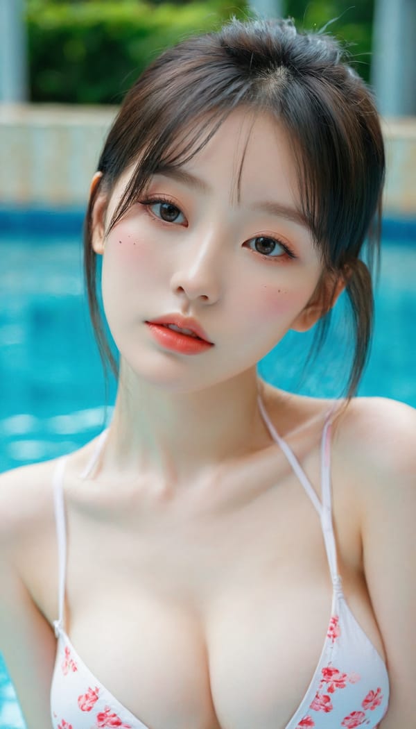 Tags: 21872187, SDXL
{"3": {"inputs": {"seed": 897532323294137, "steps": 32, "cfg": 6.54, "sampler_name": "dpmpp_2m", "scheduler": "karras", "denoise": 1.0, "model": ["27", 0], "positive": ["6", 0], "negative": ["7", 0], "latent_image": ["5", 0]}, "class_type": "KSampler"}, "4": {"inputs": {"ckpt_name": "leosamsHelloworldSDXL_helloworldSDXL32DPO.safetensors"}, "class_type": "CheckpointLoaderSimple"}, "5": {"inputs": {"width": 768, "height": 1344, "batch_size": 1}, "class_type": "EmptyLatentImage"}, "6": {"inputs": {"text": "18 year old girl, (ukrainian:1.00), (chinese:1.10), (taiwanese:1.01), (korean:0.99), (sexy lips:1.14), (temptress:1.10), (seductive pose:1.13), (detailed face:1.03), (pale skin:1.11), (blush:0.99), (double eyelids:1.11), (eyelashes:0.96), (beautiful eyes:1.03), (cute:1.11), (idol:1.00), (slim:0.95), (in a seductive pose:0.98), (large perky breasts:1.04), (cleavage:1.03), (thigh gap:0.99), (in a swimsuit:0.97) at a pool, (textured skin:1.01), (film:1.01), (portra:1.08), (natural looking skin:1.05), (soft lighting:1.04), (detailed skin:1.09), (RAW:1.06), (skin fuzz:1.07), (candid cinema:1.05)", "clip": ["27", 1]}, "class_type": "CLIPTextEncode"}, "7": {"inputs": {"text": "(distorted:1.07), (open mouth:1.11), (bad hands:1.13), (twisted:1.13), (watermark:1.05), (low resolution:1.07), (worst quality:1.09)", "clip": ["27", 1]}, "class_type": "CLIPTextEncode"}, "8": {"inputs": {"samples": ["3", 0], "vae": ["4", 2]}, "class_type": "VAEDecode"}, "25": {"inputs": {"lora_name": "nudify_xl.safetensors", "strength_model": 0.24, "strength_clip": 0.25, "model": ["4", 0], "clip": ["4", 1]}, "class_type": "LoraLoader"}, "26": {"inputs": {"lora_name": "shirtlift_SDXL_v2.safetensors", "strength_model": 0.04, "strength_clip": 0.04, "model": ["25", 0], "clip": ["25", 1]}, "class_type": "LoraLoader"}, "27": {"inputs": {"lora_name": "PerfectEyesXL.safetensors", "strength_model": 0.09, "strength_clip": 0.14, "model": ["26", 0], "clip": ["26", 1]}, "class_type": "LoraLoader"}, "30": {"inputs": {"model_name": "4x_NMKD-Superscale-SP_178000_G.pth"}, "class_type": "UpscaleModelLoader"}, "31": {"inputs": {"upscale_model": ["30", 0], "image": ["8", 0]}, "class_type": "ImageUpscaleWithModel"}, "32": {"inputs": {"upscale_method": "lanczos", "scale_by": 0.5, "image": ["31", 0]}, "class_type": "ImageScaleBy"}, "33": {"inputs": {"pixels": ["32", 0], "vae": ["4", 2]}, "class_type": "VAEEncode"}, "34": {"inputs": {"seed": 897532323294137, "steps": 32, "cfg": 6.54, "sampler_name": "dpmpp_2m", "scheduler": "karras", "denoise": 0.3, "model": ["27", 0], "positive": ["6", 0], "negative": ["7", 0], "latent_image": ["33", 0]}, "class_type": "KSampler"}, "36": {"inputs": {"samples": ["34", 0], "vae": ["4", 2]}, "class_type": "VAEDecode"}, "39": {"inputs": {"filename_prefix": "comfyapi-1706097192945", "images": ["36", 0]}, "class_type": "SaveImage"}}