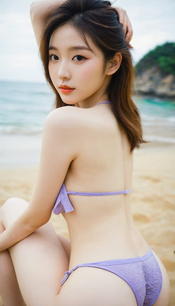 Tags: 21872187, SDXL
{"3": {"inputs": {"seed": 619901511947119, "steps": 64, "cfg": 6.63, "sampler_name": "dpmpp_2m", "scheduler": "karras", "denoise": 1.0, "model": ["27", 0], "positive": ["6", 0], "negative": ["7", 0], "latent_image": ["5", 0]}, "class_type": "KSampler"}, "4": {"inputs": {"ckpt_name": "helloworldxl.safetensors"}, "class_type": "CheckpointLoaderSimple"}, "5": {"inputs": {"width": 768, "height": 1344, "batch_size": 1}, "class_type": "EmptyLatentImage"}, "6": {"inputs": {"text": "22 year old girl, (korean:0.99), (chinese:1.13), (cute:1.07), (detailed face:0.98), (seductive facial expression:1.00), (sexy lips:1.10), (slim:1.01), (blush:1.04), (beautiful eyes:1.01), (eyelashes:1.10), (temptress:0.99), (double eyelids:1.13), (pale skin:1.09), (seductive pose:1.14), (idol:1.09), (perky ass:1.09), (exposed ass:1.14), (looking back:1.06), (sexy ass:1.13), (thigh gap:1.09), wearing (bikini:0.98) at a beach, (skin fuzz:1.04), (soft lighting:1.04), (detailed skin:1.05), (film:1.08), (textured skin:1.09), (natural looking skin:1.00), (RAW:1.09), (portra:1.03), (candid cinema:1.08)", "clip": ["27", 1]}, "class_type": "CLIPTextEncode"}, "7": {"inputs": {"text": "(open mouth:1.06), (bad hands:1.14), (worst quality:1.08), (twisted:1.05), (distorted:1.11), (low resolution:1.10), (watermark:1.10)", "clip": ["27", 1]}, "class_type": "CLIPTextEncode"}, "8": {"inputs": {"samples": ["3", 0], "vae": ["4", 2]}, "class_type": "VAEDecode"}, "25": {"inputs": {"lora_name": "nudify_xl.safetensors", "strength_model": 0.23, "strength_clip": 0.01, "model": ["4", 0], "clip": ["4", 1]}, "class_type": "LoraLoader"}, "26": {"inputs": {"lora_name": "shirtlift_SDXL_v2.safetensors", "strength_model": 0.1, "strength_clip": 0.09, "model": ["25", 0], "clip": ["25", 1]}, "class_type": "LoraLoader"}, "27": {"inputs": {"lora_name": "PerfectEyesXL.safetensors", "strength_model": 0.04, "strength_clip": 0.08, "model": ["26", 0], "clip": ["26", 1]}, "class_type": "LoraLoader"}, "30": {"inputs": {"model_name": "4x_NMKD-Superscale-SP_178000_G.pth"}, "class_type": "UpscaleModelLoader"}, "31": {"inputs": {"upscale_model": ["30", 0], "image": ["8", 0]}, "class_type": "ImageUpscaleWithModel"}, "32": {"inputs": {"upscale_method": "lanczos", "scale_by": 0.5, "image": ["31", 0]}, "class_type": "ImageScaleBy"}, "33": {"inputs": {"pixels": ["32", 0], "vae": ["4", 2]}, "class_type": "VAEEncode"}, "34": {"inputs": {"seed": 619901511947119, "steps": 64, "cfg": 6.63, "sampler_name": "dpmpp_2m", "scheduler": "karras", "denoise": 0.3, "model": ["27", 0], "positive": ["6", 0], "negative": ["7", 0], "latent_image": ["33", 0]}, "class_type": "KSampler"}, "36": {"inputs": {"samples": ["34", 0], "vae": ["4", 2]}, "class_type": "VAEDecode"}, "39": {"inputs": {"filename_prefix": "comfyapi-1731776177386", "images": ["36", 0]}, "class_type": "SaveImage"}}