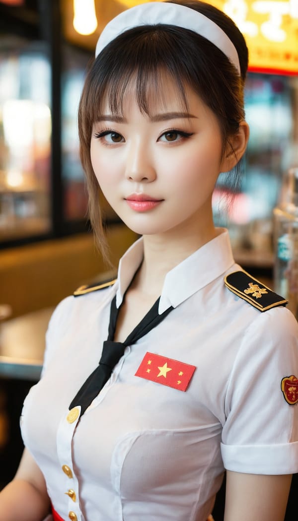 Tags: 21872187, SDXL
{"3": {"inputs": {"seed": 168686767744489, "steps": 64, "cfg": 5.66, "sampler_name": "dpmpp_2m", "scheduler": "karras", "denoise": 1.0, "model": ["27", 0], "positive": ["6", 0], "negative": ["7", 0], "latent_image": ["5", 0]}, "class_type": "KSampler"}, "4": {"inputs": {"ckpt_name": "juggernautxl.safetensors"}, "class_type": "CheckpointLoaderSimple"}, "5": {"inputs": {"width": 768, "height": 1344, "batch_size": 1}, "class_type": "EmptyLatentImage"}, "6": {"inputs": {"text": "27 year old girl, (taiwanese:1.14), (russian:1.10), (chinese:1.09), (sexy lips:0.97), (cute:1.00), (pale skin:1.13), (seductive facial expression:1.03), (idol:1.08), (eyelashes:1.12), (slim:1.05), (detailed face:1.01), (double eyelids:0.95), (blush:1.08), (temptress:0.97), (seductive pose:1.04), (beautiful eyes:1.11), (in a seductive pose:1.07), (large perky breasts:0.96), (cleavage:1.01), (thigh gap:1.13), (a waitress in uniform:1.10) working at a restaurant, (RAW:1.09), (candid cinema:1.07), (natural looking skin:1.07), (portra:1.01), (textured skin:1.07), (film:1.06), (detailed skin:1.00), (skin fuzz:1.02), (soft lighting:1.01)", "clip": ["27", 1]}, "class_type": "CLIPTextEncode"}, "7": {"inputs": {"text": "(watermark:1.08), (bad hands:1.07), (open mouth:1.09), (twisted:1.09), (distorted:1.12), (worst quality:1.05), (low resolution:1.07)", "clip": ["27", 1]}, "class_type": "CLIPTextEncode"}, "8": {"inputs": {"samples": ["3", 0], "vae": ["4", 2]}, "class_type": "VAEDecode"}, "25": {"inputs": {"lora_name": "nudify_xl.safetensors", "strength_model": 0.27, "strength_clip": 0.29, "model": ["4", 0], "clip": ["4", 1]}, "class_type": "LoraLoader"}, "26": {"inputs": {"lora_name": "shirtlift_SDXL_v2.safetensors", "strength_model": 0.04, "strength_clip": 0.12, "model": ["25", 0], "clip": ["25", 1]}, "class_type": "LoraLoader"}, "27": {"inputs": {"lora_name": "PerfectEyesXL.safetensors", "strength_model": 0.14, "strength_clip": 0.14, "model": ["26", 0], "clip": ["26", 1]}, "class_type": "LoraLoader"}, "30": {"inputs": {"model_name": "4x_NMKD-Superscale-SP_178000_G.pth"}, "class_type": "UpscaleModelLoader"}, "31": {"inputs": {"upscale_model": ["30", 0], "image": ["8", 0]}, "class_type": "ImageUpscaleWithModel"}, "32": {"inputs": {"upscale_method": "lanczos", "scale_by": 0.5, "image": ["31", 0]}, "class_type": "ImageScaleBy"}, "33": {"inputs": {"pixels": ["32", 0], "vae": ["4", 2]}, "class_type": "VAEEncode"}, "34": {"inputs": {"seed": 168686767744489, "steps": 64, "cfg": 5.66, "sampler_name": "dpmpp_2m", "scheduler": "karras", "denoise": 0.3, "model": ["27", 0], "positive": ["6", 0], "negative": ["7", 0], "latent_image": ["33", 0]}, "class_type": "KSampler"}, "36": {"inputs": {"samples": ["34", 0], "vae": ["4", 2]}, "class_type": "VAEDecode"}, "39": {"inputs": {"filename_prefix": "comfyapi-1728397077985", "images": ["36", 0]}, "class_type": "SaveImage"}}