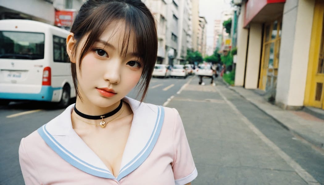 Tags: 21872187, SDXL
{"3": {"inputs": {"seed": 790971625463072, "steps": 64, "cfg": 5.89, "sampler_name": "dpmpp_2m", "scheduler": "karras", "denoise": 1.0, "model": ["27", 0], "positive": ["6", 0], "negative": ["7", 0], "latent_image": ["5", 0]}, "class_type": "KSampler"}, "4": {"inputs": {"ckpt_name": "helloworldxl.safetensors"}, "class_type": "CheckpointLoaderSimple"}, "5": {"inputs": {"width": 1344, "height": 768, "batch_size": 1}, "class_type": "EmptyLatentImage"}, "6": {"inputs": {"text": "27 year old girl, (russian:0.95), (taiwanese:1.06), (japanese:1.04), (blush:1.11), (detailed face:0.95), (temptress:1.00), (cute:1.00), (pale skin:0.98), (sexy lips:1.04), (seductive facial expression:1.05), (slim:1.02), (beautiful eyes:1.03), (eyelashes:1.01), (double eyelids:1.01), (seductive pose:1.02), (idol:1.12), (in a seductive pose:1.10), (large perky breasts:1.02), (cleavage:1.00), (thigh gap:1.00), (school uniform:1.03), choker, busy street, (film:1.06), (candid cinema:1.03), (natural looking skin:1.03), (detailed skin:1.08), (RAW:1.08), (portra:1.01), (textured skin:1.05), (skin fuzz:1.06), (soft lighting:1.07)", "clip": ["27", 1]}, "class_type": "CLIPTextEncode"}, "7": {"inputs": {"text": "(bad hands:1.13), (worst quality:1.13), (twisted:1.09), (low resolution:1.07), (watermark:1.12), (distorted:1.10), (open mouth:1.11)", "clip": ["27", 1]}, "class_type": "CLIPTextEncode"}, "8": {"inputs": {"samples": ["3", 0], "vae": ["4", 2]}, "class_type": "VAEDecode"}, "25": {"inputs": {"lora_name": "nudify_xl.safetensors", "strength_model": 0.01, "strength_clip": 0.26, "model": ["4", 0], "clip": ["4", 1]}, "class_type": "LoraLoader"}, "26": {"inputs": {"lora_name": "shirtlift_SDXL_v2.safetensors", "strength_model": 0.14, "strength_clip": 0.01, "model": ["25", 0], "clip": ["25", 1]}, "class_type": "LoraLoader"}, "27": {"inputs": {"lora_name": "PerfectEyesXL.safetensors", "strength_model": 0.18, "strength_clip": 0.05, "model": ["26", 0], "clip": ["26", 1]}, "class_type": "LoraLoader"}, "30": {"inputs": {"model_name": "4x_NMKD-Superscale-SP_178000_G.pth"}, "class_type": "UpscaleModelLoader"}, "31": {"inputs": {"upscale_model": ["30", 0], "image": ["8", 0]}, "class_type": "ImageUpscaleWithModel"}, "32": {"inputs": {"upscale_method": "lanczos", "scale_by": 0.5, "image": ["31", 0]}, "class_type": "ImageScaleBy"}, "33": {"inputs": {"pixels": ["32", 0], "vae": ["4", 2]}, "class_type": "VAEEncode"}, "34": {"inputs": {"seed": 790971625463072, "steps": 64, "cfg": 5.89, "sampler_name": "dpmpp_2m", "scheduler": "karras", "denoise": 0.3, "model": ["27", 0], "positive": ["6", 0], "negative": ["7", 0], "latent_image": ["33", 0]}, "class_type": "KSampler"}, "36": {"inputs": {"samples": ["34", 0], "vae": ["4", 2]}, "class_type": "VAEDecode"}, "39": {"inputs": {"filename_prefix": "comfyapi-1716029169945", "images": ["36", 0]}, "class_type": "SaveImage"}}