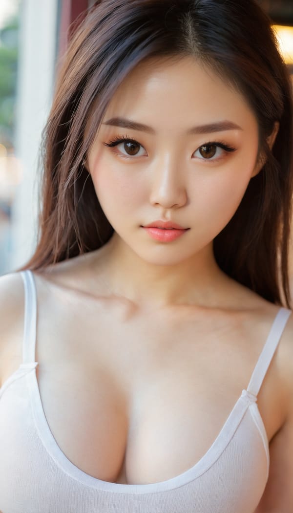 Tags: 21872187, SDXL
{"3": {"inputs": {"seed": 513196638786192, "steps": 64, "cfg": 6.3, "sampler_name": "dpmpp_2m", "scheduler": "karras", "denoise": 1.0, "model": ["27", 0], "positive": ["6", 0], "negative": ["7", 0], "latent_image": ["5", 0]}, "class_type": "KSampler"}, "4": {"inputs": {"ckpt_name": "juggernautxl.safetensors"}, "class_type": "CheckpointLoaderSimple"}, "5": {"inputs": {"width": 768, "height": 1344, "batch_size": 1}, "class_type": "EmptyLatentImage"}, "6": {"inputs": {"text": "23 year old girl, (taiwanese:0.96), (irish:1.04), (cute:1.13), (blush:1.02), (detailed face:0.99), (pale skin:1.05), (seductive pose:0.95), (double eyelids:1.12), (seductive facial expression:0.95), (sexy lips:1.03), (beautiful eyes:0.96), (idol:1.11), (slim:1.05), (temptress:1.03), (eyelashes:1.07), (in a seductive pose:0.96), (large perky breasts:1.13), (cleavage:1.02), (thigh gap:1.01), (white tanktop:1.10), busy street, (textured skin:1.04), (skin fuzz:1.05), (detailed skin:1.08), (portra:1.01), (film:1.04), (candid cinema:1.09), (natural looking skin:1.08), (RAW:1.09), (soft lighting:1.00)", "clip": ["27", 1]}, "class_type": "CLIPTextEncode"}, "7": {"inputs": {"text": "(low resolution:1.06), (twisted:1.06), (open mouth:1.11), (worst quality:1.11), (distorted:1.06), (bad hands:1.10), (watermark:1.12)", "clip": ["27", 1]}, "class_type": "CLIPTextEncode"}, "8": {"inputs": {"samples": ["3", 0], "vae": ["4", 2]}, "class_type": "VAEDecode"}, "25": {"inputs": {"lora_name": "nudify_xl.safetensors", "strength_model": 0.2, "strength_clip": 0.03, "model": ["4", 0], "clip": ["4", 1]}, "class_type": "LoraLoader"}, "26": {"inputs": {"lora_name": "shirtlift_SDXL_v2.safetensors", "strength_model": 0.11, "strength_clip": 0.02, "model": ["25", 0], "clip": ["25", 1]}, "class_type": "LoraLoader"}, "27": {"inputs": {"lora_name": "PerfectEyesXL.safetensors", "strength_model": 0.15, "strength_clip": 0.13, "model": ["26", 0], "clip": ["26", 1]}, "class_type": "LoraLoader"}, "30": {"inputs": {"model_name": "4x_NMKD-Superscale-SP_178000_G.pth"}, "class_type": "UpscaleModelLoader"}, "31": {"inputs": {"upscale_model": ["30", 0], "image": ["8", 0]}, "class_type": "ImageUpscaleWithModel"}, "32": {"inputs": {"upscale_method": "lanczos", "scale_by": 0.5, "image": ["31", 0]}, "class_type": "ImageScaleBy"}, "33": {"inputs": {"pixels": ["32", 0], "vae": ["4", 2]}, "class_type": "VAEEncode"}, "34": {"inputs": {"seed": 513196638786192, "steps": 64, "cfg": 6.3, "sampler_name": "dpmpp_2m", "scheduler": "karras", "denoise": 0.3, "model": ["27", 0], "positive": ["6", 0], "negative": ["7", 0], "latent_image": ["33", 0]}, "class_type": "KSampler"}, "36": {"inputs": {"samples": ["34", 0], "vae": ["4", 2]}, "class_type": "VAEDecode"}, "39": {"inputs": {"filename_prefix": "comfyapi-1716156460304", "images": ["36", 0]}, "class_type": "SaveImage"}}