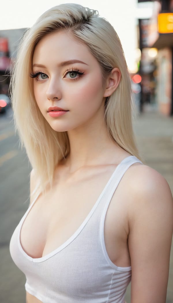 Tags: 21872187, SDXL
{"3": {"inputs": {"seed": 565636604957622, "steps": 32, "cfg": 6.38, "sampler_name": "dpmpp_2m", "scheduler": "karras", "denoise": 1.0, "model": ["27", 0], "positive": ["6", 0], "negative": ["7", 0], "latent_image": ["5", 0]}, "class_type": "KSampler"}, "4": {"inputs": {"ckpt_name": "juggernautxl.safetensors"}, "class_type": "CheckpointLoaderSimple"}, "5": {"inputs": {"width": 768, "height": 1344, "batch_size": 1}, "class_type": "EmptyLatentImage"}, "6": {"inputs": {"text": "26 year old girl, (sexy lips:1.12), (eyelashes:1.14), (temptress:1.14), (detailed face:1.14), (cute:1.02), (beautiful eyes:1.11), (pale skin:1.13), (idol:1.03), (blush:0.97), (double eyelids:1.02), (seductive pose:1.06), (perky ass:1.14), (exposed ass:1.07), (looking back:1.01), (sexy ass:1.06), (thigh gap:1.05), (white tanktop:1.10), busy street, (portra:1.08), (RAW:1.08), (soft lighting:1.07), (natural looking skin:1.03), (detailed skin:1.08), (film:1.04), (textured skin:1.09), (skin fuzz:1.05), (candid cinema:1.09)", "clip": ["27", 1]}, "class_type": "CLIPTextEncode"}, "7": {"inputs": {"text": "(distorted:1.14), (worst quality:1.06), (watermark:1.12), (open mouth:1.10), (bad hands:1.13), (twisted:1.05), (low resolution:1.05)", "clip": ["27", 1]}, "class_type": "CLIPTextEncode"}, "8": {"inputs": {"samples": ["3", 0], "vae": ["4", 2]}, "class_type": "VAEDecode"}, "25": {"inputs": {"lora_name": "nudify_xl.safetensors", "strength_model": 0.17, "strength_clip": 0.37, "model": ["4", 0], "clip": ["4", 1]}, "class_type": "LoraLoader"}, "26": {"inputs": {"lora_name": "shirtlift_SDXL_v2.safetensors", "strength_model": 0.01, "strength_clip": 0.13, "model": ["25", 0], "clip": ["25", 1]}, "class_type": "LoraLoader"}, "27": {"inputs": {"lora_name": "PerfectEyesXL.safetensors", "strength_model": 0.02, "strength_clip": 0.19, "model": ["26", 0], "clip": ["26", 1]}, "class_type": "LoraLoader"}, "30": {"inputs": {"model_name": "4x_NMKD-Superscale-SP_178000_G.pth"}, "class_type": "UpscaleModelLoader"}, "31": {"inputs": {"upscale_model": ["30", 0], "image": ["8", 0]}, "class_type": "ImageUpscaleWithModel"}, "32": {"inputs": {"upscale_method": "lanczos", "scale_by": 0.5, "image": ["31", 0]}, "class_type": "ImageScaleBy"}, "33": {"inputs": {"pixels": ["32", 0], "vae": ["4", 2]}, "class_type": "VAEEncode"}, "34": {"inputs": {"seed": 565636604957622, "steps": 32, "cfg": 6.38, "sampler_name": "dpmpp_2m", "scheduler": "karras", "denoise": 0.3, "model": ["27", 0], "positive": ["6", 0], "negative": ["7", 0], "latent_image": ["33", 0]}, "class_type": "KSampler"}, "36": {"inputs": {"samples": ["34", 0], "vae": ["4", 2]}, "class_type": "VAEDecode"}, "39": {"inputs": {"filename_prefix": "comfyapi-1716436909521", "images": ["36", 0]}, "class_type": "SaveImage"}}