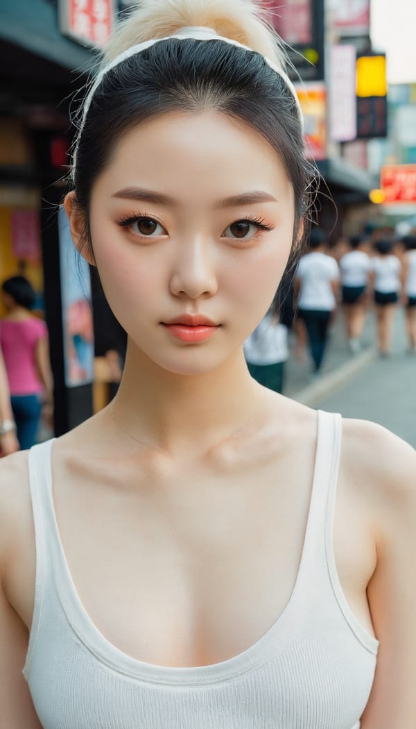 Tags: 21872187, SDXL
{"3": {"inputs": {"seed": 746770272621593, "steps": 64, "cfg": 7.49, "sampler_name": "dpmpp_2m", "scheduler": "karras", "denoise": 1.0, "model": ["27", 0], "positive": ["6", 0], "negative": ["7", 0], "latent_image": ["5", 0]}, "class_type": "KSampler"}, "4": {"inputs": {"ckpt_name": "juggernautxl.safetensors"}, "class_type": "CheckpointLoaderSimple"}, "5": {"inputs": {"width": 768, "height": 1344, "batch_size": 1}, "class_type": "EmptyLatentImage"}, "6": {"inputs": {"text": "18 year old girl, (chinese:1.14), (irish:1.14), (ukrainian:1.06), (korean:0.98), (seductive pose:1.05), (cute:1.09), (temptress:1.06), (idol:1.04), (sexy lips:1.00), (double eyelids:1.08), (pale skin:1.04), (beautiful eyes:1.01), (slim:0.97), (detailed face:1.11), (eyelashes:0.98), (blush:1.03), (seductive facial expression:1.03), (perky ass:0.96), (exposed ass:1.04), (looking back:1.00), (sexy ass:1.09), (thigh gap:1.14), (white tanktop:1.07), busy street, (candid cinema:1.06), (natural looking skin:1.01), (RAW:1.06), (detailed skin:1.05), (soft lighting:1.04), (portra:1.00), (textured skin:1.03), (film:1.07), (skin fuzz:1.06)", "clip": ["27", 1]}, "class_type": "CLIPTextEncode"}, "7": {"inputs": {"text": "(open mouth:1.10), (distorted:1.09), (bad hands:1.06), (worst quality:1.06), (watermark:1.09), (low resolution:1.09), (twisted:1.08)", "clip": ["27", 1]}, "class_type": "CLIPTextEncode"}, "8": {"inputs": {"samples": ["3", 0], "vae": ["4", 2]}, "class_type": "VAEDecode"}, "25": {"inputs": {"lora_name": "nudify_xl.safetensors", "strength_model": 0.07, "strength_clip": 0.11, "model": ["4", 0], "clip": ["4", 1]}, "class_type": "LoraLoader"}, "26": {"inputs": {"lora_name": "shirtlift_SDXL_v2.safetensors", "strength_model": 0.13, "strength_clip": 0.02, "model": ["25", 0], "clip": ["25", 1]}, "class_type": "LoraLoader"}, "27": {"inputs": {"lora_name": "PerfectEyesXL.safetensors", "strength_model": 0.07, "strength_clip": 0.02, "model": ["26", 0], "clip": ["26", 1]}, "class_type": "LoraLoader"}, "30": {"inputs": {"model_name": "4x_NMKD-Superscale-SP_178000_G.pth"}, "class_type": "UpscaleModelLoader"}, "31": {"inputs": {"upscale_model": ["30", 0], "image": ["8", 0]}, "class_type": "ImageUpscaleWithModel"}, "32": {"inputs": {"upscale_method": "lanczos", "scale_by": 0.5, "image": ["31", 0]}, "class_type": "ImageScaleBy"}, "33": {"inputs": {"pixels": ["32", 0], "vae": ["4", 2]}, "class_type": "VAEEncode"}, "34": {"inputs": {"seed": 746770272621593, "steps": 64, "cfg": 7.49, "sampler_name": "dpmpp_2m", "scheduler": "karras", "denoise": 0.3, "model": ["27", 0], "positive": ["6", 0], "negative": ["7", 0], "latent_image": ["33", 0]}, "class_type": "KSampler"}, "36": {"inputs": {"samples": ["34", 0], "vae": ["4", 2]}, "class_type": "VAEDecode"}, "39": {"inputs": {"filename_prefix": "comfyapi-1717543248201", "images": ["36", 0]}, "class_type": "SaveImage"}}