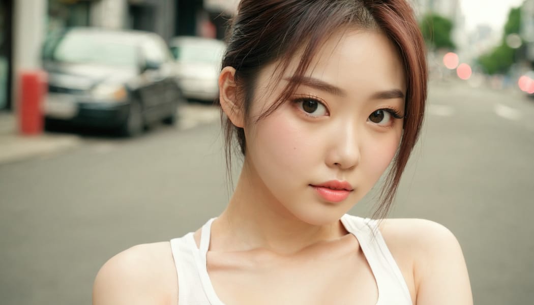 Tags: 21872187, SDXL
{"3": {"inputs": {"seed": 279923681782565, "steps": 64, "cfg": 5.99, "sampler_name": "dpmpp_2m", "scheduler": "karras", "denoise": 1.0, "model": ["27", 0], "positive": ["6", 0], "negative": ["7", 0], "latent_image": ["5", 0]}, "class_type": "KSampler"}, "4": {"inputs": {"ckpt_name": "juggernautxl.safetensors"}, "class_type": "CheckpointLoaderSimple"}, "5": {"inputs": {"width": 1344, "height": 768, "batch_size": 1}, "class_type": "EmptyLatentImage"}, "6": {"inputs": {"text": "24 year old girl, (korean:0.96), (blush:1.13), (pale skin:1.03), (eyelashes:1.04), (idol:1.08), (beautiful eyes:0.96), (slim:0.95), (cute:1.00), (sexy lips:1.14), (detailed face:1.13), (seductive pose:1.01), (seductive facial expression:1.07), (temptress:1.03), (double eyelids:1.12), (perky ass:1.12), (exposed ass:1.00), (looking back:1.01), (sexy ass:1.11), (thigh gap:0.97), (white tanktop:1.11), busy street, (portra:1.04), (natural looking skin:1.00), (soft lighting:1.04), (candid cinema:1.04), (textured skin:1.03), (RAW:1.04), (film:1.09), (skin fuzz:1.02), (detailed skin:1.02)", "clip": ["27", 1]}, "class_type": "CLIPTextEncode"}, "7": {"inputs": {"text": "(open mouth:1.14), (twisted:1.13), (distorted:1.08), (low resolution:1.08), (worst quality:1.10), (watermark:1.14)", "clip": ["27", 1]}, "class_type": "CLIPTextEncode"}, "8": {"inputs": {"samples": ["3", 0], "vae": ["4", 2]}, "class_type": "VAEDecode"}, "25": {"inputs": {"lora_name": "nudify_xl.safetensors", "strength_model": 0.38, "strength_clip": 0.33, "model": ["4", 0], "clip": ["4", 1]}, "class_type": "LoraLoader"}, "26": {"inputs": {"lora_name": "shirtlift_SDXL_v2.safetensors", "strength_model": 0.12, "strength_clip": 0.12, "model": ["25", 0], "clip": ["25", 1]}, "class_type": "LoraLoader"}, "27": {"inputs": {"lora_name": "PerfectEyesXL.safetensors", "strength_model": 0.15, "strength_clip": 0.14, "model": ["26", 0], "clip": ["26", 1]}, "class_type": "LoraLoader"}, "30": {"inputs": {"model_name": "4x_NMKD-Superscale-SP_178000_G.pth"}, "class_type": "UpscaleModelLoader"}, "31": {"inputs": {"upscale_model": ["30", 0], "image": ["8", 0]}, "class_type": "ImageUpscaleWithModel"}, "32": {"inputs": {"upscale_method": "lanczos", "scale_by": 0.5, "image": ["31", 0]}, "class_type": "ImageScaleBy"}, "33": {"inputs": {"pixels": ["32", 0], "vae": ["4", 2]}, "class_type": "VAEEncode"}, "34": {"inputs": {"seed": 279923681782565, "steps": 64, "cfg": 5.99, "sampler_name": "dpmpp_2m", "scheduler": "karras", "denoise": 0.3, "model": ["27", 0], "positive": ["6", 0], "negative": ["7", 0], "latent_image": ["33", 0]}, "class_type": "KSampler"}, "36": {"inputs": {"samples": ["34", 0], "vae": ["4", 2]}, "class_type": "VAEDecode"}, "39": {"inputs": {"filename_prefix": "comfyapi-1726413078505", "images": ["36", 0]}, "class_type": "SaveImage"}}