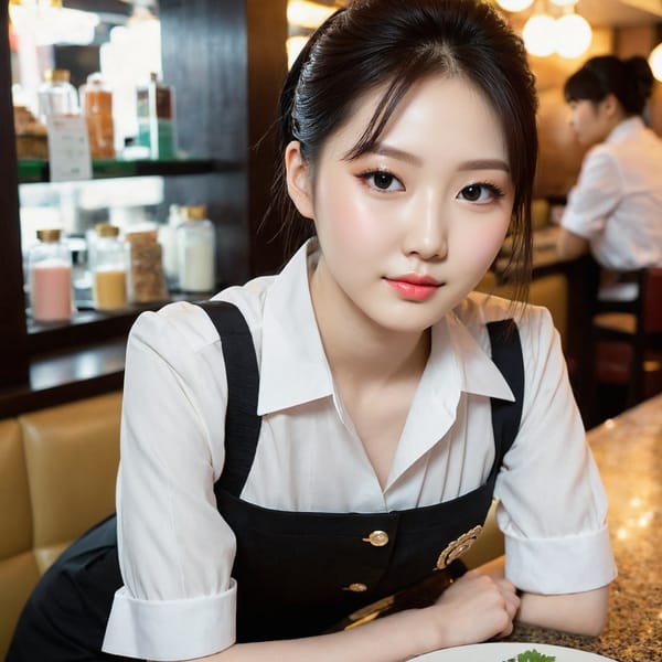 Tags: 21872187, SDXL
{"3": {"inputs": {"seed": 190292199444281, "steps": 64, "cfg": 7.87, "sampler_name": "dpmpp_2m", "scheduler": "karras", "denoise": 1.0, "model": ["27", 0], "positive": ["6", 0], "negative": ["7", 0], "latent_image": ["5", 0]}, "class_type": "KSampler"}, "4": {"inputs": {"ckpt_name": "juggernautXL_v8Rundiffusion.safetensors"}, "class_type": "CheckpointLoaderSimple"}, "5": {"inputs": {"width": 1024, "height": 1024, "batch_size": 1}, "class_type": "EmptyLatentImage"}, "6": {"inputs": {"text": "24 year old girl, (korean:1.10), (japanese:0.96), (russian:1.03), (irish:0.98), (pale skin:1.02), (cute:1.07), (eyelashes:1.09), (seductive pose:1.06), (seductive facial expression:1.05), (double eyelids:1.10), (slim:1.04), (temptress:1.14), (idol:1.06), (detailed face:1.00), (sexy lips:1.09), (beautiful eyes:1.09), (blush:1.08), (on all fours:1.09), (spreading ass cheeks:1.00), (from behind:0.97), (backboob:0.96), (a waitress in uniform:1.07) working at a restaurant, (portra:1.03), (detailed skin:1.05), (candid cinema:1.07), (skin fuzz:1.05), (film:1.07), (soft lighting:1.04), (textured skin:1.05), (RAW:1.09), (natural looking skin:1.08)", "clip": ["27", 1]}, "class_type": "CLIPTextEncode"}, "7": {"inputs": {"text": "(open mouth:1.07), (worst quality:1.06), (watermark:1.10), (bad hands:1.14), (low resolution:1.13), (distorted:1.08), (twisted:1.08)", "clip": ["27", 1]}, "class_type": "CLIPTextEncode"}, "8": {"inputs": {"samples": ["3", 0], "vae": ["4", 2]}, "class_type": "VAEDecode"}, "25": {"inputs": {"lora_name": "nudify_xl.safetensors", "strength_model": 0.09, "strength_clip": 0.05, "model": ["4", 0], "clip": ["4", 1]}, "class_type": "LoraLoader"}, "26": {"inputs": {"lora_name": "shirtlift_SDXL_v2.safetensors", "strength_model": 0.1, "strength_clip": 0.04, "model": ["25", 0], "clip": ["25", 1]}, "class_type": "LoraLoader"}, "27": {"inputs": {"lora_name": "PerfectEyesXL.safetensors", "strength_model": 0.05, "strength_clip": 0.18, "model": ["26", 0], "clip": ["26", 1]}, "class_type": "LoraLoader"}, "30": {"inputs": {"model_name": "4x_NMKD-Superscale-SP_178000_G.pth"}, "class_type": "UpscaleModelLoader"}, "31": {"inputs": {"upscale_model": ["30", 0], "image": ["8", 0]}, "class_type": "ImageUpscaleWithModel"}, "32": {"inputs": {"upscale_method": "lanczos", "scale_by": 0.5, "image": ["31", 0]}, "class_type": "ImageScaleBy"}, "33": {"inputs": {"pixels": ["32", 0], "vae": ["4", 2]}, "class_type": "VAEEncode"}, "34": {"inputs": {"seed": 190292199444281, "steps": 64, "cfg": 7.87, "sampler_name": "dpmpp_2m", "scheduler": "karras", "denoise": 0.3, "model": ["27", 0], "positive": ["6", 0], "negative": ["7", 0], "latent_image": ["33", 0]}, "class_type": "KSampler"}, "36": {"inputs": {"samples": ["34", 0], "vae": ["4", 2]}, "class_type": "VAEDecode"}, "39": {"inputs": {"filename_prefix": "comfyapi-1707923690409", "images": ["36", 0]}, "class_type": "SaveImage"}}