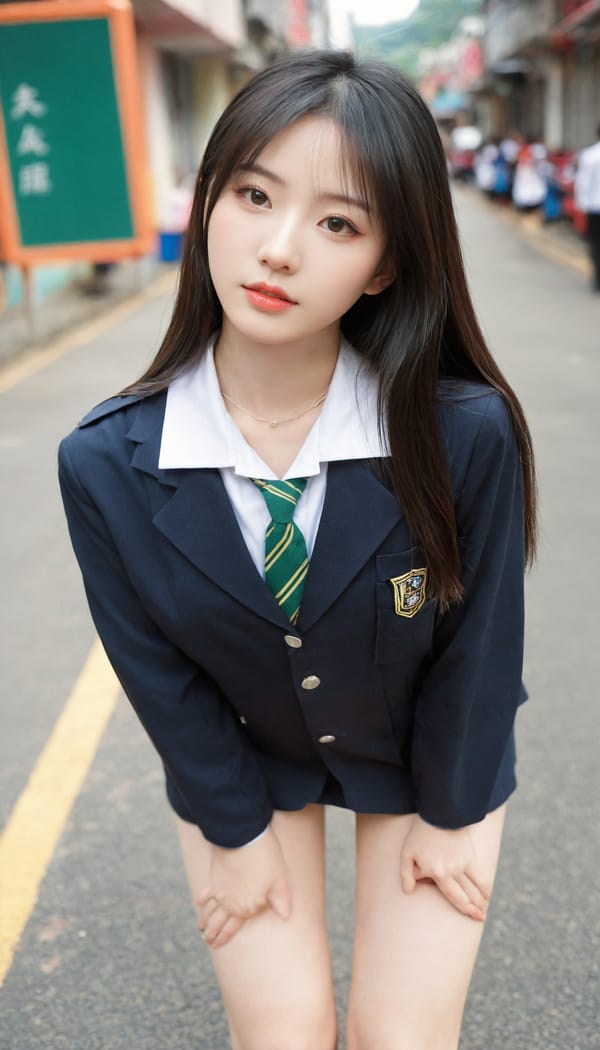 Tags: 21872187, SDXL
{"3": {"inputs": {"seed": 180369426210398, "steps": 64, "cfg": 5.17, "sampler_name": "dpmpp_2m", "scheduler": "karras", "denoise": 1.0, "model": ["27", 0], "positive": ["6", 0], "negative": ["7", 0], "latent_image": ["5", 0]}, "class_type": "KSampler"}, "4": {"inputs": {"ckpt_name": "leosamsHelloworldSDXL_helloworldSDXL32DPO.safetensors"}, "class_type": "CheckpointLoaderSimple"}, "5": {"inputs": {"width": 768, "height": 1344, "batch_size": 1}, "class_type": "EmptyLatentImage"}, "6": {"inputs": {"text": "21 year old girl, (taiwanese:1.11), (chinese:1.03), (irish:1.01), (beautiful eyes:1.04), (slim:0.97), (eyelashes:1.01), (pale skin:0.97), (seductive facial expression:1.14), (sexy lips:1.09), (cute:1.11), (detailed face:1.01), (blush:1.11), (idol:1.02), (temptress:1.10), (seductive pose:0.97), (double eyelids:0.95), (perky ass:0.95), (exposed ass:0.96), (looking back:0.98), (sexy ass:1.02), (thigh gap:0.96), (school uniform:1.14), choker, busy street, (skin fuzz:1.01), (detailed skin:1.05), (candid cinema:1.08), (film:1.09), (RAW:1.03), (soft lighting:1.08), (natural looking skin:1.01), (portra:1.00), (textured skin:1.01)", "clip": ["27", 1]}, "class_type": "CLIPTextEncode"}, "7": {"inputs": {"text": "(low resolution:1.08), (worst quality:1.06), (open mouth:1.09), (watermark:1.14), (twisted:1.14), (distorted:1.11), (bad hands:1.07)", "clip": ["27", 1]}, "class_type": "CLIPTextEncode"}, "8": {"inputs": {"samples": ["3", 0], "vae": ["4", 2]}, "class_type": "VAEDecode"}, "25": {"inputs": {"lora_name": "nudify_xl.safetensors", "strength_model": 0.2, "strength_clip": 0.05, "model": ["4", 0], "clip": ["4", 1]}, "class_type": "LoraLoader"}, "26": {"inputs": {"lora_name": "shirtlift_SDXL_v2.safetensors", "strength_model": 0.11, "strength_clip": 0.18, "model": ["25", 0], "clip": ["25", 1]}, "class_type": "LoraLoader"}, "27": {"inputs": {"lora_name": "PerfectEyesXL.safetensors", "strength_model": 0.15, "strength_clip": 0.09, "model": ["26", 0], "clip": ["26", 1]}, "class_type": "LoraLoader"}, "30": {"inputs": {"model_name": "4x_NMKD-Superscale-SP_178000_G.pth"}, "class_type": "UpscaleModelLoader"}, "31": {"inputs": {"upscale_model": ["30", 0], "image": ["8", 0]}, "class_type": "ImageUpscaleWithModel"}, "32": {"inputs": {"upscale_method": "lanczos", "scale_by": 0.5, "image": ["31", 0]}, "class_type": "ImageScaleBy"}, "33": {"inputs": {"pixels": ["32", 0], "vae": ["4", 2]}, "class_type": "VAEEncode"}, "34": {"inputs": {"seed": 180369426210398, "steps": 64, "cfg": 5.17, "sampler_name": "dpmpp_2m", "scheduler": "karras", "denoise": 0.3, "model": ["27", 0], "positive": ["6", 0], "negative": ["7", 0], "latent_image": ["33", 0]}, "class_type": "KSampler"}, "36": {"inputs": {"samples": ["34", 0], "vae": ["4", 2]}, "class_type": "VAEDecode"}, "39": {"inputs": {"filename_prefix": "comfyapi-1707994624096", "images": ["36", 0]}, "class_type": "SaveImage"}}