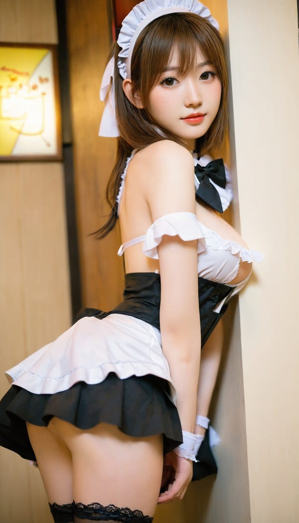 Tags: 21872187, SDXL
{"3": {"inputs": {"seed": 117505247447373, "steps": 32, "cfg": 7.54, "sampler_name": "dpmpp_2m", "scheduler": "karras", "denoise": 1.0, "model": ["27", 0], "positive": ["6", 0], "negative": ["7", 0], "latent_image": ["5", 0]}, "class_type": "KSampler"}, "4": {"inputs": {"ckpt_name": "helloworldxl.safetensors"}, "class_type": "CheckpointLoaderSimple"}, "5": {"inputs": {"width": 768, "height": 1344, "batch_size": 1}, "class_type": "EmptyLatentImage"}, "6": {"inputs": {"text": "22 year old girl, (japanese:1.11), (korean:1.03), (double eyelids:1.01), (beautiful eyes:1.07), (slim:1.04), (pale skin:1.01), (seductive pose:1.07), (idol:1.01), (temptress:0.96), (seductive facial expression:0.96), (cute:1.04), (detailed face:1.11), (blush:1.08), (sexy lips:1.13), (eyelashes:1.11), (perky ass:0.99), (exposed ass:1.03), (looking back:0.96), (sexy ass:1.02), (thigh gap:1.07), in a (skimpy maid costume:1.09) working at a maid cafe, choker, bowtie, headband, pleated skirt, (skin fuzz:1.06), (detailed skin:1.06), (portra:1.02), (soft lighting:1.08), (textured skin:1.08), (candid cinema:1.01), (RAW:1.08), (film:1.08), (natural looking skin:1.04)", "clip": ["27", 1]}, "class_type": "CLIPTextEncode"}, "7": {"inputs": {"text": "(worst quality:1.11), (open mouth:1.09), (twisted:1.05), (low resolution:1.11), (bad hands:1.06), (watermark:1.07), (distorted:1.06)", "clip": ["27", 1]}, "class_type": "CLIPTextEncode"}, "8": {"inputs": {"samples": ["3", 0], "vae": ["4", 2]}, "class_type": "VAEDecode"}, "25": {"inputs": {"lora_name": "nudify_xl.safetensors", "strength_model": 0.2, "strength_clip": 0.09, "model": ["4", 0], "clip": ["4", 1]}, "class_type": "LoraLoader"}, "26": {"inputs": {"lora_name": "shirtlift_SDXL_v2.safetensors", "strength_model": 0.18, "strength_clip": 0.1, "model": ["25", 0], "clip": ["25", 1]}, "class_type": "LoraLoader"}, "27": {"inputs": {"lora_name": "PerfectEyesXL.safetensors", "strength_model": 0.09, "strength_clip": 0.03, "model": ["26", 0], "clip": ["26", 1]}, "class_type": "LoraLoader"}, "30": {"inputs": {"model_name": "4x_NMKD-Superscale-SP_178000_G.pth"}, "class_type": "UpscaleModelLoader"}, "31": {"inputs": {"upscale_model": ["30", 0], "image": ["8", 0]}, "class_type": "ImageUpscaleWithModel"}, "32": {"inputs": {"upscale_method": "lanczos", "scale_by": 0.5, "image": ["31", 0]}, "class_type": "ImageScaleBy"}, "33": {"inputs": {"pixels": ["32", 0], "vae": ["4", 2]}, "class_type": "VAEEncode"}, "34": {"inputs": {"seed": 117505247447373, "steps": 32, "cfg": 7.54, "sampler_name": "dpmpp_2m", "scheduler": "karras", "denoise": 0.3, "model": ["27", 0], "positive": ["6", 0], "negative": ["7", 0], "latent_image": ["33", 0]}, "class_type": "KSampler"}, "36": {"inputs": {"samples": ["34", 0], "vae": ["4", 2]}, "class_type": "VAEDecode"}, "39": {"inputs": {"filename_prefix": "comfyapi-1713236089087", "images": ["36", 0]}, "class_type": "SaveImage"}}