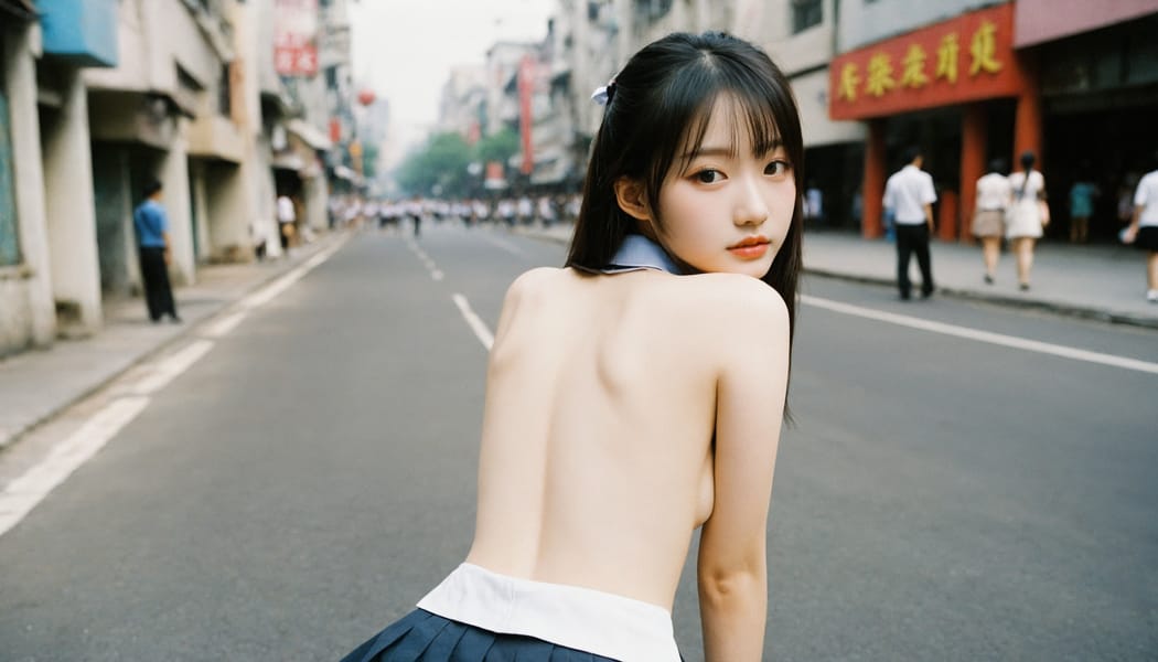 Tags: 21872187, SDXL
{"3": {"inputs": {"seed": 407797222265543, "steps": 64, "cfg": 6.86, "sampler_name": "dpmpp_2m", "scheduler": "karras", "denoise": 1.0, "model": ["27", 0], "positive": ["6", 0], "negative": ["7", 0], "latent_image": ["5", 0]}, "class_type": "KSampler"}, "4": {"inputs": {"ckpt_name": "helloworldxl.safetensors"}, "class_type": "CheckpointLoaderSimple"}, "5": {"inputs": {"width": 1344, "height": 768, "batch_size": 1}, "class_type": "EmptyLatentImage"}, "6": {"inputs": {"text": "20 year old girl, (chinese:1.01), (blush:1.13), (sexy lips:1.05), (idol:1.02), (double eyelids:1.13), (pale skin:0.96), (seductive pose:1.13), (detailed face:1.03), (temptress:1.04), (beautiful eyes:0.99), (seductive facial expression:1.09), (slim:1.02), (cute:1.05), (on all fours:0.99), (spreading ass cheeks:1.09), (from behind:0.97), (backboob:1.09), (school uniform:1.02), choker, busy street, (portra:1.07), (detailed skin:1.01), (candid cinema:1.08), (film:1.01), (textured skin:1.02), (soft lighting:1.03), (skin fuzz:1.00), (natural looking skin:1.00), (RAW:1.00)", "clip": ["27", 1]}, "class_type": "CLIPTextEncode"}, "7": {"inputs": {"text": "(watermark:1.14), (twisted:1.07), (low resolution:1.06), (bad hands:1.05), (open mouth:1.11), (distorted:1.08), (worst quality:1.05)", "clip": ["27", 1]}, "class_type": "CLIPTextEncode"}, "8": {"inputs": {"samples": ["3", 0], "vae": ["4", 2]}, "class_type": "VAEDecode"}, "25": {"inputs": {"lora_name": "nudify_xl.safetensors", "strength_model": 0.36, "strength_clip": 0.2, "model": ["4", 0], "clip": ["4", 1]}, "class_type": "LoraLoader"}, "26": {"inputs": {"lora_name": "shirtlift_SDXL_v2.safetensors", "strength_model": 0.13, "strength_clip": 0.03, "model": ["25", 0], "clip": ["25", 1]}, "class_type": "LoraLoader"}, "27": {"inputs": {"lora_name": "PerfectEyesXL.safetensors", "strength_model": 0.02, "strength_clip": 0.17, "model": ["26", 0], "clip": ["26", 1]}, "class_type": "LoraLoader"}, "30": {"inputs": {"model_name": "4x_NMKD-Superscale-SP_178000_G.pth"}, "class_type": "UpscaleModelLoader"}, "31": {"inputs": {"upscale_model": ["30", 0], "image": ["8", 0]}, "class_type": "ImageUpscaleWithModel"}, "32": {"inputs": {"upscale_method": "lanczos", "scale_by": 0.5, "image": ["31", 0]}, "class_type": "ImageScaleBy"}, "33": {"inputs": {"pixels": ["32", 0], "vae": ["4", 2]}, "class_type": "VAEEncode"}, "34": {"inputs": {"seed": 407797222265543, "steps": 64, "cfg": 6.86, "sampler_name": "dpmpp_2m", "scheduler": "karras", "denoise": 0.3, "model": ["27", 0], "positive": ["6", 0], "negative": ["7", 0], "latent_image": ["33", 0]}, "class_type": "KSampler"}, "36": {"inputs": {"samples": ["34", 0], "vae": ["4", 2]}, "class_type": "VAEDecode"}, "39": {"inputs": {"filename_prefix": "comfyapi-1715949385235", "images": ["36", 0]}, "class_type": "SaveImage"}}