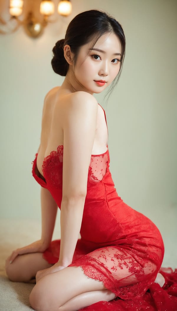 Tags: 21872187, SDXL
{"3": {"inputs": {"seed": 283510966977102, "steps": 32, "cfg": 5.38, "sampler_name": "dpmpp_2m", "scheduler": "karras", "denoise": 1.0, "model": ["27", 0], "positive": ["6", 0], "negative": ["7", 0], "latent_image": ["5", 0]}, "class_type": "KSampler"}, "4": {"inputs": {"ckpt_name": "juggernautxl.safetensors"}, "class_type": "CheckpointLoaderSimple"}, "5": {"inputs": {"width": 768, "height": 1344, "batch_size": 1}, "class_type": "EmptyLatentImage"}, "6": {"inputs": {"text": "25 year old girl, (chinese:0.96), (irish:1.05), (japanese:1.03), (seductive pose:1.02), (slim:1.02), (detailed face:0.97), (beautiful eyes:1.01), (double eyelids:1.06), (eyelashes:1.08), (temptress:1.10), (cute:1.04), (sexy lips:1.14), (idol:0.98), (blush:1.00), (seductive facial expression:1.11), (pale skin:0.99), (on all fours:1.12), (spreading ass cheeks:1.14), (from behind:0.99), (backboob:1.00), (wearing a low-cut red dress:1.00) at a ballroom, (skin fuzz:1.04), (soft lighting:1.04), (textured skin:1.03), (film:1.07), (portra:1.01), (candid cinema:1.06), (natural looking skin:1.02), (detailed skin:1.04), (RAW:1.04)", "clip": ["27", 1]}, "class_type": "CLIPTextEncode"}, "7": {"inputs": {"text": "(distorted:1.11), (open mouth:1.12), (twisted:1.07), (low resolution:1.10), (bad hands:1.08), (watermark:1.09), (worst quality:1.11)", "clip": ["27", 1]}, "class_type": "CLIPTextEncode"}, "8": {"inputs": {"samples": ["3", 0], "vae": ["4", 2]}, "class_type": "VAEDecode"}, "25": {"inputs": {"lora_name": "nudify_xl.safetensors", "strength_model": 0.22, "strength_clip": 0.3, "model": ["4", 0], "clip": ["4", 1]}, "class_type": "LoraLoader"}, "26": {"inputs": {"lora_name": "shirtlift_SDXL_v2.safetensors", "strength_model": 0.02, "strength_clip": 0.07, "model": ["25", 0], "clip": ["25", 1]}, "class_type": "LoraLoader"}, "27": {"inputs": {"lora_name": "PerfectEyesXL.safetensors", "strength_model": 0.18, "strength_clip": 0.04, "model": ["26", 0], "clip": ["26", 1]}, "class_type": "LoraLoader"}, "30": {"inputs": {"model_name": "4x_NMKD-Superscale-SP_178000_G.pth"}, "class_type": "UpscaleModelLoader"}, "31": {"inputs": {"upscale_model": ["30", 0], "image": ["8", 0]}, "class_type": "ImageUpscaleWithModel"}, "32": {"inputs": {"upscale_method": "lanczos", "scale_by": 0.5, "image": ["31", 0]}, "class_type": "ImageScaleBy"}, "33": {"inputs": {"pixels": ["32", 0], "vae": ["4", 2]}, "class_type": "VAEEncode"}, "34": {"inputs": {"seed": 283510966977102, "steps": 32, "cfg": 5.38, "sampler_name": "dpmpp_2m", "scheduler": "karras", "denoise": 0.3, "model": ["27", 0], "positive": ["6", 0], "negative": ["7", 0], "latent_image": ["33", 0]}, "class_type": "KSampler"}, "36": {"inputs": {"samples": ["34", 0], "vae": ["4", 2]}, "class_type": "VAEDecode"}, "39": {"inputs": {"filename_prefix": "comfyapi-1731406538193", "images": ["36", 0]}, "class_type": "SaveImage"}}