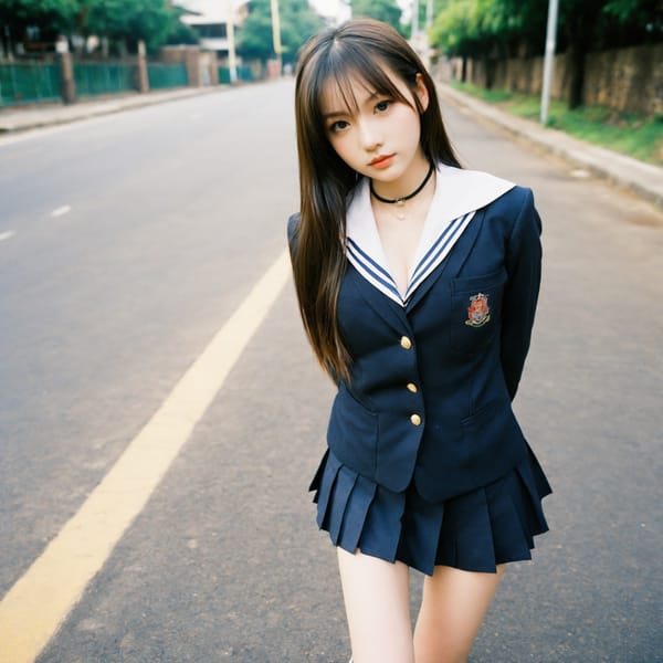 Tags: 21872187, SDXL
{"3": {"inputs": {"seed": 846759111662767, "steps": 32, "cfg": 7.27, "sampler_name": "dpmpp_2m", "scheduler": "karras", "denoise": 1.0, "model": ["27", 0], "positive": ["6", 0], "negative": ["7", 0], "latent_image": ["5", 0]}, "class_type": "KSampler"}, "4": {"inputs": {"ckpt_name": "helloworldxl.safetensors"}, "class_type": "CheckpointLoaderSimple"}, "5": {"inputs": {"width": 1024, "height": 1024, "batch_size": 1}, "class_type": "EmptyLatentImage"}, "6": {"inputs": {"text": "18 year old girl, (slim:1.11), (idol:1.11), (seductive facial expression:1.00), (blush:1.06), (double eyelids:1.11), (eyelashes:1.11), (beautiful eyes:1.05), (pale skin:1.04), (cute:1.04), (sexy lips:0.97), (seductive pose:0.98), (detailed face:0.97), (temptress:0.97), (in a seductive pose:1.00), (large perky breasts:1.10), (cleavage:1.00), (thigh gap:1.01), (school uniform:1.09), choker, busy street, (film:1.02), (soft lighting:1.03), (skin fuzz:1.08), (natural looking skin:1.03), (RAW:1.08), (candid cinema:1.01), (portra:1.03), (textured skin:1.02), (detailed skin:1.04)", "clip": ["27", 1]}, "class_type": "CLIPTextEncode"}, "7": {"inputs": {"text": "(bad hands:1.11), (low resolution:1.08), (worst quality:1.07), (twisted:1.07), (open mouth:1.10), (distorted:1.13), (watermark:1.05)", "clip": ["27", 1]}, "class_type": "CLIPTextEncode"}, "8": {"inputs": {"samples": ["3", 0], "vae": ["4", 2]}, "class_type": "VAEDecode"}, "25": {"inputs": {"lora_name": "nudify_xl.safetensors", "strength_model": 0.05, "strength_clip": 0.09, "model": ["4", 0], "clip": ["4", 1]}, "class_type": "LoraLoader"}, "26": {"inputs": {"lora_name": "shirtlift_SDXL_v2.safetensors", "strength_model": 0.18, "strength_clip": 0.02, "model": ["25", 0], "clip": ["25", 1]}, "class_type": "LoraLoader"}, "27": {"inputs": {"lora_name": "PerfectEyesXL.safetensors", "strength_model": 0.05, "strength_clip": 0.04, "model": ["26", 0], "clip": ["26", 1]}, "class_type": "LoraLoader"}, "30": {"inputs": {"model_name": "4x_NMKD-Superscale-SP_178000_G.pth"}, "class_type": "UpscaleModelLoader"}, "31": {"inputs": {"upscale_model": ["30", 0], "image": ["8", 0]}, "class_type": "ImageUpscaleWithModel"}, "32": {"inputs": {"upscale_method": "lanczos", "scale_by": 0.5, "image": ["31", 0]}, "class_type": "ImageScaleBy"}, "33": {"inputs": {"pixels": ["32", 0], "vae": ["4", 2]}, "class_type": "VAEEncode"}, "34": {"inputs": {"seed": 846759111662767, "steps": 32, "cfg": 7.27, "sampler_name": "dpmpp_2m", "scheduler": "karras", "denoise": 0.3, "model": ["27", 0], "positive": ["6", 0], "negative": ["7", 0], "latent_image": ["33", 0]}, "class_type": "KSampler"}, "36": {"inputs": {"samples": ["34", 0], "vae": ["4", 2]}, "class_type": "VAEDecode"}, "39": {"inputs": {"filename_prefix": "comfyapi-1713354912715", "images": ["36", 0]}, "class_type": "SaveImage"}}