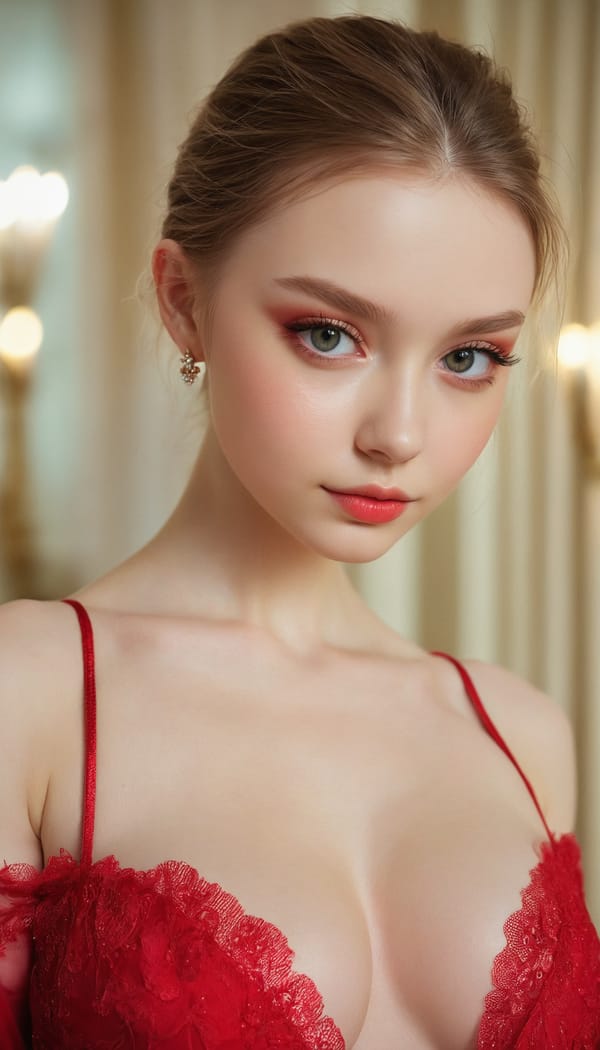 Tags: 21872187, SDXL
{"3": {"inputs": {"seed": 956765712800907, "steps": 64, "cfg": 5.28, "sampler_name": "dpmpp_2m", "scheduler": "karras", "denoise": 1.0, "model": ["27", 0], "positive": ["6", 0], "negative": ["7", 0], "latent_image": ["5", 0]}, "class_type": "KSampler"}, "4": {"inputs": {"ckpt_name": "juggernautxl.safetensors"}, "class_type": "CheckpointLoaderSimple"}, "5": {"inputs": {"width": 768, "height": 1344, "batch_size": 1}, "class_type": "EmptyLatentImage"}, "6": {"inputs": {"text": "19 year old girl, (ukrainian:1.14), (double eyelids:1.14), (beautiful eyes:1.11), (seductive facial expression:0.97), (eyelashes:1.13), (pale skin:1.07), (slim:1.02), (cute:0.98), (idol:1.13), (sexy lips:1.01), (temptress:1.10), (seductive pose:1.03), (blush:1.00), (on all fours:0.97), (spreading ass cheeks:1.01), (from behind:1.09), (backboob:1.04), (wearing a low-cut red dress:0.97) at a ballroom, (detailed skin:1.05), (portra:1.09), (soft lighting:1.04), (candid cinema:1.02), (RAW:1.00), (natural looking skin:1.07), (film:1.00), (textured skin:1.02), (skin fuzz:1.06)", "clip": ["27", 1]}, "class_type": "CLIPTextEncode"}, "7": {"inputs": {"text": "(open mouth:1.05), (watermark:1.11), (worst quality:1.08), (bad hands:1.14), (distorted:1.08), (low resolution:1.13), (twisted:1.07)", "clip": ["27", 1]}, "class_type": "CLIPTextEncode"}, "8": {"inputs": {"samples": ["3", 0], "vae": ["4", 2]}, "class_type": "VAEDecode"}, "25": {"inputs": {"lora_name": "nudify_xl.safetensors", "strength_model": 0.09, "strength_clip": 0.27, "model": ["4", 0], "clip": ["4", 1]}, "class_type": "LoraLoader"}, "26": {"inputs": {"lora_name": "shirtlift_SDXL_v2.safetensors", "strength_model": 0.08, "strength_clip": 0.11, "model": ["25", 0], "clip": ["25", 1]}, "class_type": "LoraLoader"}, "27": {"inputs": {"lora_name": "PerfectEyesXL.safetensors", "strength_model": 0.02, "strength_clip": 0.09, "model": ["26", 0], "clip": ["26", 1]}, "class_type": "LoraLoader"}, "30": {"inputs": {"model_name": "4x_NMKD-Superscale-SP_178000_G.pth"}, "class_type": "UpscaleModelLoader"}, "31": {"inputs": {"upscale_model": ["30", 0], "image": ["8", 0]}, "class_type": "ImageUpscaleWithModel"}, "32": {"inputs": {"upscale_method": "lanczos", "scale_by": 0.5, "image": ["31", 0]}, "class_type": "ImageScaleBy"}, "33": {"inputs": {"pixels": ["32", 0], "vae": ["4", 2]}, "class_type": "VAEEncode"}, "34": {"inputs": {"seed": 956765712800907, "steps": 64, "cfg": 5.28, "sampler_name": "dpmpp_2m", "scheduler": "karras", "denoise": 0.3, "model": ["27", 0], "positive": ["6", 0], "negative": ["7", 0], "latent_image": ["33", 0]}, "class_type": "KSampler"}, "36": {"inputs": {"samples": ["34", 0], "vae": ["4", 2]}, "class_type": "VAEDecode"}, "39": {"inputs": {"filename_prefix": "comfyapi-1714865021800", "images": ["36", 0]}, "class_type": "SaveImage"}}