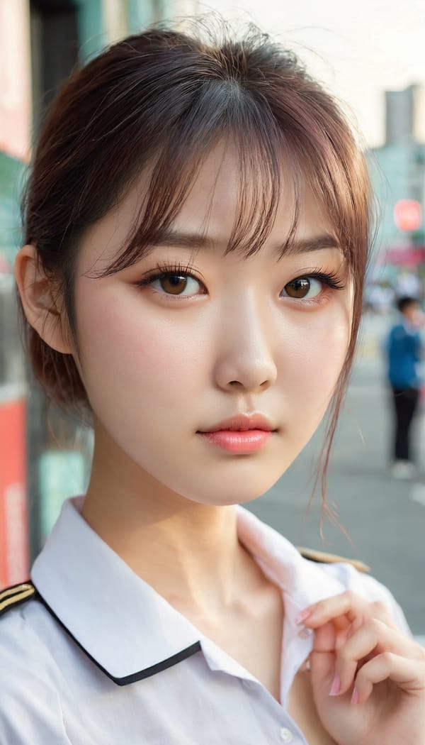 Tags: 21872187, SDXL
{"3": {"inputs": {"seed": 609742588894761, "steps": 32, "cfg": 6.92, "sampler_name": "dpmpp_2m", "scheduler": "karras", "denoise": 1.0, "model": ["27", 0], "positive": ["6", 0], "negative": ["7", 0], "latent_image": ["5", 0]}, "class_type": "KSampler"}, "4": {"inputs": {"ckpt_name": "juggernautxl.safetensors"}, "class_type": "CheckpointLoaderSimple"}, "5": {"inputs": {"width": 768, "height": 1344, "batch_size": 1}, "class_type": "EmptyLatentImage"}, "6": {"inputs": {"text": "23 year old girl, (korean:1.07), (russian:1.07), (japanese:1.01), (ukrainian:1.13), (sexy lips:1.06), (beautiful eyes:1.06), (temptress:1.10), (blush:1.07), (seductive facial expression:1.12), (seductive pose:1.04), (eyelashes:0.97), (double eyelids:1.01), (cute:1.07), (idol:1.11), (slim:0.95), (pale skin:0.99), (detailed face:1.08), (in a seductive pose:1.00), (large perky breasts:1.05), (cleavage:0.96), (thigh gap:0.98), (school uniform:1.10), choker, busy street, (skin fuzz:1.03), (portra:1.07), (candid cinema:1.05), (textured skin:1.06), (film:1.00), (detailed skin:1.05), (RAW:1.03), (soft lighting:1.05), (natural looking skin:1.01)", "clip": ["27", 1]}, "class_type": "CLIPTextEncode"}, "7": {"inputs": {"text": "(worst quality:1.06), (distorted:1.13), (low resolution:1.08), (twisted:1.11), (bad hands:1.13), (watermark:1.14), (open mouth:1.08)", "clip": ["27", 1]}, "class_type": "CLIPTextEncode"}, "8": {"inputs": {"samples": ["3", 0], "vae": ["4", 2]}, "class_type": "VAEDecode"}, "25": {"inputs": {"lora_name": "nudify_xl.safetensors", "strength_model": 0.13, "strength_clip": 0.0, "model": ["4", 0], "clip": ["4", 1]}, "class_type": "LoraLoader"}, "26": {"inputs": {"lora_name": "shirtlift_SDXL_v2.safetensors", "strength_model": 0.18, "strength_clip": 0.02, "model": ["25", 0], "clip": ["25", 1]}, "class_type": "LoraLoader"}, "27": {"inputs": {"lora_name": "PerfectEyesXL.safetensors", "strength_model": 0.18, "strength_clip": 0.16, "model": ["26", 0], "clip": ["26", 1]}, "class_type": "LoraLoader"}, "30": {"inputs": {"model_name": "4x_NMKD-Superscale-SP_178000_G.pth"}, "class_type": "UpscaleModelLoader"}, "31": {"inputs": {"upscale_model": ["30", 0], "image": ["8", 0]}, "class_type": "ImageUpscaleWithModel"}, "32": {"inputs": {"upscale_method": "lanczos", "scale_by": 0.5, "image": ["31", 0]}, "class_type": "ImageScaleBy"}, "33": {"inputs": {"pixels": ["32", 0], "vae": ["4", 2]}, "class_type": "VAEEncode"}, "34": {"inputs": {"seed": 609742588894761, "steps": 32, "cfg": 6.92, "sampler_name": "dpmpp_2m", "scheduler": "karras", "denoise": 0.3, "model": ["27", 0], "positive": ["6", 0], "negative": ["7", 0], "latent_image": ["33", 0]}, "class_type": "KSampler"}, "36": {"inputs": {"samples": ["34", 0], "vae": ["4", 2]}, "class_type": "VAEDecode"}, "39": {"inputs": {"filename_prefix": "comfyapi-1714177644920", "images": ["36", 0]}, "class_type": "SaveImage"}}