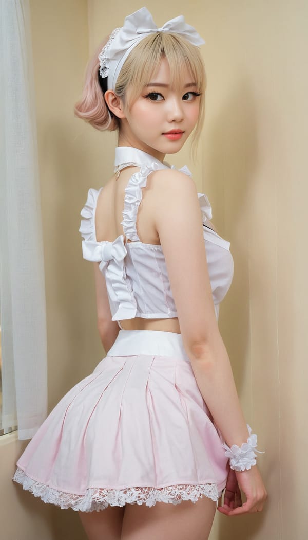 Tags: 21872187, SDXL
{"3": {"inputs": {"seed": 650069048558776, "steps": 32, "cfg": 6.99, "sampler_name": "dpmpp_2m", "scheduler": "karras", "denoise": 1.0, "model": ["27", 0], "positive": ["6", 0], "negative": ["7", 0], "latent_image": ["5", 0]}, "class_type": "KSampler"}, "4": {"inputs": {"ckpt_name": "juggernautxl.safetensors"}, "class_type": "CheckpointLoaderSimple"}, "5": {"inputs": {"width": 768, "height": 1344, "batch_size": 1}, "class_type": "EmptyLatentImage"}, "6": {"inputs": {"text": "19 year old girl, (seductive pose:1.05), (cute:1.03), (idol:1.01), (detailed face:0.97), (sexy lips:1.08), (pale skin:1.09), (slim:1.04), (double eyelids:1.05), (seductive facial expression:1.00), (blush:1.02), (temptress:1.03), (eyelashes:1.14), (beautiful eyes:1.01), (on all fours:0.97), (spreading ass cheeks:1.13), (from behind:0.99), (backboob:1.14), in a (skimpy maid costume:1.01) working at a maid cafe, choker, bowtie, headband, pleated skirt, (detailed skin:1.00), (soft lighting:1.00), (textured skin:1.01), (skin fuzz:1.00), (RAW:1.03), (film:1.02), (portra:1.07), (candid cinema:1.00), (natural looking skin:1.09)", "clip": ["27", 1]}, "class_type": "CLIPTextEncode"}, "7": {"inputs": {"text": "(distorted:1.11), (watermark:1.08), (bad hands:1.13), (open mouth:1.14), (twisted:1.13), (low resolution:1.14), (worst quality:1.05)", "clip": ["27", 1]}, "class_type": "CLIPTextEncode"}, "8": {"inputs": {"samples": ["3", 0], "vae": ["4", 2]}, "class_type": "VAEDecode"}, "25": {"inputs": {"lora_name": "nudify_xl.safetensors", "strength_model": 0.02, "strength_clip": 0.35, "model": ["4", 0], "clip": ["4", 1]}, "class_type": "LoraLoader"}, "26": {"inputs": {"lora_name": "shirtlift_SDXL_v2.safetensors", "strength_model": 0.03, "strength_clip": 0.16, "model": ["25", 0], "clip": ["25", 1]}, "class_type": "LoraLoader"}, "27": {"inputs": {"lora_name": "PerfectEyesXL.safetensors", "strength_model": 0.05, "strength_clip": 0.06, "model": ["26", 0], "clip": ["26", 1]}, "class_type": "LoraLoader"}, "30": {"inputs": {"model_name": "4x_NMKD-Superscale-SP_178000_G.pth"}, "class_type": "UpscaleModelLoader"}, "31": {"inputs": {"upscale_model": ["30", 0], "image": ["8", 0]}, "class_type": "ImageUpscaleWithModel"}, "32": {"inputs": {"upscale_method": "lanczos", "scale_by": 0.5, "image": ["31", 0]}, "class_type": "ImageScaleBy"}, "33": {"inputs": {"pixels": ["32", 0], "vae": ["4", 2]}, "class_type": "VAEEncode"}, "34": {"inputs": {"seed": 650069048558776, "steps": 32, "cfg": 6.99, "sampler_name": "dpmpp_2m", "scheduler": "karras", "denoise": 0.3, "model": ["27", 0], "positive": ["6", 0], "negative": ["7", 0], "latent_image": ["33", 0]}, "class_type": "KSampler"}, "36": {"inputs": {"samples": ["34", 0], "vae": ["4", 2]}, "class_type": "VAEDecode"}, "39": {"inputs": {"filename_prefix": "comfyapi-1723835275523", "images": ["36", 0]}, "class_type": "SaveImage"}}