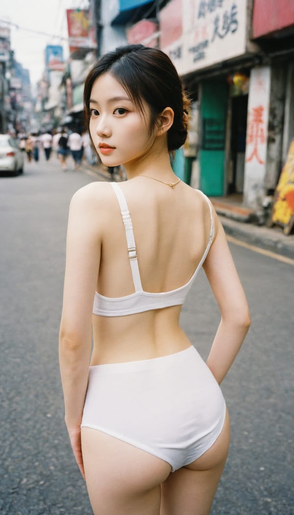 Tags: 21872187, SDXL
{"3": {"inputs": {"seed": 886344747572636, "steps": 32, "cfg": 5.09, "sampler_name": "dpmpp_2m", "scheduler": "karras", "denoise": 1.0, "model": ["27", 0], "positive": ["6", 0], "negative": ["7", 0], "latent_image": ["5", 0]}, "class_type": "KSampler"}, "4": {"inputs": {"ckpt_name": "helloworldxl.safetensors"}, "class_type": "CheckpointLoaderSimple"}, "5": {"inputs": {"width": 768, "height": 1344, "batch_size": 1}, "class_type": "EmptyLatentImage"}, "6": {"inputs": {"text": "18 year old girl, (taiwanese:1.11), (beautiful eyes:0.95), (eyelashes:1.11), (idol:1.00), (seductive pose:1.13), (blush:1.03), (cute:1.08), (temptress:1.09), (slim:1.03), (sexy lips:1.10), (double eyelids:1.04), (pale skin:1.05), (perky ass:1.09), (exposed ass:1.08), (looking back:1.03), (sexy ass:1.01), (thigh gap:0.97), (white tanktop:0.96), busy street, (RAW:1.09), (candid cinema:1.07), (soft lighting:1.02), (film:1.02), (detailed skin:1.00), (natural looking skin:1.06), (portra:1.00), (textured skin:1.02), (skin fuzz:1.02)", "clip": ["27", 1]}, "class_type": "CLIPTextEncode"}, "7": {"inputs": {"text": "(distorted:1.09), (open mouth:1.05), (watermark:1.12), (bad hands:1.07), (low resolution:1.14), (worst quality:1.12), (twisted:1.08)", "clip": ["27", 1]}, "class_type": "CLIPTextEncode"}, "8": {"inputs": {"samples": ["3", 0], "vae": ["4", 2]}, "class_type": "VAEDecode"}, "25": {"inputs": {"lora_name": "nudify_xl.safetensors", "strength_model": 0.09, "strength_clip": 0.18, "model": ["4", 0], "clip": ["4", 1]}, "class_type": "LoraLoader"}, "26": {"inputs": {"lora_name": "shirtlift_SDXL_v2.safetensors", "strength_model": 0.1, "strength_clip": 0.19, "model": ["25", 0], "clip": ["25", 1]}, "class_type": "LoraLoader"}, "27": {"inputs": {"lora_name": "PerfectEyesXL.safetensors", "strength_model": 0.02, "strength_clip": 0.09, "model": ["26", 0], "clip": ["26", 1]}, "class_type": "LoraLoader"}, "30": {"inputs": {"model_name": "4x_NMKD-Superscale-SP_178000_G.pth"}, "class_type": "UpscaleModelLoader"}, "31": {"inputs": {"upscale_model": ["30", 0], "image": ["8", 0]}, "class_type": "ImageUpscaleWithModel"}, "32": {"inputs": {"upscale_method": "lanczos", "scale_by": 0.5, "image": ["31", 0]}, "class_type": "ImageScaleBy"}, "33": {"inputs": {"pixels": ["32", 0], "vae": ["4", 2]}, "class_type": "VAEEncode"}, "34": {"inputs": {"seed": 886344747572636, "steps": 32, "cfg": 5.09, "sampler_name": "dpmpp_2m", "scheduler": "karras", "denoise": 0.3, "model": ["27", 0], "positive": ["6", 0], "negative": ["7", 0], "latent_image": ["33", 0]}, "class_type": "KSampler"}, "36": {"inputs": {"samples": ["34", 0], "vae": ["4", 2]}, "class_type": "VAEDecode"}, "39": {"inputs": {"filename_prefix": "comfyapi-1724248547942", "images": ["36", 0]}, "class_type": "SaveImage"}}