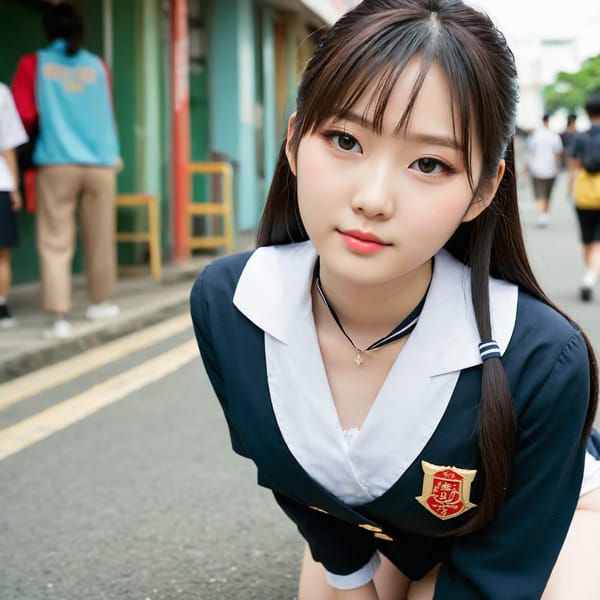 Tags: 21872187, SDXL
{"3": {"inputs": {"seed": 360160442863037, "steps": 64, "cfg": 7.55, "sampler_name": "dpmpp_2m", "scheduler": "karras", "denoise": 1.0, "model": ["27", 0], "positive": ["6", 0], "negative": ["7", 0], "latent_image": ["5", 0]}, "class_type": "KSampler"}, "4": {"inputs": {"ckpt_name": "juggernautXL_v8Rundiffusion.safetensors"}, "class_type": "CheckpointLoaderSimple"}, "5": {"inputs": {"width": 1024, "height": 1024, "batch_size": 1}, "class_type": "EmptyLatentImage"}, "6": {"inputs": {"text": "18 year old girl, (japanese:1.09), (taiwanese:1.10), (blush:1.06), (beautiful eyes:1.00), (idol:0.97), (seductive facial expression:1.14), (eyelashes:1.10), (pale skin:1.06), (temptress:0.96), (seductive pose:0.96), (detailed face:1.14), (cute:0.97), (slim:1.14), (double eyelids:1.07), (sexy lips:0.96), (on all fours:1.07), (spreading ass cheeks:1.01), (from behind:0.97), (backboob:1.00), (school uniform:1.11), choker, busy street, (natural looking skin:1.04), (RAW:1.04), (detailed skin:1.09), (portra:1.08), (soft lighting:1.05), (film:1.08), (candid cinema:1.06), (textured skin:1.05), (skin fuzz:1.04)", "clip": ["27", 1]}, "class_type": "CLIPTextEncode"}, "7": {"inputs": {"text": "(open mouth:1.08), (low resolution:1.07), (watermark:1.14), (bad hands:1.07), (distorted:1.10), (worst quality:1.12), (twisted:1.11)", "clip": ["27", 1]}, "class_type": "CLIPTextEncode"}, "8": {"inputs": {"samples": ["3", 0], "vae": ["4", 2]}, "class_type": "VAEDecode"}, "25": {"inputs": {"lora_name": "nudify_xl.safetensors", "strength_model": 0.3, "strength_clip": 0.14, "model": ["4", 0], "clip": ["4", 1]}, "class_type": "LoraLoader"}, "26": {"inputs": {"lora_name": "shirtlift_SDXL_v2.safetensors", "strength_model": 0.06, "strength_clip": 0.01, "model": ["25", 0], "clip": ["25", 1]}, "class_type": "LoraLoader"}, "27": {"inputs": {"lora_name": "PerfectEyesXL.safetensors", "strength_model": 0.16, "strength_clip": 0.0, "model": ["26", 0], "clip": ["26", 1]}, "class_type": "LoraLoader"}, "30": {"inputs": {"model_name": "4x_NMKD-Superscale-SP_178000_G.pth"}, "class_type": "UpscaleModelLoader"}, "31": {"inputs": {"upscale_model": ["30", 0], "image": ["8", 0]}, "class_type": "ImageUpscaleWithModel"}, "32": {"inputs": {"upscale_method": "lanczos", "scale_by": 0.5, "image": ["31", 0]}, "class_type": "ImageScaleBy"}, "33": {"inputs": {"pixels": ["32", 0], "vae": ["4", 2]}, "class_type": "VAEEncode"}, "34": {"inputs": {"seed": 360160442863037, "steps": 64, "cfg": 7.55, "sampler_name": "dpmpp_2m", "scheduler": "karras", "denoise": 0.3, "model": ["27", 0], "positive": ["6", 0], "negative": ["7", 0], "latent_image": ["33", 0]}, "class_type": "KSampler"}, "36": {"inputs": {"samples": ["34", 0], "vae": ["4", 2]}, "class_type": "VAEDecode"}, "39": {"inputs": {"filename_prefix": "comfyapi-1707559922780", "images": ["36", 0]}, "class_type": "SaveImage"}}