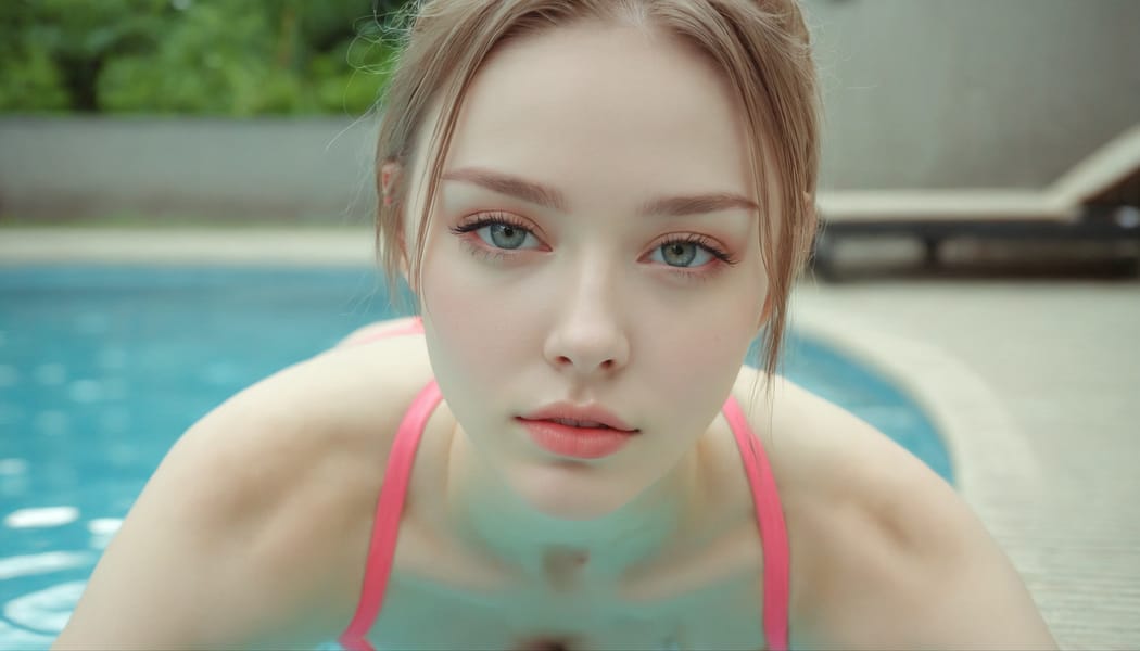 Tags: 21872187, SDXL
{"3": {"inputs": {"seed": 889133808584375, "steps": 64, "cfg": 5.08, "sampler_name": "dpmpp_2m", "scheduler": "karras", "denoise": 1.0, "model": ["27", 0], "positive": ["6", 0], "negative": ["7", 0], "latent_image": ["5", 0]}, "class_type": "KSampler"}, "4": {"inputs": {"ckpt_name": "juggernautxl.safetensors"}, "class_type": "CheckpointLoaderSimple"}, "5": {"inputs": {"width": 1344, "height": 768, "batch_size": 1}, "class_type": "EmptyLatentImage"}, "6": {"inputs": {"text": "19 year old girl, (ukrainian:1.13), (cute:0.95), (sexy lips:0.98), (seductive pose:0.99), (beautiful eyes:1.06), (eyelashes:0.99), (idol:1.09), (blush:1.14), (double eyelids:1.07), (slim:1.11), (pale skin:1.05), (seductive facial expression:0.99), (temptress:0.98), (in a seductive pose:0.95), (large perky breasts:1.12), (cleavage:1.14), (thigh gap:1.07), (in a swimsuit:0.98) at a pool, (RAW:1.03), (portra:1.08), (candid cinema:1.01), (film:1.02), (textured skin:1.09), (detailed skin:1.09), (natural looking skin:1.02), (skin fuzz:1.08), (soft lighting:1.08)", "clip": ["27", 1]}, "class_type": "CLIPTextEncode"}, "7": {"inputs": {"text": "(watermark:1.14), (bad hands:1.11), (twisted:1.12), (low resolution:1.08), (distorted:1.10), (open mouth:1.10), (worst quality:1.12)", "clip": ["27", 1]}, "class_type": "CLIPTextEncode"}, "8": {"inputs": {"samples": ["3", 0], "vae": ["4", 2]}, "class_type": "VAEDecode"}, "25": {"inputs": {"lora_name": "nudify_xl.safetensors", "strength_model": 0.02, "strength_clip": 0.14, "model": ["4", 0], "clip": ["4", 1]}, "class_type": "LoraLoader"}, "26": {"inputs": {"lora_name": "shirtlift_SDXL_v2.safetensors", "strength_model": 0.07, "strength_clip": 0.12, "model": ["25", 0], "clip": ["25", 1]}, "class_type": "LoraLoader"}, "27": {"inputs": {"lora_name": "PerfectEyesXL.safetensors", "strength_model": 0.11, "strength_clip": 0.17, "model": ["26", 0], "clip": ["26", 1]}, "class_type": "LoraLoader"}, "30": {"inputs": {"model_name": "4x_NMKD-Superscale-SP_178000_G.pth"}, "class_type": "UpscaleModelLoader"}, "31": {"inputs": {"upscale_model": ["30", 0], "image": ["8", 0]}, "class_type": "ImageUpscaleWithModel"}, "32": {"inputs": {"upscale_method": "lanczos", "scale_by": 0.5, "image": ["31", 0]}, "class_type": "ImageScaleBy"}, "33": {"inputs": {"pixels": ["32", 0], "vae": ["4", 2]}, "class_type": "VAEEncode"}, "34": {"inputs": {"seed": 889133808584375, "steps": 64, "cfg": 5.08, "sampler_name": "dpmpp_2m", "scheduler": "karras", "denoise": 0.3, "model": ["27", 0], "positive": ["6", 0], "negative": ["7", 0], "latent_image": ["33", 0]}, "class_type": "KSampler"}, "36": {"inputs": {"samples": ["34", 0], "vae": ["4", 2]}, "class_type": "VAEDecode"}, "39": {"inputs": {"filename_prefix": "comfyapi-1724768328938", "images": ["36", 0]}, "class_type": "SaveImage"}}