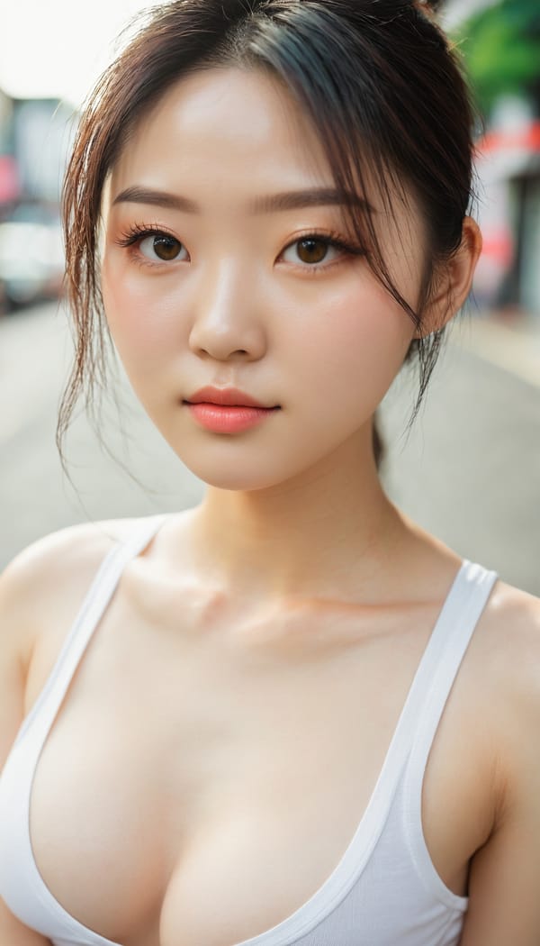 Tags: 21872187, SDXL
{"3": {"inputs": {"seed": 243913489668255, "steps": 64, "cfg": 6.54, "sampler_name": "dpmpp_2m", "scheduler": "karras", "denoise": 1.0, "model": ["27", 0], "positive": ["6", 0], "negative": ["7", 0], "latent_image": ["5", 0]}, "class_type": "KSampler"}, "4": {"inputs": {"ckpt_name": "juggernautxl.safetensors"}, "class_type": "CheckpointLoaderSimple"}, "5": {"inputs": {"width": 768, "height": 1344, "batch_size": 1}, "class_type": "EmptyLatentImage"}, "6": {"inputs": {"text": "24 year old girl, (irish:0.98), (korean:1.14), (chinese:1.12), (taiwanese:0.97), (eyelashes:0.98), (idol:1.10), (beautiful eyes:0.95), (slim:1.12), (seductive facial expression:1.00), (pale skin:1.02), (temptress:1.05), (sexy lips:0.97), (seductive pose:0.98), (blush:1.11), (detailed face:0.99), (double eyelids:1.14), (cute:0.99), (on all fours:1.01), (spreading ass cheeks:1.01), (from behind:0.97), (backboob:0.98), (white tanktop:1.14), busy street, (candid cinema:1.07), (detailed skin:1.03), (textured skin:1.00), (portra:1.04), (skin fuzz:1.04), (film:1.02), (natural looking skin:1.02), (soft lighting:1.08), (RAW:1.06)", "clip": ["27", 1]}, "class_type": "CLIPTextEncode"}, "7": {"inputs": {"text": "(distorted:1.06), (open mouth:1.09), (watermark:1.13), (worst quality:1.08), (twisted:1.05), (low resolution:1.10), (bad hands:1.11)", "clip": ["27", 1]}, "class_type": "CLIPTextEncode"}, "8": {"inputs": {"samples": ["3", 0], "vae": ["4", 2]}, "class_type": "VAEDecode"}, "25": {"inputs": {"lora_name": "nudify_xl.safetensors", "strength_model": 0.26, "strength_clip": 0.11, "model": ["4", 0], "clip": ["4", 1]}, "class_type": "LoraLoader"}, "26": {"inputs": {"lora_name": "shirtlift_SDXL_v2.safetensors", "strength_model": 0.11, "strength_clip": 0.18, "model": ["25", 0], "clip": ["25", 1]}, "class_type": "LoraLoader"}, "27": {"inputs": {"lora_name": "PerfectEyesXL.safetensors", "strength_model": 0.14, "strength_clip": 0.12, "model": ["26", 0], "clip": ["26", 1]}, "class_type": "LoraLoader"}, "30": {"inputs": {"model_name": "4x_NMKD-Superscale-SP_178000_G.pth"}, "class_type": "UpscaleModelLoader"}, "31": {"inputs": {"upscale_model": ["30", 0], "image": ["8", 0]}, "class_type": "ImageUpscaleWithModel"}, "32": {"inputs": {"upscale_method": "lanczos", "scale_by": 0.5, "image": ["31", 0]}, "class_type": "ImageScaleBy"}, "33": {"inputs": {"pixels": ["32", 0], "vae": ["4", 2]}, "class_type": "VAEEncode"}, "34": {"inputs": {"seed": 243913489668255, "steps": 64, "cfg": 6.54, "sampler_name": "dpmpp_2m", "scheduler": "karras", "denoise": 0.3, "model": ["27", 0], "positive": ["6", 0], "negative": ["7", 0], "latent_image": ["33", 0]}, "class_type": "KSampler"}, "36": {"inputs": {"samples": ["34", 0], "vae": ["4", 2]}, "class_type": "VAEDecode"}, "39": {"inputs": {"filename_prefix": "comfyapi-1728098699036", "images": ["36", 0]}, "class_type": "SaveImage"}}