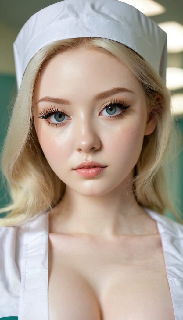 Tags: 21872187, SDXL
{"3": {"inputs": {"seed": 998545561536793, "steps": 32, "cfg": 7.81, "sampler_name": "dpmpp_2m", "scheduler": "karras", "denoise": 1.0, "model": ["27", 0], "positive": ["6", 0], "negative": ["7", 0], "latent_image": ["5", 0]}, "class_type": "KSampler"}, "4": {"inputs": {"ckpt_name": "juggernautxl.safetensors"}, "class_type": "CheckpointLoaderSimple"}, "5": {"inputs": {"width": 768, "height": 1344, "batch_size": 1}, "class_type": "EmptyLatentImage"}, "6": {"inputs": {"text": "19 year old girl, (irish:1.02), (blush:1.02), (eyelashes:1.14), (pale skin:1.08), (sexy lips:0.95), (seductive facial expression:1.12), (detailed face:1.02), (cute:0.96), (idol:1.05), (double eyelids:1.01), (beautiful eyes:1.13), (seductive pose:1.06), (slim:0.96), (temptress:1.05), (in a seductive pose:1.07), (large perky breasts:0.97), (cleavage:1.07), (thigh gap:0.95), (nurse in uniform:1.01) working in a hospital ward, (textured skin:1.03), (skin fuzz:1.01), (candid cinema:1.06), (film:1.04), (natural looking skin:1.07), (RAW:1.03), (detailed skin:1.09), (portra:1.01), (soft lighting:1.02)", "clip": ["27", 1]}, "class_type": "CLIPTextEncode"}, "7": {"inputs": {"text": "(bad hands:1.12), (watermark:1.10), (open mouth:1.09), (worst quality:1.05), (low resolution:1.07), (twisted:1.12), (distorted:1.11)", "clip": ["27", 1]}, "class_type": "CLIPTextEncode"}, "8": {"inputs": {"samples": ["3", 0], "vae": ["4", 2]}, "class_type": "VAEDecode"}, "25": {"inputs": {"lora_name": "nudify_xl.safetensors", "strength_model": 0.27, "strength_clip": 0.39, "model": ["4", 0], "clip": ["4", 1]}, "class_type": "LoraLoader"}, "26": {"inputs": {"lora_name": "shirtlift_SDXL_v2.safetensors", "strength_model": 0.05, "strength_clip": 0.13, "model": ["25", 0], "clip": ["25", 1]}, "class_type": "LoraLoader"}, "27": {"inputs": {"lora_name": "PerfectEyesXL.safetensors", "strength_model": 0.16, "strength_clip": 0.13, "model": ["26", 0], "clip": ["26", 1]}, "class_type": "LoraLoader"}, "30": {"inputs": {"model_name": "4x_NMKD-Superscale-SP_178000_G.pth"}, "class_type": "UpscaleModelLoader"}, "31": {"inputs": {"upscale_model": ["30", 0], "image": ["8", 0]}, "class_type": "ImageUpscaleWithModel"}, "32": {"inputs": {"upscale_method": "lanczos", "scale_by": 0.5, "image": ["31", 0]}, "class_type": "ImageScaleBy"}, "33": {"inputs": {"pixels": ["32", 0], "vae": ["4", 2]}, "class_type": "VAEEncode"}, "34": {"inputs": {"seed": 998545561536793, "steps": 32, "cfg": 7.81, "sampler_name": "dpmpp_2m", "scheduler": "karras", "denoise": 0.3, "model": ["27", 0], "positive": ["6", 0], "negative": ["7", 0], "latent_image": ["33", 0]}, "class_type": "KSampler"}, "36": {"inputs": {"samples": ["34", 0], "vae": ["4", 2]}, "class_type": "VAEDecode"}, "39": {"inputs": {"filename_prefix": "comfyapi-1734632483191", "images": ["36", 0]}, "class_type": "SaveImage"}}