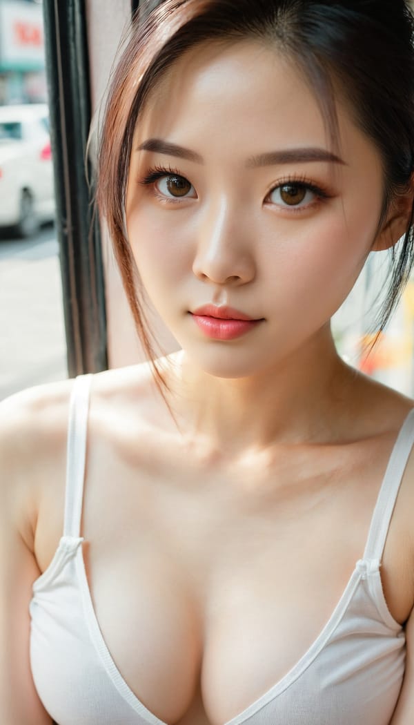 Tags: 21872187, SDXL
{"3": {"inputs": {"seed": 213150174120206, "steps": 64, "cfg": 7.76, "sampler_name": "dpmpp_2m", "scheduler": "karras", "denoise": 1.0, "model": ["27", 0], "positive": ["6", 0], "negative": ["7", 0], "latent_image": ["5", 0]}, "class_type": "KSampler"}, "4": {"inputs": {"ckpt_name": "juggernautxl.safetensors"}, "class_type": "CheckpointLoaderSimple"}, "5": {"inputs": {"width": 768, "height": 1344, "batch_size": 1}, "class_type": "EmptyLatentImage"}, "6": {"inputs": {"text": "28 year old girl, (chinese:0.97), (beautiful eyes:1.11), (seductive facial expression:1.07), (temptress:1.01), (slim:1.07), (double eyelids:0.96), (pale skin:1.05), (idol:1.11), (blush:0.96), (eyelashes:0.99), (sexy lips:1.04), (seductive pose:1.00), (cute:0.99), (on all fours:1.06), (spreading ass cheeks:1.08), (from behind:1.06), (backboob:1.06), (white tanktop:1.08), busy street, (natural looking skin:1.01), (RAW:1.05), (skin fuzz:1.09), (detailed skin:1.07), (candid cinema:1.00), (portra:1.03), (film:1.06), (soft lighting:1.07), (textured skin:1.01)", "clip": ["27", 1]}, "class_type": "CLIPTextEncode"}, "7": {"inputs": {"text": "(distorted:1.13), (open mouth:1.05), (twisted:1.07), (low resolution:1.11), (watermark:1.05), (bad hands:1.08), (worst quality:1.14)", "clip": ["27", 1]}, "class_type": "CLIPTextEncode"}, "8": {"inputs": {"samples": ["3", 0], "vae": ["4", 2]}, "class_type": "VAEDecode"}, "25": {"inputs": {"lora_name": "nudify_xl.safetensors", "strength_model": 0.26, "strength_clip": 0.12, "model": ["4", 0], "clip": ["4", 1]}, "class_type": "LoraLoader"}, "26": {"inputs": {"lora_name": "shirtlift_SDXL_v2.safetensors", "strength_model": 0.12, "strength_clip": 0.01, "model": ["25", 0], "clip": ["25", 1]}, "class_type": "LoraLoader"}, "27": {"inputs": {"lora_name": "PerfectEyesXL.safetensors", "strength_model": 0.06, "strength_clip": 0.0, "model": ["26", 0], "clip": ["26", 1]}, "class_type": "LoraLoader"}, "30": {"inputs": {"model_name": "4x_NMKD-Superscale-SP_178000_G.pth"}, "class_type": "UpscaleModelLoader"}, "31": {"inputs": {"upscale_model": ["30", 0], "image": ["8", 0]}, "class_type": "ImageUpscaleWithModel"}, "32": {"inputs": {"upscale_method": "lanczos", "scale_by": 0.5, "image": ["31", 0]}, "class_type": "ImageScaleBy"}, "33": {"inputs": {"pixels": ["32", 0], "vae": ["4", 2]}, "class_type": "VAEEncode"}, "34": {"inputs": {"seed": 213150174120206, "steps": 64, "cfg": 7.76, "sampler_name": "dpmpp_2m", "scheduler": "karras", "denoise": 0.3, "model": ["27", 0], "positive": ["6", 0], "negative": ["7", 0], "latent_image": ["33", 0]}, "class_type": "KSampler"}, "36": {"inputs": {"samples": ["34", 0], "vae": ["4", 2]}, "class_type": "VAEDecode"}, "39": {"inputs": {"filename_prefix": "comfyapi-1724511985470", "images": ["36", 0]}, "class_type": "SaveImage"}}