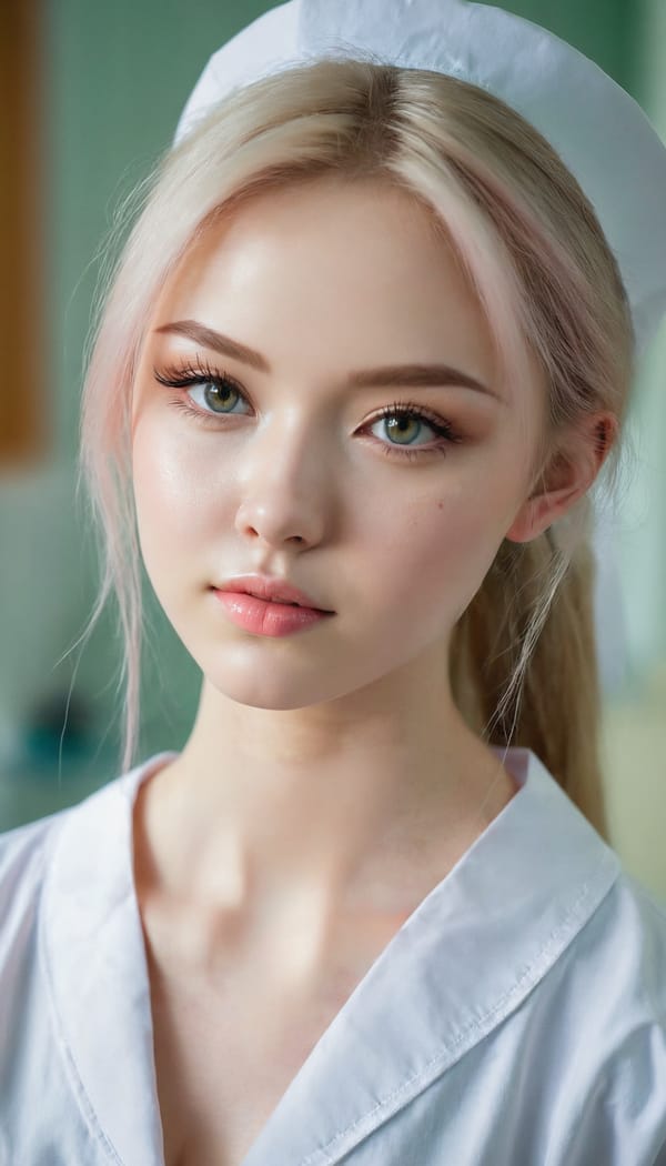 Tags: 21872187, SDXL
{"3": {"inputs": {"seed": 474051622561372, "steps": 32, "cfg": 6.38, "sampler_name": "dpmpp_2m", "scheduler": "karras", "denoise": 1.0, "model": ["27", 0], "positive": ["6", 0], "negative": ["7", 0], "latent_image": ["5", 0]}, "class_type": "KSampler"}, "4": {"inputs": {"ckpt_name": "juggernautxl.safetensors"}, "class_type": "CheckpointLoaderSimple"}, "5": {"inputs": {"width": 768, "height": 1344, "batch_size": 1}, "class_type": "EmptyLatentImage"}, "6": {"inputs": {"text": "19 year old girl, (ukrainian:1.06), (slim:1.08), (seductive facial expression:0.95), (detailed face:1.09), (double eyelids:1.05), (blush:1.13), (cute:1.06), (sexy lips:1.12), (idol:0.97), (beautiful eyes:1.08), (pale skin:1.02), (eyelashes:1.10), (temptress:1.10), (seductive pose:1.03), (on all fours:1.02), (spreading ass cheeks:0.98), (from behind:1.12), (backboob:0.96), (nurse in uniform:1.11) working in a hospital ward, (skin fuzz:1.07), (detailed skin:1.05), (portra:1.07), (textured skin:1.00), (soft lighting:1.02), (candid cinema:1.02), (natural looking skin:1.03), (film:1.06), (RAW:1.07)", "clip": ["27", 1]}, "class_type": "CLIPTextEncode"}, "7": {"inputs": {"text": "(low resolution:1.09), (bad hands:1.06), (twisted:1.08), (watermark:1.08), (open mouth:1.08), (distorted:1.08), (worst quality:1.09)", "clip": ["27", 1]}, "class_type": "CLIPTextEncode"}, "8": {"inputs": {"samples": ["3", 0], "vae": ["4", 2]}, "class_type": "VAEDecode"}, "25": {"inputs": {"lora_name": "nudify_xl.safetensors", "strength_model": 0.04, "strength_clip": 0.38, "model": ["4", 0], "clip": ["4", 1]}, "class_type": "LoraLoader"}, "26": {"inputs": {"lora_name": "shirtlift_SDXL_v2.safetensors", "strength_model": 0.13, "strength_clip": 0.04, "model": ["25", 0], "clip": ["25", 1]}, "class_type": "LoraLoader"}, "27": {"inputs": {"lora_name": "PerfectEyesXL.safetensors", "strength_model": 0.18, "strength_clip": 0.11, "model": ["26", 0], "clip": ["26", 1]}, "class_type": "LoraLoader"}, "30": {"inputs": {"model_name": "4x_NMKD-Superscale-SP_178000_G.pth"}, "class_type": "UpscaleModelLoader"}, "31": {"inputs": {"upscale_model": ["30", 0], "image": ["8", 0]}, "class_type": "ImageUpscaleWithModel"}, "32": {"inputs": {"upscale_method": "lanczos", "scale_by": 0.5, "image": ["31", 0]}, "class_type": "ImageScaleBy"}, "33": {"inputs": {"pixels": ["32", 0], "vae": ["4", 2]}, "class_type": "VAEEncode"}, "34": {"inputs": {"seed": 474051622561372, "steps": 32, "cfg": 6.38, "sampler_name": "dpmpp_2m", "scheduler": "karras", "denoise": 0.3, "model": ["27", 0], "positive": ["6", 0], "negative": ["7", 0], "latent_image": ["33", 0]}, "class_type": "KSampler"}, "36": {"inputs": {"samples": ["34", 0], "vae": ["4", 2]}, "class_type": "VAEDecode"}, "39": {"inputs": {"filename_prefix": "comfyapi-1728162561862", "images": ["36", 0]}, "class_type": "SaveImage"}}